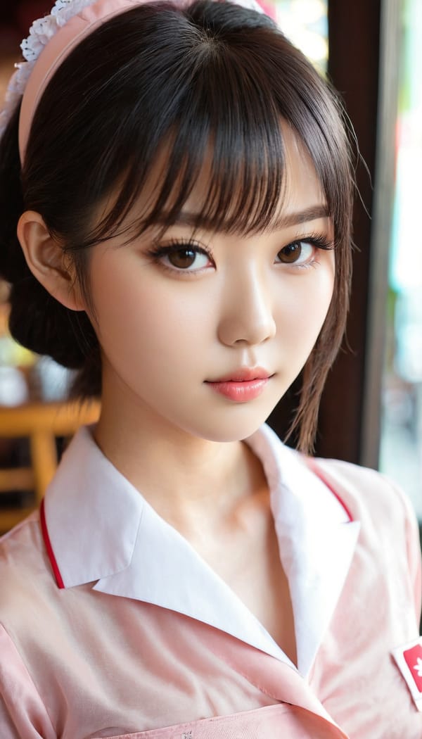 Tags: 21872187, SDXL
{"3": {"inputs": {"seed": 607621816640933, "steps": 64, "cfg": 7.63, "sampler_name": "dpmpp_2m", "scheduler": "karras", "denoise": 1.0, "model": ["27", 0], "positive": ["6", 0], "negative": ["7", 0], "latent_image": ["5", 0]}, "class_type": "KSampler"}, "4": {"inputs": {"ckpt_name": "juggernautxl.safetensors"}, "class_type": "CheckpointLoaderSimple"}, "5": {"inputs": {"width": 768, "height": 1344, "batch_size": 1}, "class_type": "EmptyLatentImage"}, "6": {"inputs": {"text": "20 year old girl, (taiwanese:0.95), (japanese:1.07), (irish:1.02), (idol:0.95), (sexy lips:1.14), (double eyelids:0.96), (beautiful eyes:1.13), (eyelashes:1.14), (slim:0.95), (seductive facial expression:0.98), (detailed face:0.96), (cute:0.96), (seductive pose:1.11), (pale skin:1.11), (temptress:0.95), (blush:0.97), (in a seductive pose:1.12), (large perky breasts:1.00), (cleavage:1.01), (thigh gap:1.01), (a waitress in uniform:1.08) working at a restaurant, (textured skin:1.05), (RAW:1.02), (skin fuzz:1.03), (detailed skin:1.08), (film:1.07), (soft lighting:1.02), (candid cinema:1.01), (natural looking skin:1.09)", "clip": ["27", 1]}, "class_type": "CLIPTextEncode"}, "7": {"inputs": {"text": "(bad hands:1.07), (worst quality:1.07), (low resolution:1.11), (open mouth:1.13), (distorted:1.10), (watermark:1.09), (twisted:1.11)", "clip": ["27", 1]}, "class_type": "CLIPTextEncode"}, "8": {"inputs": {"samples": ["3", 0], "vae": ["4", 2]}, "class_type": "VAEDecode"}, "25": {"inputs": {"lora_name": "nudify_xl.safetensors", "strength_model": 0.17, "strength_clip": 0.16, "model": ["4", 0], "clip": ["4", 1]}, "class_type": "LoraLoader"}, "26": {"inputs": {"lora_name": "shirtlift_SDXL_v2.safetensors", "strength_model": 0.08, "strength_clip": 0.03, "model": ["25", 0], "clip": ["25", 1]}, "class_type": "LoraLoader"}, "27": {"inputs": {"lora_name": "PerfectEyesXL.safetensors", "strength_model": 0.13, "strength_clip": 0.06, "model": ["26", 0], "clip": ["26", 1]}, "class_type": "LoraLoader"}, "30": {"inputs": {"model_name": "4x_NMKD-Superscale-SP_178000_G.pth"}, "class_type": "UpscaleModelLoader"}, "31": {"inputs": {"upscale_model": ["30", 0], "image": ["8", 0]}, "class_type": "ImageUpscaleWithModel"}, "32": {"inputs": {"upscale_method": "lanczos", "scale_by": 0.5, "image": ["31", 0]}, "class_type": "ImageScaleBy"}, "33": {"inputs": {"pixels": ["32", 0], "vae": ["4", 2]}, "class_type": "VAEEncode"}, "34": {"inputs": {"seed": 607621816640933, "steps": 64, "cfg": 7.63, "sampler_name": "dpmpp_2m", "scheduler": "karras", "denoise": 0.3, "model": ["27", 0], "positive": ["6", 0], "negative": ["7", 0], "latent_image": ["33", 0]}, "class_type": "KSampler"}, "36": {"inputs": {"samples": ["34", 0], "vae": ["4", 2]}, "class_type": "VAEDecode"}, "39": {"inputs": {"filename_prefix": "comfyapi-1714176264216", "images": ["36", 0]}, "class_type": "SaveImage"}}