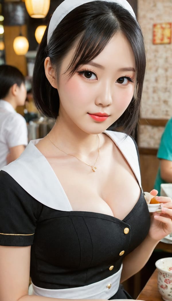 Tags: 21872187, SDXL
{"3": {"inputs": {"seed": 620438630437415, "steps": 64, "cfg": 5.34, "sampler_name": "dpmpp_2m", "scheduler": "karras", "denoise": 1.0, "model": ["27", 0], "positive": ["6", 0], "negative": ["7", 0], "latent_image": ["5", 0]}, "class_type": "KSampler"}, "4": {"inputs": {"ckpt_name": "juggernautXL_v8Rundiffusion.safetensors"}, "class_type": "CheckpointLoaderSimple"}, "5": {"inputs": {"width": 768, "height": 1344, "batch_size": 1}, "class_type": "EmptyLatentImage"}, "6": {"inputs": {"text": "27 year old girl, (chinese:1.10), (japanese:1.06), (blush:1.11), (eyelashes:1.02), (seductive pose:1.13), (seductive facial expression:1.05), (pale skin:1.01), (idol:1.10), (beautiful eyes:1.01), (cute:1.06), (slim:1.05), (temptress:1.11), (sexy lips:1.08), (detailed face:1.02), (double eyelids:1.13), (in a seductive pose:1.10), (large perky breasts:1.12), (cleavage:1.13), (thigh gap:1.12), (a waitress in uniform:1.07) working at a restaurant, (natural looking skin:1.02), (portra:1.01), (skin fuzz:1.03), (textured skin:1.09), (film:1.01), (candid cinema:1.07), (detailed skin:1.06), (RAW:1.07), (soft lighting:1.06)", "clip": ["27", 1]}, "class_type": "CLIPTextEncode"}, "7": {"inputs": {"text": "(distorted:1.07), (worst quality:1.07), (low resolution:1.12), (watermark:1.08), (open mouth:1.05), (twisted:1.07), (bad hands:1.09)", "clip": ["27", 1]}, "class_type": "CLIPTextEncode"}, "8": {"inputs": {"samples": ["3", 0], "vae": ["4", 2]}, "class_type": "VAEDecode"}, "25": {"inputs": {"lora_name": "nudify_xl.safetensors", "strength_model": 0.07, "strength_clip": 0.23, "model": ["4", 0], "clip": ["4", 1]}, "class_type": "LoraLoader"}, "26": {"inputs": {"lora_name": "shirtlift_SDXL_v2.safetensors", "strength_model": 0.15, "strength_clip": 0.12, "model": ["25", 0], "clip": ["25", 1]}, "class_type": "LoraLoader"}, "27": {"inputs": {"lora_name": "PerfectEyesXL.safetensors", "strength_model": 0.07, "strength_clip": 0.18, "model": ["26", 0], "clip": ["26", 1]}, "class_type": "LoraLoader"}, "30": {"inputs": {"model_name": "4x_NMKD-Superscale-SP_178000_G.pth"}, "class_type": "UpscaleModelLoader"}, "31": {"inputs": {"upscale_model": ["30", 0], "image": ["8", 0]}, "class_type": "ImageUpscaleWithModel"}, "32": {"inputs": {"upscale_method": "lanczos", "scale_by": 0.5, "image": ["31", 0]}, "class_type": "ImageScaleBy"}, "33": {"inputs": {"pixels": ["32", 0], "vae": ["4", 2]}, "class_type": "VAEEncode"}, "34": {"inputs": {"seed": 620438630437415, "steps": 64, "cfg": 5.34, "sampler_name": "dpmpp_2m", "scheduler": "karras", "denoise": 0.3, "model": ["27", 0], "positive": ["6", 0], "negative": ["7", 0], "latent_image": ["33", 0]}, "class_type": "KSampler"}, "36": {"inputs": {"samples": ["34", 0], "vae": ["4", 2]}, "class_type": "VAEDecode"}, "39": {"inputs": {"filename_prefix": "comfyapi-1707642667830", "images": ["36", 0]}, "class_type": "SaveImage"}}