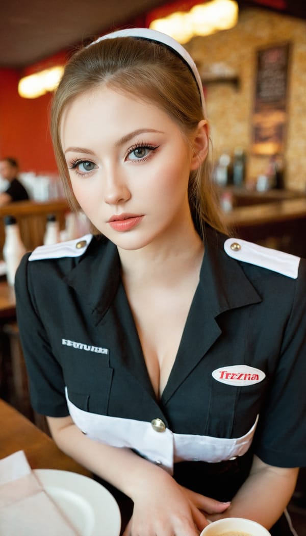 Tags: 21872187, SDXL
{"3": {"inputs": {"seed": 180972989803492, "steps": 32, "cfg": 6.83, "sampler_name": "dpmpp_2m", "scheduler": "karras", "denoise": 1.0, "model": ["27", 0], "positive": ["6", 0], "negative": ["7", 0], "latent_image": ["5", 0]}, "class_type": "KSampler"}, "4": {"inputs": {"ckpt_name": "leosamsHelloworldSDXL_helloworldSDXL32DPO.safetensors"}, "class_type": "CheckpointLoaderSimple"}, "5": {"inputs": {"width": 768, "height": 1344, "batch_size": 1}, "class_type": "EmptyLatentImage"}, "6": {"inputs": {"text": "24 year old girl, (russian:1.01), (eyelashes:1.08), (idol:0.99), (temptress:1.09), (blush:1.01), (sexy lips:1.00), (double eyelids:1.09), (seductive facial expression:1.04), (beautiful eyes:1.01), (cute:1.07), (slim:1.05), (detailed face:1.03), (pale skin:0.97), (in a seductive pose:1.11), (large perky breasts:0.99), (cleavage:1.12), (thigh gap:1.02), (a waitress in uniform:1.09) working at a restaurant, (RAW:1.03), (film:1.06), (textured skin:1.07), (candid cinema:1.06), (detailed skin:1.08), (skin fuzz:1.01), (portra:1.00), (soft lighting:1.03)", "clip": ["27", 1]}, "class_type": "CLIPTextEncode"}, "7": {"inputs": {"text": "(worst quality:1.09), (watermark:1.05), (distorted:1.06), (bad hands:1.05), (low resolution:1.10), (open mouth:1.12), (twisted:1.05)", "clip": ["27", 1]}, "class_type": "CLIPTextEncode"}, "8": {"inputs": {"samples": ["3", 0], "vae": ["4", 2]}, "class_type": "VAEDecode"}, "25": {"inputs": {"lora_name": "nudify_xl.safetensors", "strength_model": 0.11, "strength_clip": 0.25, "model": ["4", 0], "clip": ["4", 1]}, "class_type": "LoraLoader"}, "26": {"inputs": {"lora_name": "shirtlift_SDXL_v2.safetensors", "strength_model": 0.08, "strength_clip": 0.19, "model": ["25", 0], "clip": ["25", 1]}, "class_type": "LoraLoader"}, "27": {"inputs": {"lora_name": "PerfectEyesXL.safetensors", "strength_model": 0.12, "strength_clip": 0.06, "model": ["26", 0], "clip": ["26", 1]}, "class_type": "LoraLoader"}, "30": {"inputs": {"model_name": "4x_NMKD-Superscale-SP_178000_G.pth"}, "class_type": "UpscaleModelLoader"}, "31": {"inputs": {"upscale_model": ["30", 0], "image": ["8", 0]}, "class_type": "ImageUpscaleWithModel"}, "32": {"inputs": {"upscale_method": "lanczos", "scale_by": 0.5, "image": ["31", 0]}, "class_type": "ImageScaleBy"}, "33": {"inputs": {"pixels": ["32", 0], "vae": ["4", 2]}, "class_type": "VAEEncode"}, "34": {"inputs": {"seed": 180972989803492, "steps": 32, "cfg": 6.83, "sampler_name": "dpmpp_2m", "scheduler": "karras", "denoise": 0.3, "model": ["27", 0], "positive": ["6", 0], "negative": ["7", 0], "latent_image": ["33", 0]}, "class_type": "KSampler"}, "36": {"inputs": {"samples": ["34", 0], "vae": ["4", 2]}, "class_type": "VAEDecode"}, "39": {"inputs": {"filename_prefix": "comfyapi-1704718191533", "images": ["36", 0]}, "class_type": "SaveImage"}}
