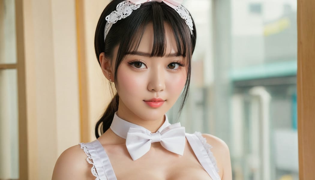 Tags: 21872187, SDXL
{"3": {"inputs": {"seed": 709082828081531, "steps": 64, "cfg": 6.83, "sampler_name": "dpmpp_2m", "scheduler": "karras", "denoise": 1.0, "model": ["27", 0], "positive": ["6", 0], "negative": ["7", 0], "latent_image": ["5", 0]}, "class_type": "KSampler"}, "4": {"inputs": {"ckpt_name": "juggernautxl.safetensors"}, "class_type": "CheckpointLoaderSimple"}, "5": {"inputs": {"width": 1344, "height": 768, "batch_size": 1}, "class_type": "EmptyLatentImage"}, "6": {"inputs": {"text": "21 year old girl, (irish:1.01), (taiwanese:1.01), (seductive facial expression:1.03), (blush:1.09), (eyelashes:1.00), (pale skin:1.01), (sexy lips:1.14), (slim:1.07), (beautiful eyes:1.13), (seductive pose:1.12), (idol:0.96), (double eyelids:0.96), (temptress:1.05), (detailed face:1.05), (in a seductive pose:1.12), (large perky breasts:1.05), (cleavage:0.99), (thigh gap:0.96), in a (skimpy maid costume:1.02) working at a maid cafe, choker, bowtie, headband, pleated skirt, (soft lighting:1.09), (textured skin:1.09), (RAW:1.05), (film:1.01), (detailed skin:1.06), (portra:1.00), (skin fuzz:1.00), (natural looking skin:1.01), (candid cinema:1.03)", "clip": ["27", 1]}, "class_type": "CLIPTextEncode"}, "7": {"inputs": {"text": "(distorted:1.06), (twisted:1.14), (watermark:1.12), (open mouth:1.09), (low resolution:1.08), (bad hands:1.13), (worst quality:1.12)", "clip": ["27", 1]}, "class_type": "CLIPTextEncode"}, "8": {"inputs": {"samples": ["3", 0], "vae": ["4", 2]}, "class_type": "VAEDecode"}, "25": {"inputs": {"lora_name": "nudify_xl.safetensors", "strength_model": 0.25, "strength_clip": 0.22, "model": ["4", 0], "clip": ["4", 1]}, "class_type": "LoraLoader"}, "26": {"inputs": {"lora_name": "shirtlift_SDXL_v2.safetensors", "strength_model": 0.02, "strength_clip": 0.07, "model": ["25", 0], "clip": ["25", 1]}, "class_type": "LoraLoader"}, "27": {"inputs": {"lora_name": "PerfectEyesXL.safetensors", "strength_model": 0.07, "strength_clip": 0.15, "model": ["26", 0], "clip": ["26", 1]}, "class_type": "LoraLoader"}, "30": {"inputs": {"model_name": "4x_NMKD-Superscale-SP_178000_G.pth"}, "class_type": "UpscaleModelLoader"}, "31": {"inputs": {"upscale_model": ["30", 0], "image": ["8", 0]}, "class_type": "ImageUpscaleWithModel"}, "32": {"inputs": {"upscale_method": "lanczos", "scale_by": 0.5, "image": ["31", 0]}, "class_type": "ImageScaleBy"}, "33": {"inputs": {"pixels": ["32", 0], "vae": ["4", 2]}, "class_type": "VAEEncode"}, "34": {"inputs": {"seed": 709082828081531, "steps": 64, "cfg": 6.83, "sampler_name": "dpmpp_2m", "scheduler": "karras", "denoise": 0.3, "model": ["27", 0], "positive": ["6", 0], "negative": ["7", 0], "latent_image": ["33", 0]}, "class_type": "KSampler"}, "36": {"inputs": {"samples": ["34", 0], "vae": ["4", 2]}, "class_type": "VAEDecode"}, "39": {"inputs": {"filename_prefix": "comfyapi-1735129112995", "images": ["36", 0]}, "class_type": "SaveImage"}}