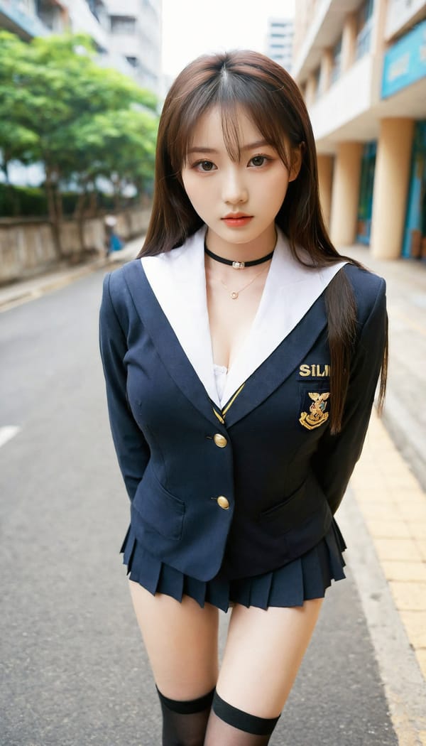 Tags: 21872187, SDXL
{"3": {"inputs": {"seed": 933469942973989, "steps": 64, "cfg": 6.75, "sampler_name": "dpmpp_2m", "scheduler": "karras", "denoise": 1.0, "model": ["27", 0], "positive": ["6", 0], "negative": ["7", 0], "latent_image": ["5", 0]}, "class_type": "KSampler"}, "4": {"inputs": {"ckpt_name": "leosamsHelloworldSDXL_helloworldSDXL32DPO.safetensors"}, "class_type": "CheckpointLoaderSimple"}, "5": {"inputs": {"width": 768, "height": 1344, "batch_size": 1}, "class_type": "EmptyLatentImage"}, "6": {"inputs": {"text": "22 year old girl, (korean:0.97), (slim:1.06), (sexy lips:1.02), (idol:1.00), (pale skin:1.07), (seductive pose:0.95), (temptress:1.10), (double eyelids:1.10), (cute:1.11), (beautiful eyes:1.06), (seductive facial expression:1.08), (eyelashes:0.99), (blush:1.06), (detailed face:1.11), (in a seductive pose:1.01), (large perky breasts:0.98), (cleavage:1.01), (thigh gap:1.04), (school uniform:1.10), choker, busy street, (portra:1.09), (soft lighting:1.09), (natural looking skin:1.04), (skin fuzz:1.05), (textured skin:1.06), (RAW:1.07), (candid cinema:1.01), (detailed skin:1.04), (film:1.09)", "clip": ["27", 1]}, "class_type": "CLIPTextEncode"}, "7": {"inputs": {"text": "(distorted:1.13), (worst quality:1.13), (bad hands:1.09), (twisted:1.14), (low resolution:1.12), (open mouth:1.08), (watermark:1.07)", "clip": ["27", 1]}, "class_type": "CLIPTextEncode"}, "8": {"inputs": {"samples": ["3", 0], "vae": ["4", 2]}, "class_type": "VAEDecode"}, "25": {"inputs": {"lora_name": "nudify_xl.safetensors", "strength_model": 0.19, "strength_clip": 0.3, "model": ["4", 0], "clip": ["4", 1]}, "class_type": "LoraLoader"}, "26": {"inputs": {"lora_name": "shirtlift_SDXL_v2.safetensors", "strength_model": 0.1, "strength_clip": 0.17, "model": ["25", 0], "clip": ["25", 1]}, "class_type": "LoraLoader"}, "27": {"inputs": {"lora_name": "PerfectEyesXL.safetensors", "strength_model": 0.11, "strength_clip": 0.17, "model": ["26", 0], "clip": ["26", 1]}, "class_type": "LoraLoader"}, "30": {"inputs": {"model_name": "4x_NMKD-Superscale-SP_178000_G.pth"}, "class_type": "UpscaleModelLoader"}, "31": {"inputs": {"upscale_model": ["30", 0], "image": ["8", 0]}, "class_type": "ImageUpscaleWithModel"}, "32": {"inputs": {"upscale_method": "lanczos", "scale_by": 0.5, "image": ["31", 0]}, "class_type": "ImageScaleBy"}, "33": {"inputs": {"pixels": ["32", 0], "vae": ["4", 2]}, "class_type": "VAEEncode"}, "34": {"inputs": {"seed": 933469942973989, "steps": 64, "cfg": 6.75, "sampler_name": "dpmpp_2m", "scheduler": "karras", "denoise": 0.3, "model": ["27", 0], "positive": ["6", 0], "negative": ["7", 0], "latent_image": ["33", 0]}, "class_type": "KSampler"}, "36": {"inputs": {"samples": ["34", 0], "vae": ["4", 2]}, "class_type": "VAEDecode"}, "39": {"inputs": {"filename_prefix": "comfyapi-1707591248894", "images": ["36", 0]}, "class_type": "SaveImage"}}