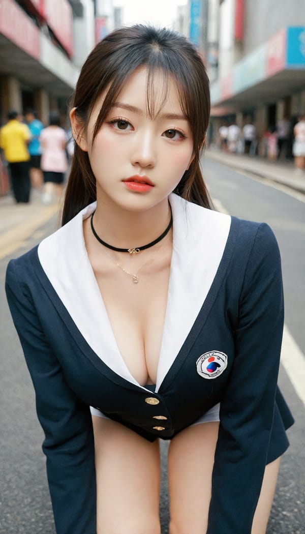 Tags: 21872187, SDXL
{"3": {"inputs": {"seed": 475733425486290, "steps": 64, "cfg": 6.83, "sampler_name": "dpmpp_2m", "scheduler": "karras", "denoise": 1.0, "model": ["27", 0], "positive": ["6", 0], "negative": ["7", 0], "latent_image": ["5", 0]}, "class_type": "KSampler"}, "4": {"inputs": {"ckpt_name": "leosamsHelloworldSDXL_helloworldSDXL32DPO.safetensors"}, "class_type": "CheckpointLoaderSimple"}, "5": {"inputs": {"width": 768, "height": 1344, "batch_size": 1}, "class_type": "EmptyLatentImage"}, "6": {"inputs": {"text": "27 year old girl, (korean:1.05), (eyelashes:1.06), (temptress:1.01), (sexy lips:1.05), (cute:0.98), (double eyelids:1.07), (detailed face:1.06), (seductive facial expression:1.10), (idol:1.09), (slim:1.01), (blush:1.08), (pale skin:0.97), (beautiful eyes:1.02), (seductive pose:1.06), (in a seductive pose:1.07), (large perky breasts:1.04), (cleavage:0.95), (thigh gap:1.11), (school uniform:0.95), choker, busy street, (portra:1.02), (RAW:1.05), (film:1.03), (textured skin:1.04), (soft lighting:1.02), (candid cinema:1.04), (detailed skin:1.09), (skin fuzz:1.00), (natural looking skin:1.09)", "clip": ["27", 1]}, "class_type": "CLIPTextEncode"}, "7": {"inputs": {"text": "(low resolution:1.10), (open mouth:1.13), (twisted:1.09), (worst quality:1.13), (distorted:1.08), (watermark:1.10), (bad hands:1.14)", "clip": ["27", 1]}, "class_type": "CLIPTextEncode"}, "8": {"inputs": {"samples": ["3", 0], "vae": ["4", 2]}, "class_type": "VAEDecode"}, "25": {"inputs": {"lora_name": "nudify_xl.safetensors", "strength_model": 0.01, "strength_clip": 0.37, "model": ["4", 0], "clip": ["4", 1]}, "class_type": "LoraLoader"}, "26": {"inputs": {"lora_name": "shirtlift_SDXL_v2.safetensors", "strength_model": 0.01, "strength_clip": 0.19, "model": ["25", 0], "clip": ["25", 1]}, "class_type": "LoraLoader"}, "27": {"inputs": {"lora_name": "PerfectEyesXL.safetensors", "strength_model": 0.05, "strength_clip": 0.12, "model": ["26", 0], "clip": ["26", 1]}, "class_type": "LoraLoader"}, "30": {"inputs": {"model_name": "4x_NMKD-Superscale-SP_178000_G.pth"}, "class_type": "UpscaleModelLoader"}, "31": {"inputs": {"upscale_model": ["30", 0], "image": ["8", 0]}, "class_type": "ImageUpscaleWithModel"}, "32": {"inputs": {"upscale_method": "lanczos", "scale_by": 0.5, "image": ["31", 0]}, "class_type": "ImageScaleBy"}, "33": {"inputs": {"pixels": ["32", 0], "vae": ["4", 2]}, "class_type": "VAEEncode"}, "34": {"inputs": {"seed": 475733425486290, "steps": 64, "cfg": 6.83, "sampler_name": "dpmpp_2m", "scheduler": "karras", "denoise": 0.3, "model": ["27", 0], "positive": ["6", 0], "negative": ["7", 0], "latent_image": ["33", 0]}, "class_type": "KSampler"}, "36": {"inputs": {"samples": ["34", 0], "vae": ["4", 2]}, "class_type": "VAEDecode"}, "39": {"inputs": {"filename_prefix": "comfyapi-1707529734893", "images": ["36", 0]}, "class_type": "SaveImage"}}