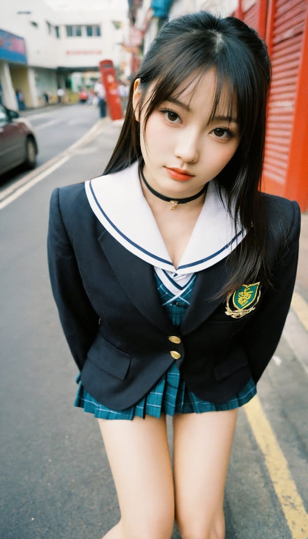 Tags: 21872187, SDXL
{"3": {"inputs": {"seed": 251668429360041, "steps": 32, "cfg": 6.86, "sampler_name": "dpmpp_2m", "scheduler": "karras", "denoise": 1.0, "model": ["27", 0], "positive": ["6", 0], "negative": ["7", 0], "latent_image": ["5", 0]}, "class_type": "KSampler"}, "4": {"inputs": {"ckpt_name": "helloworldxl.safetensors"}, "class_type": "CheckpointLoaderSimple"}, "5": {"inputs": {"width": 768, "height": 1344, "batch_size": 1}, "class_type": "EmptyLatentImage"}, "6": {"inputs": {"text": "23 year old girl, (irish:1.13), (taiwanese:1.13), (idol:1.05), (cute:1.09), (temptress:1.07), (slim:1.06), (seductive facial expression:1.03), (double eyelids:1.12), (detailed face:1.03), (beautiful eyes:1.07), (eyelashes:0.96), (blush:1.08), (sexy lips:0.96), (in a seductive pose:1.02), (large perky breasts:1.04), (cleavage:0.95), (thigh gap:1.03), (school uniform:1.10), choker, busy street, (skin fuzz:1.00), (candid cinema:1.03), (RAW:1.07), (film:1.04), (soft lighting:1.00), (natural looking skin:1.00), (textured skin:1.04), (detailed skin:1.05), (portra:1.08)", "clip": ["27", 1]}, "class_type": "CLIPTextEncode"}, "7": {"inputs": {"text": "(low resolution:1.09), (worst quality:1.11), (watermark:1.12), (distorted:1.10), (bad hands:1.09), (open mouth:1.12), (twisted:1.06)", "clip": ["27", 1]}, "class_type": "CLIPTextEncode"}, "8": {"inputs": {"samples": ["3", 0], "vae": ["4", 2]}, "class_type": "VAEDecode"}, "25": {"inputs": {"lora_name": "nudify_xl.safetensors", "strength_model": 0.25, "strength_clip": 0.31, "model": ["4", 0], "clip": ["4", 1]}, "class_type": "LoraLoader"}, "26": {"inputs": {"lora_name": "shirtlift_SDXL_v2.safetensors", "strength_model": 0.08, "strength_clip": 0.0, "model": ["25", 0], "clip": ["25", 1]}, "class_type": "LoraLoader"}, "27": {"inputs": {"lora_name": "PerfectEyesXL.safetensors", "strength_model": 0.16, "strength_clip": 0.13, "model": ["26", 0], "clip": ["26", 1]}, "class_type": "LoraLoader"}, "30": {"inputs": {"model_name": "4x_NMKD-Superscale-SP_178000_G.pth"}, "class_type": "UpscaleModelLoader"}, "31": {"inputs": {"upscale_model": ["30", 0], "image": ["8", 0]}, "class_type": "ImageUpscaleWithModel"}, "32": {"inputs": {"upscale_method": "lanczos", "scale_by": 0.5, "image": ["31", 0]}, "class_type": "ImageScaleBy"}, "33": {"inputs": {"pixels": ["32", 0], "vae": ["4", 2]}, "class_type": "VAEEncode"}, "34": {"inputs": {"seed": 251668429360041, "steps": 32, "cfg": 6.86, "sampler_name": "dpmpp_2m", "scheduler": "karras", "denoise": 0.3, "model": ["27", 0], "positive": ["6", 0], "negative": ["7", 0], "latent_image": ["33", 0]}, "class_type": "KSampler"}, "36": {"inputs": {"samples": ["34", 0], "vae": ["4", 2]}, "class_type": "VAEDecode"}, "39": {"inputs": {"filename_prefix": "comfyapi-1719006123446", "images": ["36", 0]}, "class_type": "SaveImage"}}