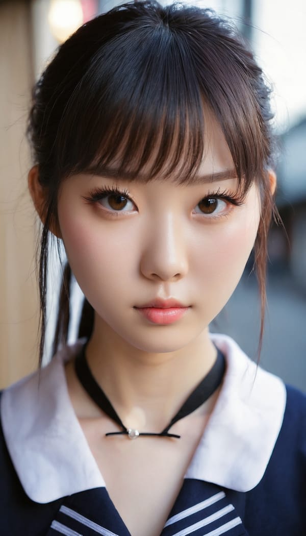 Tags: 21872187, SDXL
{"3": {"inputs": {"seed": 643070094880018, "steps": 64, "cfg": 6.52, "sampler_name": "dpmpp_2m", "scheduler": "karras", "denoise": 1.0, "model": ["27", 0], "positive": ["6", 0], "negative": ["7", 0], "latent_image": ["5", 0]}, "class_type": "KSampler"}, "4": {"inputs": {"ckpt_name": "juggernautxl.safetensors"}, "class_type": "CheckpointLoaderSimple"}, "5": {"inputs": {"width": 768, "height": 1344, "batch_size": 1}, "class_type": "EmptyLatentImage"}, "6": {"inputs": {"text": "23 year old girl, (japanese:1.04), (temptress:1.06), (cute:0.97), (slim:1.05), (seductive facial expression:0.96), (beautiful eyes:0.96), (pale skin:1.05), (double eyelids:1.01), (sexy lips:0.95), (detailed face:1.13), (eyelashes:1.07), (idol:1.08), (seductive pose:1.09), (in a seductive pose:1.08), (large perky breasts:0.98), (cleavage:1.08), (thigh gap:1.11), (school uniform:1.11), choker, busy street, (soft lighting:1.07), (textured skin:1.02), (portra:1.03), (skin fuzz:1.06), (candid cinema:1.05), (detailed skin:1.09), (RAW:1.02), (film:1.00), (natural looking skin:1.01)", "clip": ["27", 1]}, "class_type": "CLIPTextEncode"}, "7": {"inputs": {"text": "(twisted:1.06), (open mouth:1.13), (low resolution:1.13), (bad hands:1.09), (worst quality:1.10), (distorted:1.05), (watermark:1.07)", "clip": ["27", 1]}, "class_type": "CLIPTextEncode"}, "8": {"inputs": {"samples": ["3", 0], "vae": ["4", 2]}, "class_type": "VAEDecode"}, "25": {"inputs": {"lora_name": "nudify_xl.safetensors", "strength_model": 0.07, "strength_clip": 0.09, "model": ["4", 0], "clip": ["4", 1]}, "class_type": "LoraLoader"}, "26": {"inputs": {"lora_name": "shirtlift_SDXL_v2.safetensors", "strength_model": 0.03, "strength_clip": 0.17, "model": ["25", 0], "clip": ["25", 1]}, "class_type": "LoraLoader"}, "27": {"inputs": {"lora_name": "PerfectEyesXL.safetensors", "strength_model": 0.05, "strength_clip": 0.1, "model": ["26", 0], "clip": ["26", 1]}, "class_type": "LoraLoader"}, "30": {"inputs": {"model_name": "4x_NMKD-Superscale-SP_178000_G.pth"}, "class_type": "UpscaleModelLoader"}, "31": {"inputs": {"upscale_model": ["30", 0], "image": ["8", 0]}, "class_type": "ImageUpscaleWithModel"}, "32": {"inputs": {"upscale_method": "lanczos", "scale_by": 0.5, "image": ["31", 0]}, "class_type": "ImageScaleBy"}, "33": {"inputs": {"pixels": ["32", 0], "vae": ["4", 2]}, "class_type": "VAEEncode"}, "34": {"inputs": {"seed": 643070094880018, "steps": 64, "cfg": 6.52, "sampler_name": "dpmpp_2m", "scheduler": "karras", "denoise": 0.3, "model": ["27", 0], "positive": ["6", 0], "negative": ["7", 0], "latent_image": ["33", 0]}, "class_type": "KSampler"}, "36": {"inputs": {"samples": ["34", 0], "vae": ["4", 2]}, "class_type": "VAEDecode"}, "39": {"inputs": {"filename_prefix": "comfyapi-1734791050902", "images": ["36", 0]}, "class_type": "SaveImage"}}