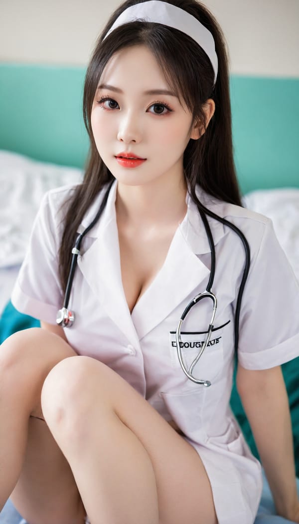 Tags: 21872187, SDXL
{"3": {"inputs": {"seed": 269167434419750, "steps": 64, "cfg": 6.28, "sampler_name": "dpmpp_2m", "scheduler": "karras", "denoise": 1.0, "model": ["27", 0], "positive": ["6", 0], "negative": ["7", 0], "latent_image": ["5", 0]}, "class_type": "KSampler"}, "4": {"inputs": {"ckpt_name": "helloworldxl.safetensors"}, "class_type": "CheckpointLoaderSimple"}, "5": {"inputs": {"width": 768, "height": 1344, "batch_size": 1}, "class_type": "EmptyLatentImage"}, "6": {"inputs": {"text": "19 year old girl, (chinese:1.06), (ukrainian:1.00), (irish:0.95), (slim:1.01), (sexy lips:0.98), (blush:1.06), (pale skin:1.11), (beautiful eyes:0.96), (cute:0.97), (temptress:1.11), (eyelashes:1.11), (detailed face:1.08), (seductive pose:0.99), (seductive facial expression:0.97), (idol:1.06), (double eyelids:1.07), (in a seductive pose:0.98), (large perky breasts:0.96), (cleavage:1.04), (thigh gap:0.95), (nurse in uniform:1.11) working in a hospital ward, (detailed skin:1.00), (candid cinema:1.09), (natural looking skin:1.04), (textured skin:1.06), (portra:1.07), (skin fuzz:1.06), (RAW:1.05), (soft lighting:1.04), (film:1.05)", "clip": ["27", 1]}, "class_type": "CLIPTextEncode"}, "7": {"inputs": {"text": "(bad hands:1.09), (low resolution:1.06), (worst quality:1.12), (distorted:1.06), (twisted:1.05), (watermark:1.07)", "clip": ["27", 1]}, "class_type": "CLIPTextEncode"}, "8": {"inputs": {"samples": ["3", 0], "vae": ["4", 2]}, "class_type": "VAEDecode"}, "25": {"inputs": {"lora_name": "nudify_xl.safetensors", "strength_model": 0.06, "strength_clip": 0.03, "model": ["4", 0], "clip": ["4", 1]}, "class_type": "LoraLoader"}, "26": {"inputs": {"lora_name": "shirtlift_SDXL_v2.safetensors", "strength_model": 0.17, "strength_clip": 0.0, "model": ["25", 0], "clip": ["25", 1]}, "class_type": "LoraLoader"}, "27": {"inputs": {"lora_name": "PerfectEyesXL.safetensors", "strength_model": 0.05, "strength_clip": 0.18, "model": ["26", 0], "clip": ["26", 1]}, "class_type": "LoraLoader"}, "30": {"inputs": {"model_name": "4x_NMKD-Superscale-SP_178000_G.pth"}, "class_type": "UpscaleModelLoader"}, "31": {"inputs": {"upscale_model": ["30", 0], "image": ["8", 0]}, "class_type": "ImageUpscaleWithModel"}, "32": {"inputs": {"upscale_method": "lanczos", "scale_by": 0.5, "image": ["31", 0]}, "class_type": "ImageScaleBy"}, "33": {"inputs": {"pixels": ["32", 0], "vae": ["4", 2]}, "class_type": "VAEEncode"}, "34": {"inputs": {"seed": 269167434419750, "steps": 64, "cfg": 6.28, "sampler_name": "dpmpp_2m", "scheduler": "karras", "denoise": 0.3, "model": ["27", 0], "positive": ["6", 0], "negative": ["7", 0], "latent_image": ["33", 0]}, "class_type": "KSampler"}, "36": {"inputs": {"samples": ["34", 0], "vae": ["4", 2]}, "class_type": "VAEDecode"}, "39": {"inputs": {"filename_prefix": "comfyapi-1716140565873", "images": ["36", 0]}, "class_type": "SaveImage"}}