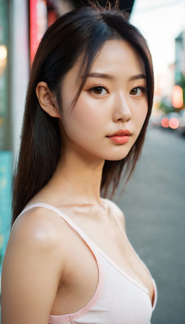 Tags: 21872187, SDXL
{"3": {"inputs": {"seed": 752180078155092, "steps": 64, "cfg": 7.97, "sampler_name": "dpmpp_2m", "scheduler": "karras", "denoise": 1.0, "model": ["27", 0], "positive": ["6", 0], "negative": ["7", 0], "latent_image": ["5", 0]}, "class_type": "KSampler"}, "4": {"inputs": {"ckpt_name": "juggernautxl.safetensors"}, "class_type": "CheckpointLoaderSimple"}, "5": {"inputs": {"width": 768, "height": 1344, "batch_size": 1}, "class_type": "EmptyLatentImage"}, "6": {"inputs": {"text": "28 year old girl, (taiwanese:1.01), (irish:1.03), (ukrainian:1.02), (seductive pose:1.09), (cute:0.96), (sexy lips:1.12), (slim:1.10), (blush:1.01), (beautiful eyes:1.01), (double eyelids:1.10), (detailed face:1.02), (temptress:0.96), (idol:1.14), (eyelashes:1.02), (perky ass:0.97), (exposed ass:0.98), (looking back:0.95), (sexy ass:0.98), (thigh gap:0.98), (white tanktop:0.99), busy street, (natural looking skin:1.04), (textured skin:1.03), (skin fuzz:1.02), (portra:1.04), (soft lighting:1.09), (RAW:1.05), (candid cinema:1.04), (film:1.07), (detailed skin:1.05)", "clip": ["27", 1]}, "class_type": "CLIPTextEncode"}, "7": {"inputs": {"text": "(distorted:1.11), (bad hands:1.12), (open mouth:1.09), (worst quality:1.11), (watermark:1.10), (low resolution:1.13), (twisted:1.05)", "clip": ["27", 1]}, "class_type": "CLIPTextEncode"}, "8": {"inputs": {"samples": ["3", 0], "vae": ["4", 2]}, "class_type": "VAEDecode"}, "25": {"inputs": {"lora_name": "nudify_xl.safetensors", "strength_model": 0.07, "strength_clip": 0.05, "model": ["4", 0], "clip": ["4", 1]}, "class_type": "LoraLoader"}, "26": {"inputs": {"lora_name": "shirtlift_SDXL_v2.safetensors", "strength_model": 0.19, "strength_clip": 0.01, "model": ["25", 0], "clip": ["25", 1]}, "class_type": "LoraLoader"}, "27": {"inputs": {"lora_name": "PerfectEyesXL.safetensors", "strength_model": 0.11, "strength_clip": 0.11, "model": ["26", 0], "clip": ["26", 1]}, "class_type": "LoraLoader"}, "30": {"inputs": {"model_name": "4x_NMKD-Superscale-SP_178000_G.pth"}, "class_type": "UpscaleModelLoader"}, "31": {"inputs": {"upscale_model": ["30", 0], "image": ["8", 0]}, "class_type": "ImageUpscaleWithModel"}, "32": {"inputs": {"upscale_method": "lanczos", "scale_by": 0.5, "image": ["31", 0]}, "class_type": "ImageScaleBy"}, "33": {"inputs": {"pixels": ["32", 0], "vae": ["4", 2]}, "class_type": "VAEEncode"}, "34": {"inputs": {"seed": 752180078155092, "steps": 64, "cfg": 7.97, "sampler_name": "dpmpp_2m", "scheduler": "karras", "denoise": 0.3, "model": ["27", 0], "positive": ["6", 0], "negative": ["7", 0], "latent_image": ["33", 0]}, "class_type": "KSampler"}, "36": {"inputs": {"samples": ["34", 0], "vae": ["4", 2]}, "class_type": "VAEDecode"}, "39": {"inputs": {"filename_prefix": "comfyapi-1713272568691", "images": ["36", 0]}, "class_type": "SaveImage"}}