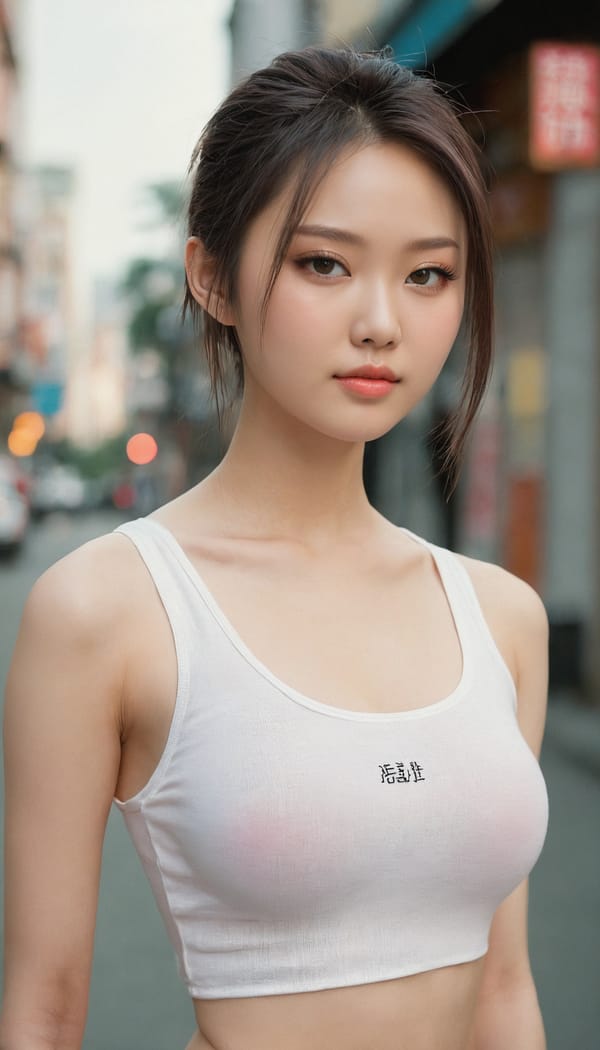 Tags: 21872187, SDXL
{"3": {"inputs": {"seed": 607835869787147, "steps": 64, "cfg": 5.68, "sampler_name": "dpmpp_2m", "scheduler": "karras", "denoise": 1.0, "model": ["27", 0], "positive": ["6", 0], "negative": ["7", 0], "latent_image": ["5", 0]}, "class_type": "KSampler"}, "4": {"inputs": {"ckpt_name": "juggernautxl.safetensors"}, "class_type": "CheckpointLoaderSimple"}, "5": {"inputs": {"width": 768, "height": 1344, "batch_size": 1}, "class_type": "EmptyLatentImage"}, "6": {"inputs": {"text": "19 year old girl, (russian:1.13), (chinese:1.14), (idol:1.07), (seductive facial expression:0.99), (temptress:1.12), (detailed face:1.12), (double eyelids:0.96), (blush:1.02), (sexy lips:1.09), (cute:1.08), (beautiful eyes:1.00), (slim:1.11), (eyelashes:1.01), (pale skin:0.98), (seductive pose:0.96), (in a seductive pose:0.99), (large perky breasts:1.05), (cleavage:1.01), (thigh gap:1.11), (white tanktop:1.14), busy street, (detailed skin:1.08), (RAW:1.03), (soft lighting:1.01), (skin fuzz:1.09), (film:1.06), (textured skin:1.07), (natural looking skin:1.07), (portra:1.09)", "clip": ["27", 1]}, "class_type": "CLIPTextEncode"}, "7": {"inputs": {"text": "(low resolution:1.10), (open mouth:1.06), (bad hands:1.07), (worst quality:1.07), (watermark:1.12), (twisted:1.12), (distorted:1.06)", "clip": ["27", 1]}, "class_type": "CLIPTextEncode"}, "8": {"inputs": {"samples": ["3", 0], "vae": ["4", 2]}, "class_type": "VAEDecode"}, "25": {"inputs": {"lora_name": "nudify_xl.safetensors", "strength_model": 0.01, "strength_clip": 0.38, "model": ["4", 0], "clip": ["4", 1]}, "class_type": "LoraLoader"}, "26": {"inputs": {"lora_name": "shirtlift_SDXL_v2.safetensors", "strength_model": 0.01, "strength_clip": 0.19, "model": ["25", 0], "clip": ["25", 1]}, "class_type": "LoraLoader"}, "27": {"inputs": {"lora_name": "PerfectEyesXL.safetensors", "strength_model": 0.08, "strength_clip": 0.13, "model": ["26", 0], "clip": ["26", 1]}, "class_type": "LoraLoader"}, "30": {"inputs": {"model_name": "4x_NMKD-Superscale-SP_178000_G.pth"}, "class_type": "UpscaleModelLoader"}, "31": {"inputs": {"upscale_model": ["30", 0], "image": ["8", 0]}, "class_type": "ImageUpscaleWithModel"}, "32": {"inputs": {"upscale_method": "lanczos", "scale_by": 0.5, "image": ["31", 0]}, "class_type": "ImageScaleBy"}, "33": {"inputs": {"pixels": ["32", 0], "vae": ["4", 2]}, "class_type": "VAEEncode"}, "34": {"inputs": {"seed": 607835869787147, "steps": 64, "cfg": 5.68, "sampler_name": "dpmpp_2m", "scheduler": "karras", "denoise": 0.3, "model": ["27", 0], "positive": ["6", 0], "negative": ["7", 0], "latent_image": ["33", 0]}, "class_type": "KSampler"}, "36": {"inputs": {"samples": ["34", 0], "vae": ["4", 2]}, "class_type": "VAEDecode"}, "39": {"inputs": {"filename_prefix": "comfyapi-1712397693399", "images": ["36", 0]}, "class_type": "SaveImage"}}