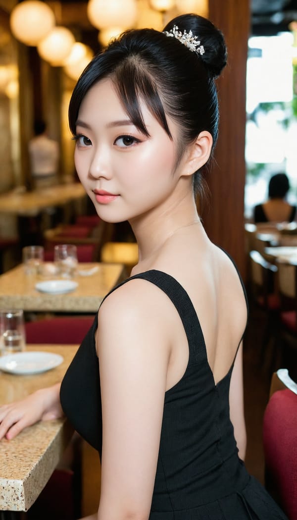 Tags: 21872187, SDXL
{"3": {"inputs": {"seed": 188128298573813, "steps": 32, "cfg": 6.1, "sampler_name": "dpmpp_2m", "scheduler": "karras", "denoise": 1.0, "model": ["27", 0], "positive": ["6", 0], "negative": ["7", 0], "latent_image": ["5", 0]}, "class_type": "KSampler"}, "4": {"inputs": {"ckpt_name": "juggernautXL_v8Rundiffusion.safetensors"}, "class_type": "CheckpointLoaderSimple"}, "5": {"inputs": {"width": 768, "height": 1344, "batch_size": 1}, "class_type": "EmptyLatentImage"}, "6": {"inputs": {"text": "20 year old girl, (taiwanese:1.09), (chinese:1.02), (temptress:1.00), (beautiful eyes:0.96), (sexy lips:0.99), (seductive pose:1.06), (eyelashes:1.11), (idol:1.09), (blush:1.03), (double eyelids:1.04), (detailed face:1.00), (cute:1.10), (seductive facial expression:1.05), (pale skin:1.00), (slim:0.97), (on all fours:1.13), (spreading ass cheeks:1.08), (from behind:1.10), (backboob:1.07), (wearing a little black dress:1.12) at a fine dining restaurant, (textured skin:1.08), (portra:1.05), (detailed skin:1.01), (candid cinema:1.03), (film:1.03), (natural looking skin:1.06), (skin fuzz:1.05), (soft lighting:1.07), (RAW:1.06)", "clip": ["27", 1]}, "class_type": "CLIPTextEncode"}, "7": {"inputs": {"text": "(watermark:1.05), (distorted:1.08), (open mouth:1.10), (twisted:1.14), (low resolution:1.13), (bad hands:1.09), (worst quality:1.05)", "clip": ["27", 1]}, "class_type": "CLIPTextEncode"}, "8": {"inputs": {"samples": ["3", 0], "vae": ["4", 2]}, "class_type": "VAEDecode"}, "25": {"inputs": {"lora_name": "nudify_xl.safetensors", "strength_model": 0.19, "strength_clip": 0.15, "model": ["4", 0], "clip": ["4", 1]}, "class_type": "LoraLoader"}, "26": {"inputs": {"lora_name": "shirtlift_SDXL_v2.safetensors", "strength_model": 0.01, "strength_clip": 0.01, "model": ["25", 0], "clip": ["25", 1]}, "class_type": "LoraLoader"}, "27": {"inputs": {"lora_name": "PerfectEyesXL.safetensors", "strength_model": 0.06, "strength_clip": 0.08, "model": ["26", 0], "clip": ["26", 1]}, "class_type": "LoraLoader"}, "30": {"inputs": {"model_name": "4x_NMKD-Superscale-SP_178000_G.pth"}, "class_type": "UpscaleModelLoader"}, "31": {"inputs": {"upscale_model": ["30", 0], "image": ["8", 0]}, "class_type": "ImageUpscaleWithModel"}, "32": {"inputs": {"upscale_method": "lanczos", "scale_by": 0.5, "image": ["31", 0]}, "class_type": "ImageScaleBy"}, "33": {"inputs": {"pixels": ["32", 0], "vae": ["4", 2]}, "class_type": "VAEEncode"}, "34": {"inputs": {"seed": 188128298573813, "steps": 32, "cfg": 6.1, "sampler_name": "dpmpp_2m", "scheduler": "karras", "denoise": 0.3, "model": ["27", 0], "positive": ["6", 0], "negative": ["7", 0], "latent_image": ["33", 0]}, "class_type": "KSampler"}, "36": {"inputs": {"samples": ["34", 0], "vae": ["4", 2]}, "class_type": "VAEDecode"}, "39": {"inputs": {"filename_prefix": "comfyapi-1708228825578", "images": ["36", 0]}, "class_type": "SaveImage"}}