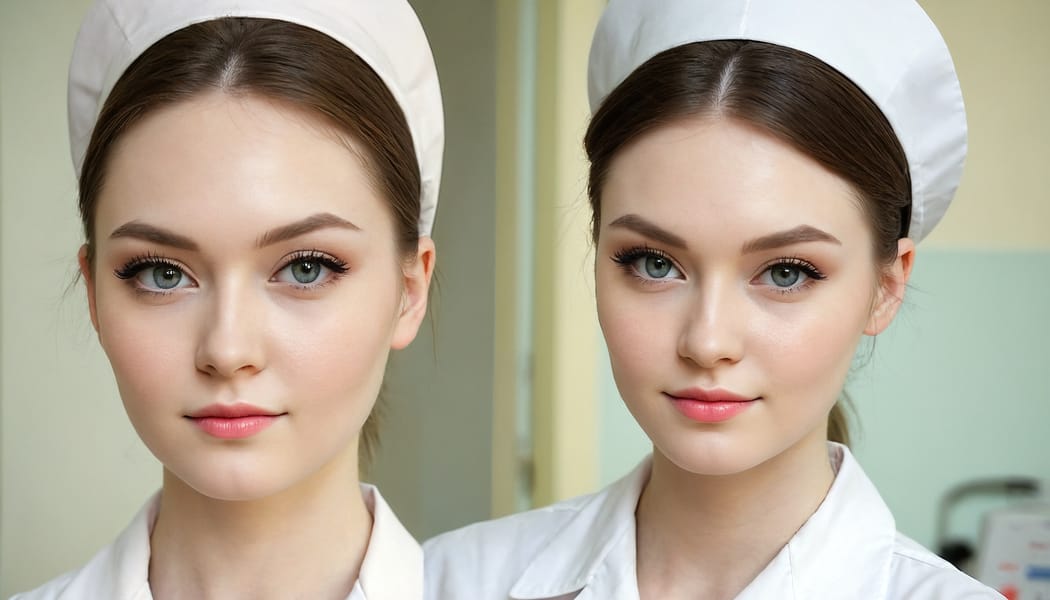 Tags: 21872187, SDXL
{"3": {"inputs": {"seed": 655552402623682, "steps": 64, "cfg": 6.1, "sampler_name": "dpmpp_2m", "scheduler": "karras", "denoise": 1.0, "model": ["27", 0], "positive": ["6", 0], "negative": ["7", 0], "latent_image": ["5", 0]}, "class_type": "KSampler"}, "4": {"inputs": {"ckpt_name": "juggernautXL_v8Rundiffusion.safetensors"}, "class_type": "CheckpointLoaderSimple"}, "5": {"inputs": {"width": 1344, "height": 768, "batch_size": 1}, "class_type": "EmptyLatentImage"}, "6": {"inputs": {"text": "25 year old girl, (russian:1.01), (pale skin:1.03), (slim:1.01), (blush:0.98), (beautiful eyes:1.01), (detailed face:0.97), (sexy lips:0.96), (seductive facial expression:1.07), (cute:0.97), (double eyelids:1.10), (temptress:1.07), (eyelashes:1.13), (idol:1.13), (perky ass:1.00), (exposed ass:1.13), (looking back:1.05), (sexy ass:1.14), (thigh gap:1.04), (nurse in uniform:1.14) working in a hospital ward, (film:1.09), (RAW:1.00), (natural looking skin:1.00), (detailed skin:1.07), (skin fuzz:1.01), (candid cinema:1.06), (textured skin:1.05), (soft lighting:1.07), (portra:1.07)", "clip": ["27", 1]}, "class_type": "CLIPTextEncode"}, "7": {"inputs": {"text": "(worst quality:1.06), (low resolution:1.05), (open mouth:1.05), (bad hands:1.06), (watermark:1.12), (distorted:1.08), (twisted:1.12)", "clip": ["27", 1]}, "class_type": "CLIPTextEncode"}, "8": {"inputs": {"samples": ["3", 0], "vae": ["4", 2]}, "class_type": "VAEDecode"}, "25": {"inputs": {"lora_name": "nudify_xl.safetensors", "strength_model": 0.25, "strength_clip": 0.06, "model": ["4", 0], "clip": ["4", 1]}, "class_type": "LoraLoader"}, "26": {"inputs": {"lora_name": "shirtlift_SDXL_v2.safetensors", "strength_model": 0.01, "strength_clip": 0.18, "model": ["25", 0], "clip": ["25", 1]}, "class_type": "LoraLoader"}, "27": {"inputs": {"lora_name": "PerfectEyesXL.safetensors", "strength_model": 0.15, "strength_clip": 0.11, "model": ["26", 0], "clip": ["26", 1]}, "class_type": "LoraLoader"}, "30": {"inputs": {"model_name": "4x_NMKD-Superscale-SP_178000_G.pth"}, "class_type": "UpscaleModelLoader"}, "31": {"inputs": {"upscale_model": ["30", 0], "image": ["8", 0]}, "class_type": "ImageUpscaleWithModel"}, "32": {"inputs": {"upscale_method": "lanczos", "scale_by": 0.5, "image": ["31", 0]}, "class_type": "ImageScaleBy"}, "33": {"inputs": {"pixels": ["32", 0], "vae": ["4", 2]}, "class_type": "VAEEncode"}, "34": {"inputs": {"seed": 655552402623682, "steps": 64, "cfg": 6.1, "sampler_name": "dpmpp_2m", "scheduler": "karras", "denoise": 0.3, "model": ["27", 0], "positive": ["6", 0], "negative": ["7", 0], "latent_image": ["33", 0]}, "class_type": "KSampler"}, "36": {"inputs": {"samples": ["34", 0], "vae": ["4", 2]}, "class_type": "VAEDecode"}, "39": {"inputs": {"filename_prefix": "comfyapi-1707512948511", "images": ["36", 0]}, "class_type": "SaveImage"}}