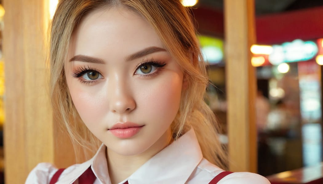 Tags: 21872187, SDXL
{"3": {"inputs": {"seed": 597556909092553, "steps": 32, "cfg": 6.73, "sampler_name": "dpmpp_2m", "scheduler": "karras", "denoise": 1.0, "model": ["27", 0], "positive": ["6", 0], "negative": ["7", 0], "latent_image": ["5", 0]}, "class_type": "KSampler"}, "4": {"inputs": {"ckpt_name": "juggernautxl.safetensors"}, "class_type": "CheckpointLoaderSimple"}, "5": {"inputs": {"width": 1344, "height": 768, "batch_size": 1}, "class_type": "EmptyLatentImage"}, "6": {"inputs": {"text": "24 year old girl, (temptress:1.12), (eyelashes:1.00), (slim:1.13), (sexy lips:1.14), (detailed face:1.05), (blush:0.98), (seductive facial expression:0.99), (pale skin:1.03), (beautiful eyes:1.10), (seductive pose:1.14), (double eyelids:1.01), (cute:0.99), (idol:1.11), (in a seductive pose:0.98), (large perky breasts:1.03), (cleavage:1.09), (thigh gap:0.96), (a waitress in uniform:1.01) working at a restaurant, (candid cinema:1.04), (film:1.08), (soft lighting:1.05), (detailed skin:1.01), (portra:1.06), (textured skin:1.01), (natural looking skin:1.08), (skin fuzz:1.07), (RAW:1.07)", "clip": ["27", 1]}, "class_type": "CLIPTextEncode"}, "7": {"inputs": {"text": "(worst quality:1.09), (bad hands:1.07), (watermark:1.09), (low resolution:1.09), (open mouth:1.05), (distorted:1.09), (twisted:1.05)", "clip": ["27", 1]}, "class_type": "CLIPTextEncode"}, "8": {"inputs": {"samples": ["3", 0], "vae": ["4", 2]}, "class_type": "VAEDecode"}, "25": {"inputs": {"lora_name": "nudify_xl.safetensors", "strength_model": 0.35, "strength_clip": 0.01, "model": ["4", 0], "clip": ["4", 1]}, "class_type": "LoraLoader"}, "26": {"inputs": {"lora_name": "shirtlift_SDXL_v2.safetensors", "strength_model": 0.08, "strength_clip": 0.03, "model": ["25", 0], "clip": ["25", 1]}, "class_type": "LoraLoader"}, "27": {"inputs": {"lora_name": "PerfectEyesXL.safetensors", "strength_model": 0.16, "strength_clip": 0.13, "model": ["26", 0], "clip": ["26", 1]}, "class_type": "LoraLoader"}, "30": {"inputs": {"model_name": "4x_NMKD-Superscale-SP_178000_G.pth"}, "class_type": "UpscaleModelLoader"}, "31": {"inputs": {"upscale_model": ["30", 0], "image": ["8", 0]}, "class_type": "ImageUpscaleWithModel"}, "32": {"inputs": {"upscale_method": "lanczos", "scale_by": 0.5, "image": ["31", 0]}, "class_type": "ImageScaleBy"}, "33": {"inputs": {"pixels": ["32", 0], "vae": ["4", 2]}, "class_type": "VAEEncode"}, "34": {"inputs": {"seed": 597556909092553, "steps": 32, "cfg": 6.73, "sampler_name": "dpmpp_2m", "scheduler": "karras", "denoise": 0.3, "model": ["27", 0], "positive": ["6", 0], "negative": ["7", 0], "latent_image": ["33", 0]}, "class_type": "KSampler"}, "36": {"inputs": {"samples": ["34", 0], "vae": ["4", 2]}, "class_type": "VAEDecode"}, "39": {"inputs": {"filename_prefix": "comfyapi-1714598642107", "images": ["36", 0]}, "class_type": "SaveImage"}}