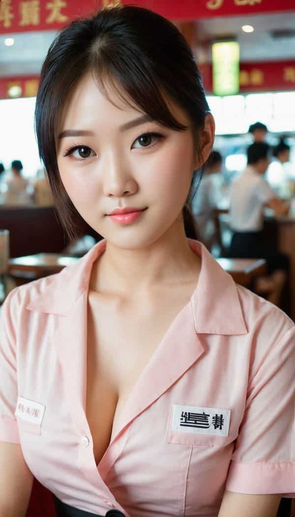 Tags: 21872187, SDXL
{"3": {"inputs": {"seed": 115839330922849, "steps": 64, "cfg": 6.73, "sampler_name": "dpmpp_2m", "scheduler": "karras", "denoise": 1.0, "model": ["27", 0], "positive": ["6", 0], "negative": ["7", 0], "latent_image": ["5", 0]}, "class_type": "KSampler"}, "4": {"inputs": {"ckpt_name": "juggernautXL_v8Rundiffusion.safetensors"}, "class_type": "CheckpointLoaderSimple"}, "5": {"inputs": {"width": 768, "height": 1344, "batch_size": 1}, "class_type": "EmptyLatentImage"}, "6": {"inputs": {"text": "19 year old girl, (taiwanese:0.95), (blush:0.96), (temptress:0.95), (slim:0.98), (sexy lips:1.08), (detailed face:1.07), (idol:0.96), (seductive pose:1.12), (pale skin:1.00), (eyelashes:0.99), (seductive facial expression:1.11), (double eyelids:1.10), (cute:1.06), (beautiful eyes:1.02), (in a seductive pose:1.13), (large perky breasts:0.98), (cleavage:0.97), (thigh gap:1.12), (a waitress in uniform:0.98) working at a restaurant, (textured skin:1.01), (candid cinema:1.01), (soft lighting:1.08), (skin fuzz:1.08), (portra:1.02), (RAW:1.07), (natural looking skin:1.07), (film:1.07)", "clip": ["27", 1]}, "class_type": "CLIPTextEncode"}, "7": {"inputs": {"text": "(twisted:1.11), (bad hands:1.09), (low resolution:1.09), (open mouth:1.07), (worst quality:1.08), (watermark:1.05), (distorted:1.12)", "clip": ["27", 1]}, "class_type": "CLIPTextEncode"}, "8": {"inputs": {"samples": ["3", 0], "vae": ["4", 2]}, "class_type": "VAEDecode"}, "25": {"inputs": {"lora_name": "nudify_xl.safetensors", "strength_model": 0.09, "strength_clip": 0.18, "model": ["4", 0], "clip": ["4", 1]}, "class_type": "LoraLoader"}, "26": {"inputs": {"lora_name": "shirtlift_SDXL_v2.safetensors", "strength_model": 0.02, "strength_clip": 0.11, "model": ["25", 0], "clip": ["25", 1]}, "class_type": "LoraLoader"}, "27": {"inputs": {"lora_name": "PerfectEyesXL.safetensors", "strength_model": 0.03, "strength_clip": 0.04, "model": ["26", 0], "clip": ["26", 1]}, "class_type": "LoraLoader"}, "30": {"inputs": {"model_name": "4x_NMKD-Superscale-SP_178000_G.pth"}, "class_type": "UpscaleModelLoader"}, "31": {"inputs": {"upscale_model": ["30", 0], "image": ["8", 0]}, "class_type": "ImageUpscaleWithModel"}, "32": {"inputs": {"upscale_method": "lanczos", "scale_by": 0.5, "image": ["31", 0]}, "class_type": "ImageScaleBy"}, "33": {"inputs": {"pixels": ["32", 0], "vae": ["4", 2]}, "class_type": "VAEEncode"}, "34": {"inputs": {"seed": 115839330922849, "steps": 64, "cfg": 6.73, "sampler_name": "dpmpp_2m", "scheduler": "karras", "denoise": 0.3, "model": ["27", 0], "positive": ["6", 0], "negative": ["7", 0], "latent_image": ["33", 0]}, "class_type": "KSampler"}, "36": {"inputs": {"samples": ["34", 0], "vae": ["4", 2]}, "class_type": "VAEDecode"}, "39": {"inputs": {"filename_prefix": "comfyapi-1708183332956", "images": ["36", 0]}, "class_type": "SaveImage"}}