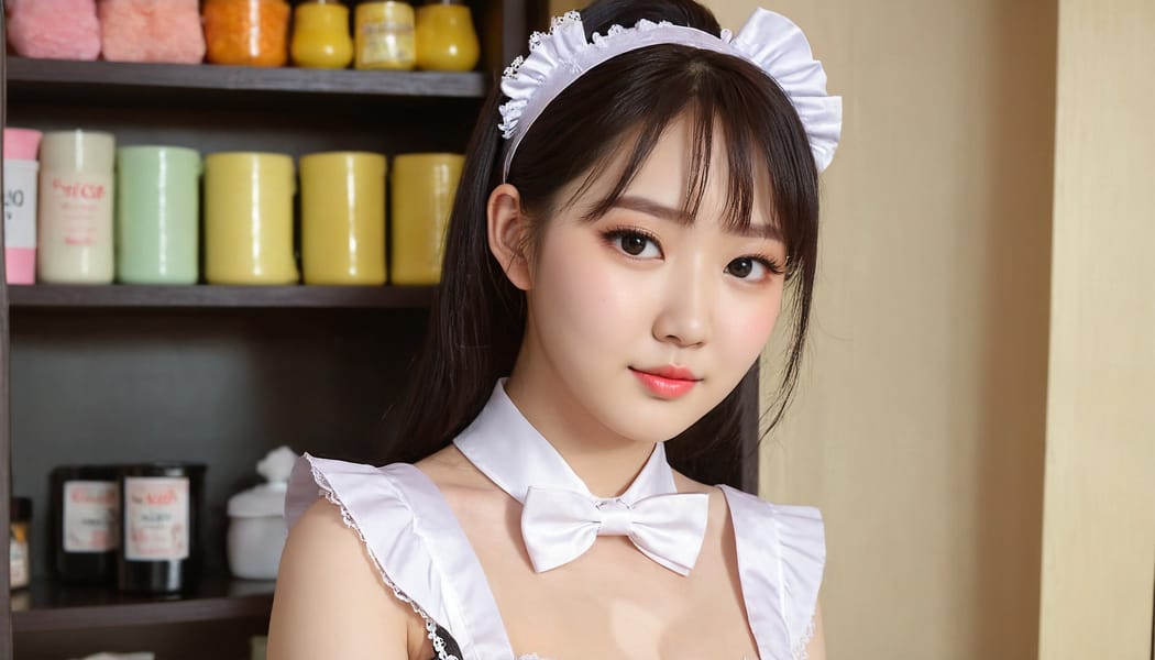 Tags: 21872187, SDXL
{"3": {"inputs": {"seed": 896692811865581, "steps": 64, "cfg": 7.26, "sampler_name": "dpmpp_2m", "scheduler": "karras", "denoise": 1.0, "model": ["27", 0], "positive": ["6", 0], "negative": ["7", 0], "latent_image": ["5", 0]}, "class_type": "KSampler"}, "4": {"inputs": {"ckpt_name": "juggernautXL_v8Rundiffusion.safetensors"}, "class_type": "CheckpointLoaderSimple"}, "5": {"inputs": {"width": 1344, "height": 768, "batch_size": 1}, "class_type": "EmptyLatentImage"}, "6": {"inputs": {"text": "18 year old girl, (korean:1.00), (temptress:0.98), (idol:1.04), (seductive pose:1.00), (double eyelids:1.07), (pale skin:1.09), (sexy lips:0.98), (beautiful eyes:1.07), (cute:1.13), (seductive facial expression:1.12), (slim:1.07), (detailed face:1.06), (blush:1.04), (eyelashes:1.12), (perky ass:1.00), (exposed ass:1.05), (looking back:1.01), (sexy ass:0.98), (thigh gap:1.00), in a (skimpy maid costume:1.08) working at a maid cafe, choker, bowtie, headband, pleated skirt, (natural looking skin:1.05), (candid cinema:1.03), (soft lighting:1.09), (textured skin:1.04), (portra:1.04), (skin fuzz:1.00), (film:1.03), (detailed skin:1.03), (RAW:1.08)", "clip": ["27", 1]}, "class_type": "CLIPTextEncode"}, "7": {"inputs": {"text": "(watermark:1.08), (distorted:1.10), (bad hands:1.12), (open mouth:1.12), (twisted:1.11), (low resolution:1.08), (worst quality:1.06)", "clip": ["27", 1]}, "class_type": "CLIPTextEncode"}, "8": {"inputs": {"samples": ["3", 0], "vae": ["4", 2]}, "class_type": "VAEDecode"}, "25": {"inputs": {"lora_name": "nudify_xl.safetensors", "strength_model": 0.18, "strength_clip": 0.03, "model": ["4", 0], "clip": ["4", 1]}, "class_type": "LoraLoader"}, "26": {"inputs": {"lora_name": "shirtlift_SDXL_v2.safetensors", "strength_model": 0.12, "strength_clip": 0.02, "model": ["25", 0], "clip": ["25", 1]}, "class_type": "LoraLoader"}, "27": {"inputs": {"lora_name": "PerfectEyesXL.safetensors", "strength_model": 0.17, "strength_clip": 0.06, "model": ["26", 0], "clip": ["26", 1]}, "class_type": "LoraLoader"}, "30": {"inputs": {"model_name": "4x_NMKD-Superscale-SP_178000_G.pth"}, "class_type": "UpscaleModelLoader"}, "31": {"inputs": {"upscale_model": ["30", 0], "image": ["8", 0]}, "class_type": "ImageUpscaleWithModel"}, "32": {"inputs": {"upscale_method": "lanczos", "scale_by": 0.5, "image": ["31", 0]}, "class_type": "ImageScaleBy"}, "33": {"inputs": {"pixels": ["32", 0], "vae": ["4", 2]}, "class_type": "VAEEncode"}, "34": {"inputs": {"seed": 896692811865581, "steps": 64, "cfg": 7.26, "sampler_name": "dpmpp_2m", "scheduler": "karras", "denoise": 0.3, "model": ["27", 0], "positive": ["6", 0], "negative": ["7", 0], "latent_image": ["33", 0]}, "class_type": "KSampler"}, "36": {"inputs": {"samples": ["34", 0], "vae": ["4", 2]}, "class_type": "VAEDecode"}, "39": {"inputs": {"filename_prefix": "comfyapi-1707818713753", "images": ["36", 0]}, "class_type": "SaveImage"}}