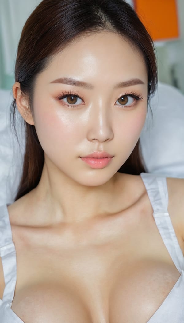 Tags: 21872187, SDXL
{"3": {"inputs": {"seed": 455508090508980, "steps": 64, "cfg": 5.33, "sampler_name": "dpmpp_2m", "scheduler": "karras", "denoise": 1.0, "model": ["27", 0], "positive": ["6", 0], "negative": ["7", 0], "latent_image": ["5", 0]}, "class_type": "KSampler"}, "4": {"inputs": {"ckpt_name": "juggernautxl.safetensors"}, "class_type": "CheckpointLoaderSimple"}, "5": {"inputs": {"width": 768, "height": 1344, "batch_size": 1}, "class_type": "EmptyLatentImage"}, "6": {"inputs": {"text": "27 year old girl, (taiwanese:0.99), (ukrainian:1.13), (beautiful eyes:1.05), (slim:1.14), (sexy lips:1.04), (seductive facial expression:1.04), (seductive pose:0.99), (eyelashes:0.98), (detailed face:0.99), (temptress:1.05), (blush:1.12), (pale skin:0.95), (double eyelids:1.03), (idol:1.08), (cute:1.10), (on all fours:0.96), (spreading ass cheeks:1.13), (from behind:1.05), (backboob:1.00), (nurse in uniform:1.04) working in a hospital ward, (film:1.00), (soft lighting:1.02), (natural looking skin:1.01), (candid cinema:1.09), (detailed skin:1.03), (skin fuzz:1.06), (textured skin:1.01), (RAW:1.09), (portra:1.01)", "clip": ["27", 1]}, "class_type": "CLIPTextEncode"}, "7": {"inputs": {"text": "(low resolution:1.06), (watermark:1.08), (worst quality:1.10), (open mouth:1.08), (distorted:1.14), (twisted:1.14), (bad hands:1.11)", "clip": ["27", 1]}, "class_type": "CLIPTextEncode"}, "8": {"inputs": {"samples": ["3", 0], "vae": ["4", 2]}, "class_type": "VAEDecode"}, "25": {"inputs": {"lora_name": "nudify_xl.safetensors", "strength_model": 0.02, "strength_clip": 0.18, "model": ["4", 0], "clip": ["4", 1]}, "class_type": "LoraLoader"}, "26": {"inputs": {"lora_name": "shirtlift_SDXL_v2.safetensors", "strength_model": 0.14, "strength_clip": 0.08, "model": ["25", 0], "clip": ["25", 1]}, "class_type": "LoraLoader"}, "27": {"inputs": {"lora_name": "PerfectEyesXL.safetensors", "strength_model": 0.13, "strength_clip": 0.03, "model": ["26", 0], "clip": ["26", 1]}, "class_type": "LoraLoader"}, "30": {"inputs": {"model_name": "4x_NMKD-Superscale-SP_178000_G.pth"}, "class_type": "UpscaleModelLoader"}, "31": {"inputs": {"upscale_model": ["30", 0], "image": ["8", 0]}, "class_type": "ImageUpscaleWithModel"}, "32": {"inputs": {"upscale_method": "lanczos", "scale_by": 0.5, "image": ["31", 0]}, "class_type": "ImageScaleBy"}, "33": {"inputs": {"pixels": ["32", 0], "vae": ["4", 2]}, "class_type": "VAEEncode"}, "34": {"inputs": {"seed": 455508090508980, "steps": 64, "cfg": 5.33, "sampler_name": "dpmpp_2m", "scheduler": "karras", "denoise": 0.3, "model": ["27", 0], "positive": ["6", 0], "negative": ["7", 0], "latent_image": ["33", 0]}, "class_type": "KSampler"}, "36": {"inputs": {"samples": ["34", 0], "vae": ["4", 2]}, "class_type": "VAEDecode"}, "39": {"inputs": {"filename_prefix": "comfyapi-1731867804469", "images": ["36", 0]}, "class_type": "SaveImage"}}