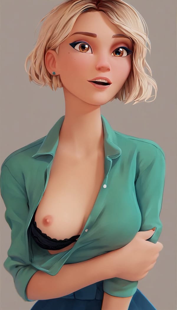 Tags: undefined
medium shot, score_9, score_8_up, score_8,  1girl, cute, excited, white skin, brown eyes, Seductive look, green tshirt, medium breasts, one breast out, hold breasts, bra, Gwen Stacey,
 <lora:Tempest_Magic_-_XL_Grimoire:1>, 
Negative prompt: score_6, score_5, score_4, busty, (large breasts:0.3), ugly face, phone, smartphone, mutated hands, low res, blurry face, (hairy pussy:1.2), pumped body, athletic body, black and white
Steps: 36, Sampler: DPM++ 2M, CFG scale: 4, Seed: 3754057819, Size: 512x896, Model hash: 67ab2fd8ec, Model: ponyDiffusionV6XL_v6StartWithThisOne, Denoising strength: 0.3, Hires upscale: 1.5, Hires steps: 18, Hires upscaler: R-ESRGAN 4x+ Anime6B, Lora hashes: "Tempest_Magic_-_XL_Grimoire: 705cf362e7a7", Version: v1.8.0