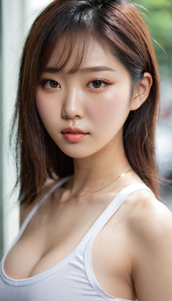 Tags: 21872187, SDXL
{"3": {"inputs": {"seed": 362739354127404, "steps": 64, "cfg": 7.79, "sampler_name": "dpmpp_2m", "scheduler": "karras", "denoise": 1.0, "model": ["27", 0], "positive": ["6", 0], "negative": ["7", 0], "latent_image": ["5", 0]}, "class_type": "KSampler"}, "4": {"inputs": {"ckpt_name": "juggernautxl.safetensors"}, "class_type": "CheckpointLoaderSimple"}, "5": {"inputs": {"width": 768, "height": 1344, "batch_size": 1}, "class_type": "EmptyLatentImage"}, "6": {"inputs": {"text": "22 year old girl, (korean:1.14), (taiwanese:1.10), (detailed face:1.11), (sexy lips:1.05), (double eyelids:1.05), (slim:1.00), (blush:1.06), (beautiful eyes:0.98), (seductive pose:1.03), (eyelashes:0.97), (idol:1.04), (pale skin:0.97), (cute:0.95), (temptress:0.96), (in a seductive pose:1.12), (large perky breasts:1.01), (cleavage:0.95), (thigh gap:1.07), (white tanktop:1.01), busy street, (film:1.02), (RAW:1.00), (candid cinema:1.04), (natural looking skin:1.06), (detailed skin:1.07), (textured skin:1.00), (portra:1.06), (skin fuzz:1.09), (soft lighting:1.07)", "clip": ["27", 1]}, "class_type": "CLIPTextEncode"}, "7": {"inputs": {"text": "(worst quality:1.09), (bad hands:1.10), (distorted:1.11), (low resolution:1.12), (twisted:1.06), (watermark:1.09), (open mouth:1.09)", "clip": ["27", 1]}, "class_type": "CLIPTextEncode"}, "8": {"inputs": {"samples": ["3", 0], "vae": ["4", 2]}, "class_type": "VAEDecode"}, "25": {"inputs": {"lora_name": "nudify_xl.safetensors", "strength_model": 0.03, "strength_clip": 0.08, "model": ["4", 0], "clip": ["4", 1]}, "class_type": "LoraLoader"}, "26": {"inputs": {"lora_name": "shirtlift_SDXL_v2.safetensors", "strength_model": 0.07, "strength_clip": 0.18, "model": ["25", 0], "clip": ["25", 1]}, "class_type": "LoraLoader"}, "27": {"inputs": {"lora_name": "PerfectEyesXL.safetensors", "strength_model": 0.03, "strength_clip": 0.07, "model": ["26", 0], "clip": ["26", 1]}, "class_type": "LoraLoader"}, "30": {"inputs": {"model_name": "4x_NMKD-Superscale-SP_178000_G.pth"}, "class_type": "UpscaleModelLoader"}, "31": {"inputs": {"upscale_model": ["30", 0], "image": ["8", 0]}, "class_type": "ImageUpscaleWithModel"}, "32": {"inputs": {"upscale_method": "lanczos", "scale_by": 0.5, "image": ["31", 0]}, "class_type": "ImageScaleBy"}, "33": {"inputs": {"pixels": ["32", 0], "vae": ["4", 2]}, "class_type": "VAEEncode"}, "34": {"inputs": {"seed": 362739354127404, "steps": 64, "cfg": 7.79, "sampler_name": "dpmpp_2m", "scheduler": "karras", "denoise": 0.3, "model": ["27", 0], "positive": ["6", 0], "negative": ["7", 0], "latent_image": ["33", 0]}, "class_type": "KSampler"}, "36": {"inputs": {"samples": ["34", 0], "vae": ["4", 2]}, "class_type": "VAEDecode"}, "39": {"inputs": {"filename_prefix": "comfyapi-1713481540727", "images": ["36", 0]}, "class_type": "SaveImage"}}