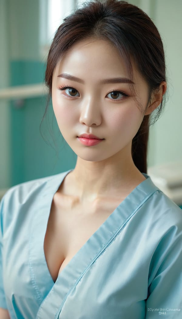 Tags: 21872187, SDXL
{"3": {"inputs": {"seed": 781526688146052, "steps": 64, "cfg": 7.64, "sampler_name": "dpmpp_2m", "scheduler": "karras", "denoise": 1.0, "model": ["27", 0], "positive": ["6", 0], "negative": ["7", 0], "latent_image": ["5", 0]}, "class_type": "KSampler"}, "4": {"inputs": {"ckpt_name": "juggernautxl.safetensors"}, "class_type": "CheckpointLoaderSimple"}, "5": {"inputs": {"width": 768, "height": 1344, "batch_size": 1}, "class_type": "EmptyLatentImage"}, "6": {"inputs": {"text": "24 year old girl, (korean:1.14), (russian:0.97), (slim:1.08), (cute:0.99), (seductive pose:0.99), (seductive facial expression:1.10), (idol:1.11), (sexy lips:1.11), (eyelashes:1.06), (blush:1.10), (detailed face:1.07), (beautiful eyes:1.09), (temptress:0.97), (pale skin:1.14), (double eyelids:0.98), (in a seductive pose:1.10), (large perky breasts:1.05), (cleavage:0.99), (thigh gap:1.12), (nurse in uniform:0.99) working in a hospital ward, (candid cinema:1.05), (skin fuzz:1.03), (textured skin:1.02), (natural looking skin:1.07), (portra:1.07), (soft lighting:1.00), (RAW:1.05), (detailed skin:1.06), (film:1.05)", "clip": ["27", 1]}, "class_type": "CLIPTextEncode"}, "7": {"inputs": {"text": "(open mouth:1.09), (bad hands:1.12), (distorted:1.14), (worst quality:1.11), (twisted:1.10), (low resolution:1.14)", "clip": ["27", 1]}, "class_type": "CLIPTextEncode"}, "8": {"inputs": {"samples": ["3", 0], "vae": ["4", 2]}, "class_type": "VAEDecode"}, "25": {"inputs": {"lora_name": "nudify_xl.safetensors", "strength_model": 0.24, "strength_clip": 0.19, "model": ["4", 0], "clip": ["4", 1]}, "class_type": "LoraLoader"}, "26": {"inputs": {"lora_name": "shirtlift_SDXL_v2.safetensors", "strength_model": 0.09, "strength_clip": 0.14, "model": ["25", 0], "clip": ["25", 1]}, "class_type": "LoraLoader"}, "27": {"inputs": {"lora_name": "PerfectEyesXL.safetensors", "strength_model": 0.12, "strength_clip": 0.07, "model": ["26", 0], "clip": ["26", 1]}, "class_type": "LoraLoader"}, "30": {"inputs": {"model_name": "4x_NMKD-Superscale-SP_178000_G.pth"}, "class_type": "UpscaleModelLoader"}, "31": {"inputs": {"upscale_model": ["30", 0], "image": ["8", 0]}, "class_type": "ImageUpscaleWithModel"}, "32": {"inputs": {"upscale_method": "lanczos", "scale_by": 0.5, "image": ["31", 0]}, "class_type": "ImageScaleBy"}, "33": {"inputs": {"pixels": ["32", 0], "vae": ["4", 2]}, "class_type": "VAEEncode"}, "34": {"inputs": {"seed": 781526688146052, "steps": 64, "cfg": 7.64, "sampler_name": "dpmpp_2m", "scheduler": "karras", "denoise": 0.3, "model": ["27", 0], "positive": ["6", 0], "negative": ["7", 0], "latent_image": ["33", 0]}, "class_type": "KSampler"}, "36": {"inputs": {"samples": ["34", 0], "vae": ["4", 2]}, "class_type": "VAEDecode"}, "39": {"inputs": {"filename_prefix": "comfyapi-1713287541997", "images": ["36", 0]}, "class_type": "SaveImage"}}