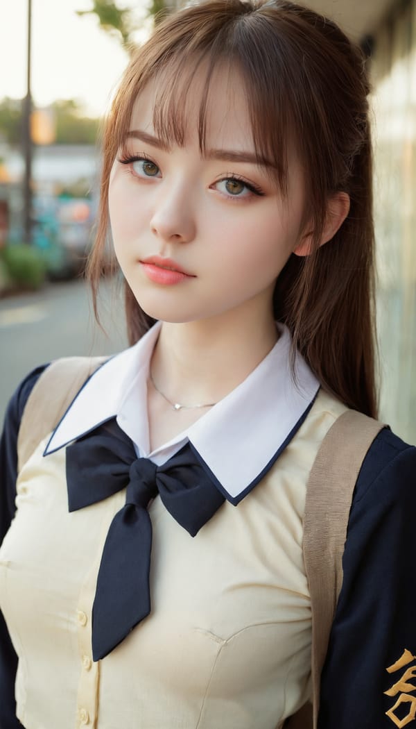 Tags: 21872187, SDXL
{"3": {"inputs": {"seed": 557653656270586, "steps": 64, "cfg": 5.27, "sampler_name": "dpmpp_2m", "scheduler": "karras", "denoise": 1.0, "model": ["27", 0], "positive": ["6", 0], "negative": ["7", 0], "latent_image": ["5", 0]}, "class_type": "KSampler"}, "4": {"inputs": {"ckpt_name": "juggernautxl.safetensors"}, "class_type": "CheckpointLoaderSimple"}, "5": {"inputs": {"width": 768, "height": 1344, "batch_size": 1}, "class_type": "EmptyLatentImage"}, "6": {"inputs": {"text": "21 year old girl, (beautiful eyes:1.02), (cute:0.95), (double eyelids:1.01), (pale skin:1.05), (temptress:1.01), (detailed face:0.99), (seductive facial expression:1.07), (seductive pose:1.08), (slim:1.06), (eyelashes:0.95), (idol:1.09), (sexy lips:1.01), (blush:0.97), (in a seductive pose:1.01), (large perky breasts:1.06), (cleavage:1.09), (thigh gap:1.00), (school uniform:1.14), choker, busy street, (portra:1.09), (film:1.01), (skin fuzz:1.03), (textured skin:1.05), (candid cinema:1.00), (soft lighting:1.07), (natural looking skin:1.09), (detailed skin:1.09), (RAW:1.02)", "clip": ["27", 1]}, "class_type": "CLIPTextEncode"}, "7": {"inputs": {"text": "(low resolution:1.08), (distorted:1.10), (bad hands:1.09), (twisted:1.10), (watermark:1.12), (worst quality:1.14), (open mouth:1.10)", "clip": ["27", 1]}, "class_type": "CLIPTextEncode"}, "8": {"inputs": {"samples": ["3", 0], "vae": ["4", 2]}, "class_type": "VAEDecode"}, "25": {"inputs": {"lora_name": "nudify_xl.safetensors", "strength_model": 0.38, "strength_clip": 0.21, "model": ["4", 0], "clip": ["4", 1]}, "class_type": "LoraLoader"}, "26": {"inputs": {"lora_name": "shirtlift_SDXL_v2.safetensors", "strength_model": 0.09, "strength_clip": 0.13, "model": ["25", 0], "clip": ["25", 1]}, "class_type": "LoraLoader"}, "27": {"inputs": {"lora_name": "PerfectEyesXL.safetensors", "strength_model": 0.03, "strength_clip": 0.02, "model": ["26", 0], "clip": ["26", 1]}, "class_type": "LoraLoader"}, "30": {"inputs": {"model_name": "4x_NMKD-Superscale-SP_178000_G.pth"}, "class_type": "UpscaleModelLoader"}, "31": {"inputs": {"upscale_model": ["30", 0], "image": ["8", 0]}, "class_type": "ImageUpscaleWithModel"}, "32": {"inputs": {"upscale_method": "lanczos", "scale_by": 0.5, "image": ["31", 0]}, "class_type": "ImageScaleBy"}, "33": {"inputs": {"pixels": ["32", 0], "vae": ["4", 2]}, "class_type": "VAEEncode"}, "34": {"inputs": {"seed": 557653656270586, "steps": 64, "cfg": 5.27, "sampler_name": "dpmpp_2m", "scheduler": "karras", "denoise": 0.3, "model": ["27", 0], "positive": ["6", 0], "negative": ["7", 0], "latent_image": ["33", 0]}, "class_type": "KSampler"}, "36": {"inputs": {"samples": ["34", 0], "vae": ["4", 2]}, "class_type": "VAEDecode"}, "39": {"inputs": {"filename_prefix": "comfyapi-1726586706145", "images": ["36", 0]}, "class_type": "SaveImage"}}