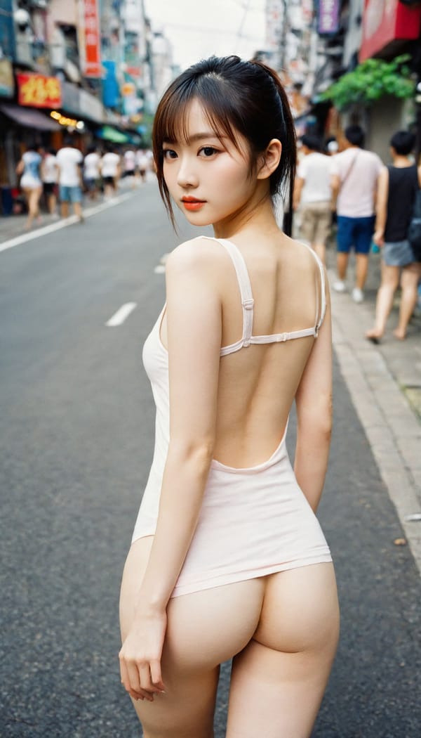 Tags: 21872187, SDXL
{"3": {"inputs": {"seed": 780416410901491, "steps": 64, "cfg": 5.2, "sampler_name": "dpmpp_2m", "scheduler": "karras", "denoise": 1.0, "model": ["27", 0], "positive": ["6", 0], "negative": ["7", 0], "latent_image": ["5", 0]}, "class_type": "KSampler"}, "4": {"inputs": {"ckpt_name": "helloworldxl.safetensors"}, "class_type": "CheckpointLoaderSimple"}, "5": {"inputs": {"width": 768, "height": 1344, "batch_size": 1}, "class_type": "EmptyLatentImage"}, "6": {"inputs": {"text": "25 year old girl, (chinese:1.05), (japanese:1.02), (seductive pose:0.97), (double eyelids:1.11), (eyelashes:1.00), (blush:1.09), (pale skin:0.99), (idol:0.95), (sexy lips:1.07), (temptress:1.10), (detailed face:1.01), (slim:1.11), (seductive facial expression:1.06), (beautiful eyes:1.14), (cute:1.14), (perky ass:1.06), (exposed ass:1.03), (looking back:1.06), (sexy ass:1.09), (thigh gap:0.98), (white tanktop:0.98), busy street, (detailed skin:1.06), (portra:1.02), (RAW:1.03), (soft lighting:1.05), (candid cinema:1.04), (textured skin:1.04), (film:1.06), (natural looking skin:1.08), (skin fuzz:1.02)", "clip": ["27", 1]}, "class_type": "CLIPTextEncode"}, "7": {"inputs": {"text": "(worst quality:1.08), (distorted:1.09), (open mouth:1.08), (low resolution:1.08), (twisted:1.09), (watermark:1.06), (bad hands:1.14)", "clip": ["27", 1]}, "class_type": "CLIPTextEncode"}, "8": {"inputs": {"samples": ["3", 0], "vae": ["4", 2]}, "class_type": "VAEDecode"}, "25": {"inputs": {"lora_name": "nudify_xl.safetensors", "strength_model": 0.32, "strength_clip": 0.27, "model": ["4", 0], "clip": ["4", 1]}, "class_type": "LoraLoader"}, "26": {"inputs": {"lora_name": "shirtlift_SDXL_v2.safetensors", "strength_model": 0.11, "strength_clip": 0.19, "model": ["25", 0], "clip": ["25", 1]}, "class_type": "LoraLoader"}, "27": {"inputs": {"lora_name": "PerfectEyesXL.safetensors", "strength_model": 0.19, "strength_clip": 0.02, "model": ["26", 0], "clip": ["26", 1]}, "class_type": "LoraLoader"}, "30": {"inputs": {"model_name": "4x_NMKD-Superscale-SP_178000_G.pth"}, "class_type": "UpscaleModelLoader"}, "31": {"inputs": {"upscale_model": ["30", 0], "image": ["8", 0]}, "class_type": "ImageUpscaleWithModel"}, "32": {"inputs": {"upscale_method": "lanczos", "scale_by": 0.5, "image": ["31", 0]}, "class_type": "ImageScaleBy"}, "33": {"inputs": {"pixels": ["32", 0], "vae": ["4", 2]}, "class_type": "VAEEncode"}, "34": {"inputs": {"seed": 780416410901491, "steps": 64, "cfg": 5.2, "sampler_name": "dpmpp_2m", "scheduler": "karras", "denoise": 0.3, "model": ["27", 0], "positive": ["6", 0], "negative": ["7", 0], "latent_image": ["33", 0]}, "class_type": "KSampler"}, "36": {"inputs": {"samples": ["34", 0], "vae": ["4", 2]}, "class_type": "VAEDecode"}, "39": {"inputs": {"filename_prefix": "comfyapi-1732397456158", "images": ["36", 0]}, "class_type": "SaveImage"}}