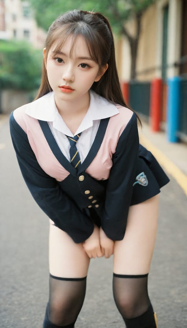 Tags: 21872187, SDXL
{"3": {"inputs": {"seed": 485939756641583, "steps": 64, "cfg": 5.02, "sampler_name": "dpmpp_2m", "scheduler": "karras", "denoise": 1.0, "model": ["27", 0], "positive": ["6", 0], "negative": ["7", 0], "latent_image": ["5", 0]}, "class_type": "KSampler"}, "4": {"inputs": {"ckpt_name": "leosamsHelloworldSDXL_helloworldSDXL32DPO.safetensors"}, "class_type": "CheckpointLoaderSimple"}, "5": {"inputs": {"width": 768, "height": 1344, "batch_size": 1}, "class_type": "EmptyLatentImage"}, "6": {"inputs": {"text": "18 year old girl, (blush:1.03), (seductive pose:1.14), (cute:1.06), (seductive facial expression:1.06), (double eyelids:1.03), (eyelashes:1.04), (beautiful eyes:1.09), (idol:1.11), (temptress:1.12), (pale skin:1.14), (sexy lips:1.09), (detailed face:1.01), (on all fours:1.03), (spreading ass cheeks:1.13), (from behind:1.13), (backboob:1.01), (school uniform:1.14), choker, busy street, (natural looking skin:1.08), (soft lighting:1.01), (detailed skin:1.00), (RAW:1.06), (skin fuzz:1.00), (film:1.05), (portra:1.04), (candid cinema:1.04), (textured skin:1.02)", "clip": ["27", 1]}, "class_type": "CLIPTextEncode"}, "7": {"inputs": {"text": "(worst quality:1.13), (watermark:1.14), (bad hands:1.13), (distorted:1.05), (open mouth:1.10), (low resolution:1.08), (twisted:1.09)", "clip": ["27", 1]}, "class_type": "CLIPTextEncode"}, "8": {"inputs": {"samples": ["3", 0], "vae": ["4", 2]}, "class_type": "VAEDecode"}, "25": {"inputs": {"lora_name": "nudify_xl.safetensors", "strength_model": 0.13, "strength_clip": 0.06, "model": ["4", 0], "clip": ["4", 1]}, "class_type": "LoraLoader"}, "26": {"inputs": {"lora_name": "shirtlift_SDXL_v2.safetensors", "strength_model": 0.06, "strength_clip": 0.09, "model": ["25", 0], "clip": ["25", 1]}, "class_type": "LoraLoader"}, "27": {"inputs": {"lora_name": "PerfectEyesXL.safetensors", "strength_model": 0.03, "strength_clip": 0.07, "model": ["26", 0], "clip": ["26", 1]}, "class_type": "LoraLoader"}, "30": {"inputs": {"model_name": "4x_NMKD-Superscale-SP_178000_G.pth"}, "class_type": "UpscaleModelLoader"}, "31": {"inputs": {"upscale_model": ["30", 0], "image": ["8", 0]}, "class_type": "ImageUpscaleWithModel"}, "32": {"inputs": {"upscale_method": "lanczos", "scale_by": 0.5, "image": ["31", 0]}, "class_type": "ImageScaleBy"}, "33": {"inputs": {"pixels": ["32", 0], "vae": ["4", 2]}, "class_type": "VAEEncode"}, "34": {"inputs": {"seed": 485939756641583, "steps": 64, "cfg": 5.02, "sampler_name": "dpmpp_2m", "scheduler": "karras", "denoise": 0.3, "model": ["27", 0], "positive": ["6", 0], "negative": ["7", 0], "latent_image": ["33", 0]}, "class_type": "KSampler"}, "36": {"inputs": {"samples": ["34", 0], "vae": ["4", 2]}, "class_type": "VAEDecode"}, "39": {"inputs": {"filename_prefix": "comfyapi-1707885684082", "images": ["36", 0]}, "class_type": "SaveImage"}}