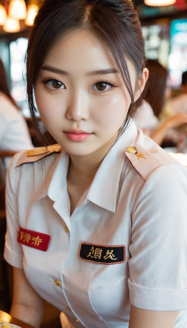 Tags: 21872187, SDXL
{"3": {"inputs": {"seed": 471681282622855, "steps": 64, "cfg": 5.39, "sampler_name": "dpmpp_2m", "scheduler": "karras", "denoise": 1.0, "model": ["27", 0], "positive": ["6", 0], "negative": ["7", 0], "latent_image": ["5", 0]}, "class_type": "KSampler"}, "4": {"inputs": {"ckpt_name": "juggernautxl.safetensors"}, "class_type": "CheckpointLoaderSimple"}, "5": {"inputs": {"width": 768, "height": 1344, "batch_size": 1}, "class_type": "EmptyLatentImage"}, "6": {"inputs": {"text": "18 year old girl, (chinese:0.97), (slim:1.02), (sexy lips:1.11), (beautiful eyes:1.06), (double eyelids:0.95), (seductive pose:1.06), (temptress:1.03), (eyelashes:1.00), (detailed face:1.11), (cute:0.96), (seductive facial expression:1.09), (blush:1.02), (idol:1.08), (pale skin:0.98), (perky ass:1.12), (exposed ass:1.05), (looking back:0.95), (sexy ass:1.06), (thigh gap:0.98), (a waitress in uniform:1.08) working at a restaurant, (portra:1.02), (soft lighting:1.05), (candid cinema:1.07), (textured skin:1.04), (skin fuzz:1.03), (film:1.01), (detailed skin:1.05), (natural looking skin:1.02), (RAW:1.00)", "clip": ["27", 1]}, "class_type": "CLIPTextEncode"}, "7": {"inputs": {"text": "(worst quality:1.10), (distorted:1.05), (open mouth:1.07), (twisted:1.12), (low resolution:1.08), (bad hands:1.12), (watermark:1.05)", "clip": ["27", 1]}, "class_type": "CLIPTextEncode"}, "8": {"inputs": {"samples": ["3", 0], "vae": ["4", 2]}, "class_type": "VAEDecode"}, "25": {"inputs": {"lora_name": "nudify_xl.safetensors", "strength_model": 0.3, "strength_clip": 0.08, "model": ["4", 0], "clip": ["4", 1]}, "class_type": "LoraLoader"}, "26": {"inputs": {"lora_name": "shirtlift_SDXL_v2.safetensors", "strength_model": 0.02, "strength_clip": 0.11, "model": ["25", 0], "clip": ["25", 1]}, "class_type": "LoraLoader"}, "27": {"inputs": {"lora_name": "PerfectEyesXL.safetensors", "strength_model": 0.19, "strength_clip": 0.16, "model": ["26", 0], "clip": ["26", 1]}, "class_type": "LoraLoader"}, "30": {"inputs": {"model_name": "4x_NMKD-Superscale-SP_178000_G.pth"}, "class_type": "UpscaleModelLoader"}, "31": {"inputs": {"upscale_model": ["30", 0], "image": ["8", 0]}, "class_type": "ImageUpscaleWithModel"}, "32": {"inputs": {"upscale_method": "lanczos", "scale_by": 0.5, "image": ["31", 0]}, "class_type": "ImageScaleBy"}, "33": {"inputs": {"pixels": ["32", 0], "vae": ["4", 2]}, "class_type": "VAEEncode"}, "34": {"inputs": {"seed": 471681282622855, "steps": 64, "cfg": 5.39, "sampler_name": "dpmpp_2m", "scheduler": "karras", "denoise": 0.3, "model": ["27", 0], "positive": ["6", 0], "negative": ["7", 0], "latent_image": ["33", 0]}, "class_type": "KSampler"}, "36": {"inputs": {"samples": ["34", 0], "vae": ["4", 2]}, "class_type": "VAEDecode"}, "39": {"inputs": {"filename_prefix": "comfyapi-1735035795013", "images": ["36", 0]}, "class_type": "SaveImage"}}