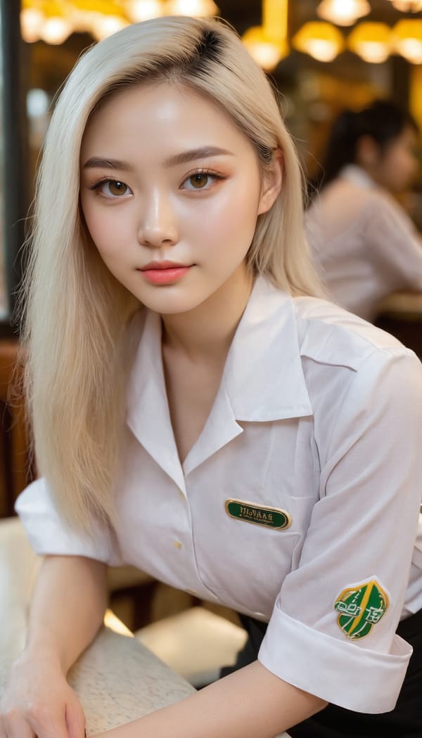 Tags: 21872187, SDXL
{"3": {"inputs": {"seed": 443274429703621, "steps": 64, "cfg": 5.83, "sampler_name": "dpmpp_2m", "scheduler": "karras", "denoise": 1.0, "model": ["27", 0], "positive": ["6", 0], "negative": ["7", 0], "latent_image": ["5", 0]}, "class_type": "KSampler"}, "4": {"inputs": {"ckpt_name": "juggernautxl.safetensors"}, "class_type": "CheckpointLoaderSimple"}, "5": {"inputs": {"width": 768, "height": 1344, "batch_size": 1}, "class_type": "EmptyLatentImage"}, "6": {"inputs": {"text": "25 year old girl, (chinese:0.96), (ukrainian:1.14), (irish:0.95), (sexy lips:0.97), (blush:1.01), (cute:1.00), (temptress:1.08), (slim:1.02), (double eyelids:0.99), (idol:1.14), (seductive facial expression:1.08), (pale skin:0.98), (beautiful eyes:1.09), (detailed face:0.98), (perky ass:1.01), (exposed ass:1.14), (looking back:1.07), (sexy ass:1.14), (thigh gap:1.13), (a waitress in uniform:1.02) working at a restaurant, (textured skin:1.06), (soft lighting:1.05), (film:1.06), (natural looking skin:1.09), (portra:1.06), (candid cinema:1.08), (detailed skin:1.04), (RAW:1.03), (skin fuzz:1.05)", "clip": ["27", 1]}, "class_type": "CLIPTextEncode"}, "7": {"inputs": {"text": "(open mouth:1.10), (worst quality:1.14), (bad hands:1.11), (low resolution:1.14), (twisted:1.14), (watermark:1.05), (distorted:1.14)", "clip": ["27", 1]}, "class_type": "CLIPTextEncode"}, "8": {"inputs": {"samples": ["3", 0], "vae": ["4", 2]}, "class_type": "VAEDecode"}, "25": {"inputs": {"lora_name": "nudify_xl.safetensors", "strength_model": 0.17, "strength_clip": 0.34, "model": ["4", 0], "clip": ["4", 1]}, "class_type": "LoraLoader"}, "26": {"inputs": {"lora_name": "shirtlift_SDXL_v2.safetensors", "strength_model": 0.06, "strength_clip": 0.03, "model": ["25", 0], "clip": ["25", 1]}, "class_type": "LoraLoader"}, "27": {"inputs": {"lora_name": "PerfectEyesXL.safetensors", "strength_model": 0.02, "strength_clip": 0.03, "model": ["26", 0], "clip": ["26", 1]}, "class_type": "LoraLoader"}, "30": {"inputs": {"model_name": "4x_NMKD-Superscale-SP_178000_G.pth"}, "class_type": "UpscaleModelLoader"}, "31": {"inputs": {"upscale_model": ["30", 0], "image": ["8", 0]}, "class_type": "ImageUpscaleWithModel"}, "32": {"inputs": {"upscale_method": "lanczos", "scale_by": 0.5, "image": ["31", 0]}, "class_type": "ImageScaleBy"}, "33": {"inputs": {"pixels": ["32", 0], "vae": ["4", 2]}, "class_type": "VAEEncode"}, "34": {"inputs": {"seed": 443274429703621, "steps": 64, "cfg": 5.83, "sampler_name": "dpmpp_2m", "scheduler": "karras", "denoise": 0.3, "model": ["27", 0], "positive": ["6", 0], "negative": ["7", 0], "latent_image": ["33", 0]}, "class_type": "KSampler"}, "36": {"inputs": {"samples": ["34", 0], "vae": ["4", 2]}, "class_type": "VAEDecode"}, "39": {"inputs": {"filename_prefix": "comfyapi-1734282871654", "images": ["36", 0]}, "class_type": "SaveImage"}}