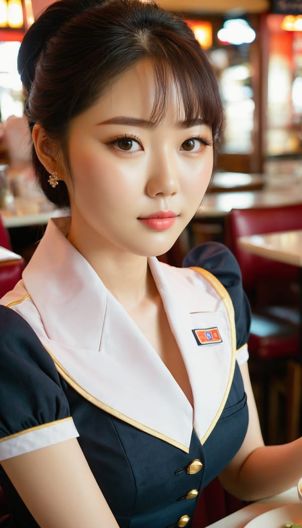 Tags: 21872187, SDXL
{"3": {"inputs": {"seed": 947846803608514, "steps": 64, "cfg": 7.83, "sampler_name": "dpmpp_2m", "scheduler": "karras", "denoise": 1.0, "model": ["27", 0], "positive": ["6", 0], "negative": ["7", 0], "latent_image": ["5", 0]}, "class_type": "KSampler"}, "4": {"inputs": {"ckpt_name": "juggernautxl.safetensors"}, "class_type": "CheckpointLoaderSimple"}, "5": {"inputs": {"width": 768, "height": 1344, "batch_size": 1}, "class_type": "EmptyLatentImage"}, "6": {"inputs": {"text": "28 year old girl, (korean:1.03), (pale skin:0.96), (double eyelids:1.14), (cute:1.11), (seductive facial expression:1.05), (blush:1.11), (beautiful eyes:1.07), (eyelashes:1.04), (temptress:1.07), (sexy lips:1.07), (slim:0.95), (detailed face:1.10), (in a seductive pose:0.99), (large perky breasts:0.97), (cleavage:1.02), (thigh gap:1.06), (a waitress in uniform:1.11) working at a restaurant, (film:1.00), (soft lighting:1.08), (skin fuzz:1.04), (portra:1.08), (detailed skin:1.03), (RAW:1.03), (natural looking skin:1.00), (textured skin:1.07), (candid cinema:1.01)", "clip": ["27", 1]}, "class_type": "CLIPTextEncode"}, "7": {"inputs": {"text": "(open mouth:1.08), (low resolution:1.09), (twisted:1.11), (bad hands:1.08), (watermark:1.08), (distorted:1.14), (worst quality:1.09)", "clip": ["27", 1]}, "class_type": "CLIPTextEncode"}, "8": {"inputs": {"samples": ["3", 0], "vae": ["4", 2]}, "class_type": "VAEDecode"}, "25": {"inputs": {"lora_name": "nudify_xl.safetensors", "strength_model": 0.34, "strength_clip": 0.06, "model": ["4", 0], "clip": ["4", 1]}, "class_type": "LoraLoader"}, "26": {"inputs": {"lora_name": "shirtlift_SDXL_v2.safetensors", "strength_model": 0.07, "strength_clip": 0.14, "model": ["25", 0], "clip": ["25", 1]}, "class_type": "LoraLoader"}, "27": {"inputs": {"lora_name": "PerfectEyesXL.safetensors", "strength_model": 0.03, "strength_clip": 0.04, "model": ["26", 0], "clip": ["26", 1]}, "class_type": "LoraLoader"}, "30": {"inputs": {"model_name": "4x_NMKD-Superscale-SP_178000_G.pth"}, "class_type": "UpscaleModelLoader"}, "31": {"inputs": {"upscale_model": ["30", 0], "image": ["8", 0]}, "class_type": "ImageUpscaleWithModel"}, "32": {"inputs": {"upscale_method": "lanczos", "scale_by": 0.5, "image": ["31", 0]}, "class_type": "ImageScaleBy"}, "33": {"inputs": {"pixels": ["32", 0], "vae": ["4", 2]}, "class_type": "VAEEncode"}, "34": {"inputs": {"seed": 947846803608514, "steps": 64, "cfg": 7.83, "sampler_name": "dpmpp_2m", "scheduler": "karras", "denoise": 0.3, "model": ["27", 0], "positive": ["6", 0], "negative": ["7", 0], "latent_image": ["33", 0]}, "class_type": "KSampler"}, "36": {"inputs": {"samples": ["34", 0], "vae": ["4", 2]}, "class_type": "VAEDecode"}, "39": {"inputs": {"filename_prefix": "comfyapi-1731578580639", "images": ["36", 0]}, "class_type": "SaveImage"}}