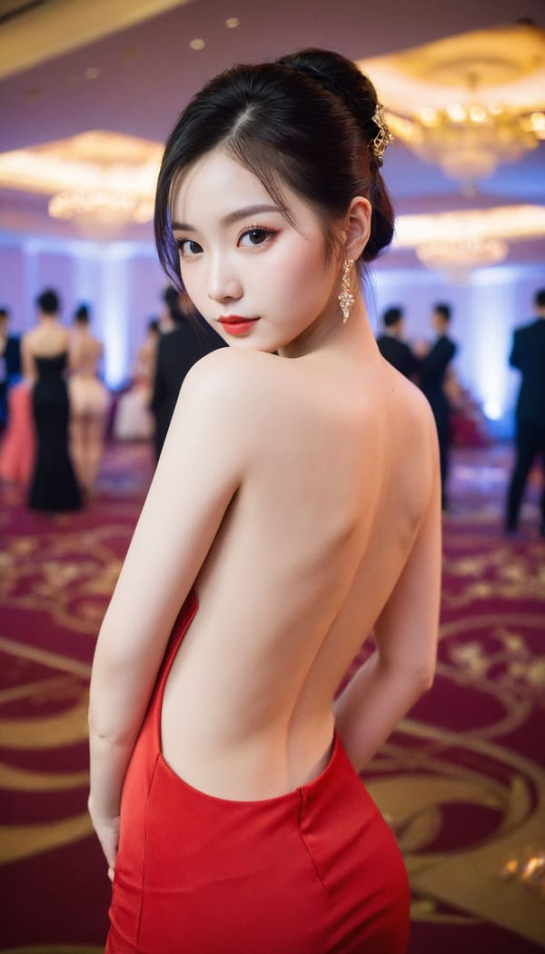 Tags: 21872187, SDXL
{"3": {"inputs": {"seed": 244642535237008, "steps": 32, "cfg": 7.64, "sampler_name": "dpmpp_2m", "scheduler": "karras", "denoise": 1.0, "model": ["27", 0], "positive": ["6", 0], "negative": ["7", 0], "latent_image": ["5", 0]}, "class_type": "KSampler"}, "4": {"inputs": {"ckpt_name": "helloworldxl.safetensors"}, "class_type": "CheckpointLoaderSimple"}, "5": {"inputs": {"width": 768, "height": 1344, "batch_size": 1}, "class_type": "EmptyLatentImage"}, "6": {"inputs": {"text": "21 year old girl, (russian:1.03), (chinese:1.09), (eyelashes:1.14), (cute:1.03), (slim:1.12), (pale skin:1.02), (blush:0.95), (double eyelids:0.98), (detailed face:1.07), (beautiful eyes:1.11), (temptress:1.10), (seductive pose:1.07), (seductive facial expression:1.03), (sexy lips:0.96), (idol:0.99), (perky ass:0.97), (exposed ass:1.14), (looking back:1.07), (sexy ass:1.01), (thigh gap:0.96), (wearing a low-cut red dress:1.06) at a ballroom, (detailed skin:1.02), (film:1.07), (portra:1.09), (candid cinema:1.03), (soft lighting:1.05), (natural looking skin:1.07), (RAW:1.07), (skin fuzz:1.04)", "clip": ["27", 1]}, "class_type": "CLIPTextEncode"}, "7": {"inputs": {"text": "(distorted:1.11), (watermark:1.10), (twisted:1.07), (open mouth:1.14), (low resolution:1.09), (worst quality:1.05), (bad hands:1.06)", "clip": ["27", 1]}, "class_type": "CLIPTextEncode"}, "8": {"inputs": {"samples": ["3", 0], "vae": ["4", 2]}, "class_type": "VAEDecode"}, "25": {"inputs": {"lora_name": "nudify_xl.safetensors", "strength_model": 0.27, "strength_clip": 0.37, "model": ["4", 0], "clip": ["4", 1]}, "class_type": "LoraLoader"}, "26": {"inputs": {"lora_name": "shirtlift_SDXL_v2.safetensors", "strength_model": 0.13, "strength_clip": 0.13, "model": ["25", 0], "clip": ["25", 1]}, "class_type": "LoraLoader"}, "27": {"inputs": {"lora_name": "PerfectEyesXL.safetensors", "strength_model": 0.04, "strength_clip": 0.16, "model": ["26", 0], "clip": ["26", 1]}, "class_type": "LoraLoader"}, "30": {"inputs": {"model_name": "4x_NMKD-Superscale-SP_178000_G.pth"}, "class_type": "UpscaleModelLoader"}, "31": {"inputs": {"upscale_model": ["30", 0], "image": ["8", 0]}, "class_type": "ImageUpscaleWithModel"}, "32": {"inputs": {"upscale_method": "lanczos", "scale_by": 0.5, "image": ["31", 0]}, "class_type": "ImageScaleBy"}, "33": {"inputs": {"pixels": ["32", 0], "vae": ["4", 2]}, "class_type": "VAEEncode"}, "34": {"inputs": {"seed": 244642535237008, "steps": 32, "cfg": 7.64, "sampler_name": "dpmpp_2m", "scheduler": "karras", "denoise": 0.3, "model": ["27", 0], "positive": ["6", 0], "negative": ["7", 0], "latent_image": ["33", 0]}, "class_type": "KSampler"}, "36": {"inputs": {"samples": ["34", 0], "vae": ["4", 2]}, "class_type": "VAEDecode"}, "39": {"inputs": {"filename_prefix": "comfyapi-1726984581388", "images": ["36", 0]}, "class_type": "SaveImage"}}