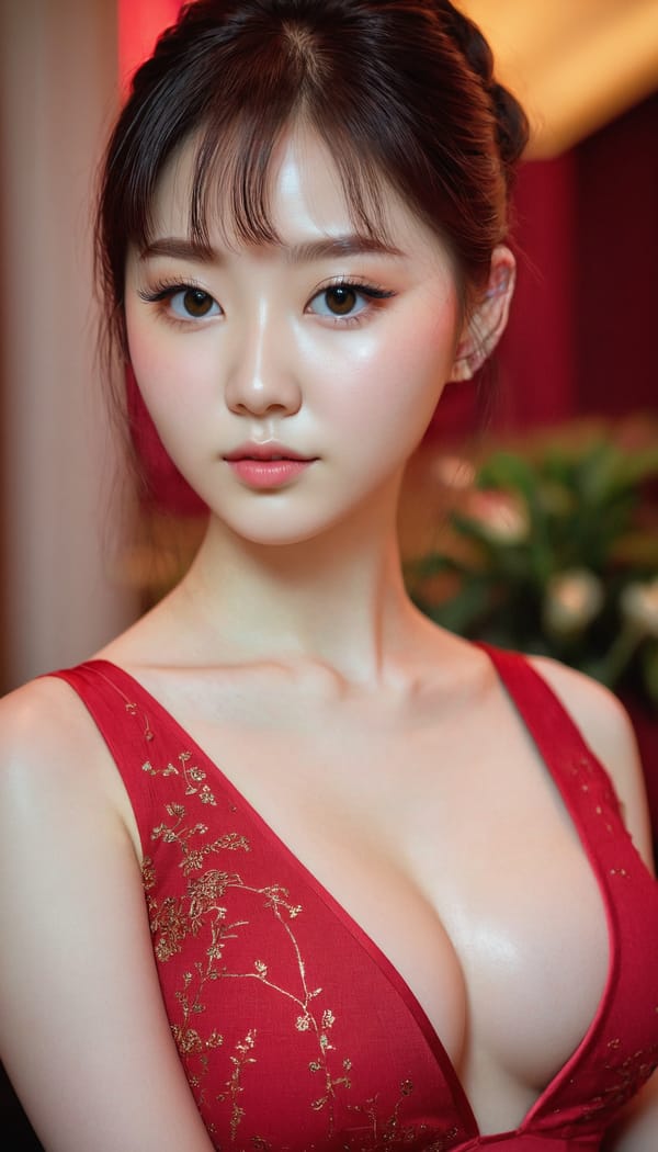 Tags: 21872187, SDXL
{"3": {"inputs": {"seed": 956594457104705, "steps": 32, "cfg": 7.76, "sampler_name": "dpmpp_2m", "scheduler": "karras", "denoise": 1.0, "model": ["27", 0], "positive": ["6", 0], "negative": ["7", 0], "latent_image": ["5", 0]}, "class_type": "KSampler"}, "4": {"inputs": {"ckpt_name": "juggernautxl.safetensors"}, "class_type": "CheckpointLoaderSimple"}, "5": {"inputs": {"width": 768, "height": 1344, "batch_size": 1}, "class_type": "EmptyLatentImage"}, "6": {"inputs": {"text": "19 year old girl, (irish:1.06), (korean:1.12), (cute:1.09), (beautiful eyes:1.13), (detailed face:1.03), (double eyelids:1.04), (pale skin:1.02), (blush:1.05), (seductive pose:1.11), (seductive facial expression:0.96), (slim:1.13), (temptress:1.03), (eyelashes:1.11), (in a seductive pose:1.13), (large perky breasts:1.00), (cleavage:0.96), (thigh gap:1.07), (wearing a low-cut red dress:1.09) at a ballroom, (candid cinema:1.09), (detailed skin:1.07), (portra:1.04), (textured skin:1.01), (film:1.04), (natural looking skin:1.06), (soft lighting:1.05), (skin fuzz:1.00), (RAW:1.02)", "clip": ["27", 1]}, "class_type": "CLIPTextEncode"}, "7": {"inputs": {"text": "(bad hands:1.13), (open mouth:1.09), (twisted:1.10), (distorted:1.07), (worst quality:1.08), (low resolution:1.13)", "clip": ["27", 1]}, "class_type": "CLIPTextEncode"}, "8": {"inputs": {"samples": ["3", 0], "vae": ["4", 2]}, "class_type": "VAEDecode"}, "25": {"inputs": {"lora_name": "nudify_xl.safetensors", "strength_model": 0.24, "strength_clip": 0.15, "model": ["4", 0], "clip": ["4", 1]}, "class_type": "LoraLoader"}, "26": {"inputs": {"lora_name": "shirtlift_SDXL_v2.safetensors", "strength_model": 0.0, "strength_clip": 0.13, "model": ["25", 0], "clip": ["25", 1]}, "class_type": "LoraLoader"}, "27": {"inputs": {"lora_name": "PerfectEyesXL.safetensors", "strength_model": 0.05, "strength_clip": 0.04, "model": ["26", 0], "clip": ["26", 1]}, "class_type": "LoraLoader"}, "30": {"inputs": {"model_name": "4x_NMKD-Superscale-SP_178000_G.pth"}, "class_type": "UpscaleModelLoader"}, "31": {"inputs": {"upscale_model": ["30", 0], "image": ["8", 0]}, "class_type": "ImageUpscaleWithModel"}, "32": {"inputs": {"upscale_method": "lanczos", "scale_by": 0.5, "image": ["31", 0]}, "class_type": "ImageScaleBy"}, "33": {"inputs": {"pixels": ["32", 0], "vae": ["4", 2]}, "class_type": "VAEEncode"}, "34": {"inputs": {"seed": 956594457104705, "steps": 32, "cfg": 7.76, "sampler_name": "dpmpp_2m", "scheduler": "karras", "denoise": 0.3, "model": ["27", 0], "positive": ["6", 0], "negative": ["7", 0], "latent_image": ["33", 0]}, "class_type": "KSampler"}, "36": {"inputs": {"samples": ["34", 0], "vae": ["4", 2]}, "class_type": "VAEDecode"}, "39": {"inputs": {"filename_prefix": "comfyapi-1734959518357", "images": ["36", 0]}, "class_type": "SaveImage"}}