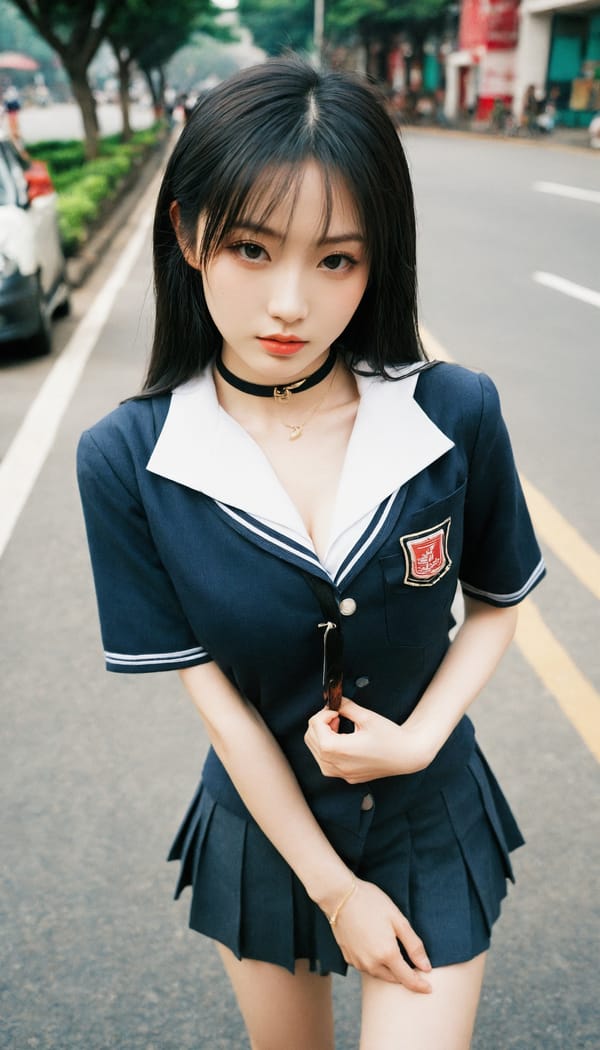 Tags: 21872187, SDXL
{"3": {"inputs": {"seed": 599285434794371, "steps": 64, "cfg": 5.71, "sampler_name": "dpmpp_2m", "scheduler": "karras", "denoise": 1.0, "model": ["27", 0], "positive": ["6", 0], "negative": ["7", 0], "latent_image": ["5", 0]}, "class_type": "KSampler"}, "4": {"inputs": {"ckpt_name": "helloworldxl.safetensors"}, "class_type": "CheckpointLoaderSimple"}, "5": {"inputs": {"width": 768, "height": 1344, "batch_size": 1}, "class_type": "EmptyLatentImage"}, "6": {"inputs": {"text": "27 year old girl, (taiwanese:1.05), (double eyelids:0.98), (idol:0.98), (slim:1.11), (seductive pose:1.03), (beautiful eyes:0.97), (detailed face:1.02), (seductive facial expression:1.07), (blush:0.95), (pale skin:1.09), (eyelashes:1.10), (sexy lips:1.05), (temptress:0.98), (in a seductive pose:1.04), (large perky breasts:0.96), (cleavage:1.02), (thigh gap:0.95), (school uniform:1.02), choker, busy street, (RAW:1.05), (portra:1.04), (textured skin:1.07), (candid cinema:1.00), (soft lighting:1.08), (detailed skin:1.04), (film:1.02), (skin fuzz:1.04), (natural looking skin:1.02)", "clip": ["27", 1]}, "class_type": "CLIPTextEncode"}, "7": {"inputs": {"text": "(watermark:1.14), (bad hands:1.10), (twisted:1.09), (open mouth:1.06), (low resolution:1.05), (distorted:1.12), (worst quality:1.06)", "clip": ["27", 1]}, "class_type": "CLIPTextEncode"}, "8": {"inputs": {"samples": ["3", 0], "vae": ["4", 2]}, "class_type": "VAEDecode"}, "25": {"inputs": {"lora_name": "nudify_xl.safetensors", "strength_model": 0.12, "strength_clip": 0.27, "model": ["4", 0], "clip": ["4", 1]}, "class_type": "LoraLoader"}, "26": {"inputs": {"lora_name": "shirtlift_SDXL_v2.safetensors", "strength_model": 0.08, "strength_clip": 0.14, "model": ["25", 0], "clip": ["25", 1]}, "class_type": "LoraLoader"}, "27": {"inputs": {"lora_name": "PerfectEyesXL.safetensors", "strength_model": 0.09, "strength_clip": 0.05, "model": ["26", 0], "clip": ["26", 1]}, "class_type": "LoraLoader"}, "30": {"inputs": {"model_name": "4x_NMKD-Superscale-SP_178000_G.pth"}, "class_type": "UpscaleModelLoader"}, "31": {"inputs": {"upscale_model": ["30", 0], "image": ["8", 0]}, "class_type": "ImageUpscaleWithModel"}, "32": {"inputs": {"upscale_method": "lanczos", "scale_by": 0.5, "image": ["31", 0]}, "class_type": "ImageScaleBy"}, "33": {"inputs": {"pixels": ["32", 0], "vae": ["4", 2]}, "class_type": "VAEEncode"}, "34": {"inputs": {"seed": 599285434794371, "steps": 64, "cfg": 5.71, "sampler_name": "dpmpp_2m", "scheduler": "karras", "denoise": 0.3, "model": ["27", 0], "positive": ["6", 0], "negative": ["7", 0], "latent_image": ["33", 0]}, "class_type": "KSampler"}, "36": {"inputs": {"samples": ["34", 0], "vae": ["4", 2]}, "class_type": "VAEDecode"}, "39": {"inputs": {"filename_prefix": "comfyapi-1731336246093", "images": ["36", 0]}, "class_type": "SaveImage"}}