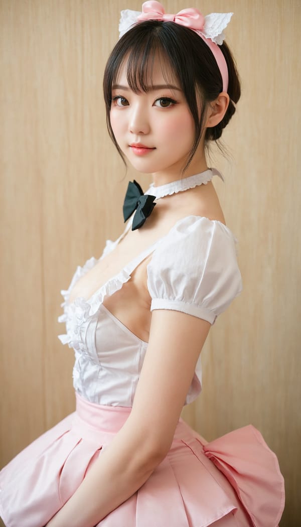 Tags: 21872187, SDXL
{"3": {"inputs": {"seed": 294822116071359, "steps": 64, "cfg": 5.98, "sampler_name": "dpmpp_2m", "scheduler": "karras", "denoise": 1.0, "model": ["27", 0], "positive": ["6", 0], "negative": ["7", 0], "latent_image": ["5", 0]}, "class_type": "KSampler"}, "4": {"inputs": {"ckpt_name": "juggernautxl.safetensors"}, "class_type": "CheckpointLoaderSimple"}, "5": {"inputs": {"width": 768, "height": 1344, "batch_size": 1}, "class_type": "EmptyLatentImage"}, "6": {"inputs": {"text": "19 year old girl, (japanese:1.11), (double eyelids:1.01), (eyelashes:1.05), (pale skin:1.06), (sexy lips:0.98), (idol:0.98), (seductive facial expression:1.06), (blush:0.96), (detailed face:0.97), (beautiful eyes:1.13), (seductive pose:1.14), (slim:1.01), (temptress:1.00), (cute:1.01), (on all fours:1.06), (spreading ass cheeks:1.10), (from behind:1.13), (backboob:0.98), in a (skimpy maid costume:1.01) working at a maid cafe, choker, bowtie, headband, pleated skirt, (natural looking skin:1.05), (skin fuzz:1.07), (textured skin:1.04), (portra:1.08), (soft lighting:1.06), (candid cinema:1.03), (film:1.01), (detailed skin:1.01), (RAW:1.01)", "clip": ["27", 1]}, "class_type": "CLIPTextEncode"}, "7": {"inputs": {"text": "(bad hands:1.12), (watermark:1.07), (worst quality:1.14), (distorted:1.13), (low resolution:1.13), (twisted:1.12), (open mouth:1.09)", "clip": ["27", 1]}, "class_type": "CLIPTextEncode"}, "8": {"inputs": {"samples": ["3", 0], "vae": ["4", 2]}, "class_type": "VAEDecode"}, "25": {"inputs": {"lora_name": "nudify_xl.safetensors", "strength_model": 0.03, "strength_clip": 0.08, "model": ["4", 0], "clip": ["4", 1]}, "class_type": "LoraLoader"}, "26": {"inputs": {"lora_name": "shirtlift_SDXL_v2.safetensors", "strength_model": 0.03, "strength_clip": 0.05, "model": ["25", 0], "clip": ["25", 1]}, "class_type": "LoraLoader"}, "27": {"inputs": {"lora_name": "PerfectEyesXL.safetensors", "strength_model": 0.14, "strength_clip": 0.18, "model": ["26", 0], "clip": ["26", 1]}, "class_type": "LoraLoader"}, "30": {"inputs": {"model_name": "4x_NMKD-Superscale-SP_178000_G.pth"}, "class_type": "UpscaleModelLoader"}, "31": {"inputs": {"upscale_model": ["30", 0], "image": ["8", 0]}, "class_type": "ImageUpscaleWithModel"}, "32": {"inputs": {"upscale_method": "lanczos", "scale_by": 0.5, "image": ["31", 0]}, "class_type": "ImageScaleBy"}, "33": {"inputs": {"pixels": ["32", 0], "vae": ["4", 2]}, "class_type": "VAEEncode"}, "34": {"inputs": {"seed": 294822116071359, "steps": 64, "cfg": 5.98, "sampler_name": "dpmpp_2m", "scheduler": "karras", "denoise": 0.3, "model": ["27", 0], "positive": ["6", 0], "negative": ["7", 0], "latent_image": ["33", 0]}, "class_type": "KSampler"}, "36": {"inputs": {"samples": ["34", 0], "vae": ["4", 2]}, "class_type": "VAEDecode"}, "39": {"inputs": {"filename_prefix": "comfyapi-1718431358343", "images": ["36", 0]}, "class_type": "SaveImage"}}