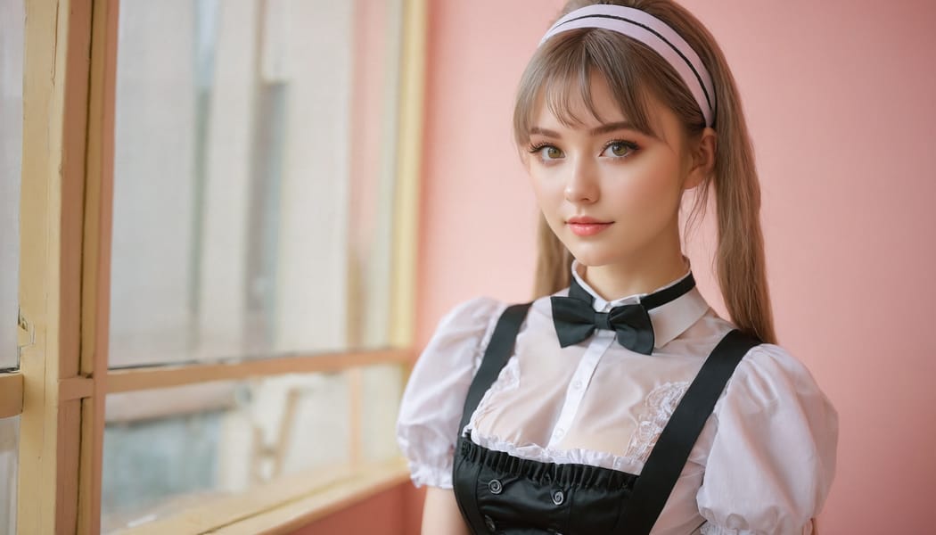 Tags: 21872187, SDXL
{"3": {"inputs": {"seed": 986037080044724, "steps": 64, "cfg": 6.64, "sampler_name": "dpmpp_2m", "scheduler": "karras", "denoise": 1.0, "model": ["27", 0], "positive": ["6", 0], "negative": ["7", 0], "latent_image": ["5", 0]}, "class_type": "KSampler"}, "4": {"inputs": {"ckpt_name": "juggernautxl.safetensors"}, "class_type": "CheckpointLoaderSimple"}, "5": {"inputs": {"width": 1344, "height": 768, "batch_size": 1}, "class_type": "EmptyLatentImage"}, "6": {"inputs": {"text": "27 year old girl, (ukrainian:1.10), (detailed face:1.04), (beautiful eyes:1.03), (slim:1.09), (seductive facial expression:1.04), (blush:0.95), (pale skin:0.97), (eyelashes:0.95), (idol:1.14), (seductive pose:1.13), (temptress:1.08), (sexy lips:1.02), (double eyelids:0.96), (perky ass:0.98), (exposed ass:1.07), (looking back:1.05), (sexy ass:0.95), (thigh gap:1.09), in a (skimpy maid costume:0.97) working at a maid cafe, choker, bowtie, headband, pleated skirt, (textured skin:1.01), (candid cinema:1.03), (film:1.03), (portra:1.05), (RAW:1.09), (detailed skin:1.06), (skin fuzz:1.04), (soft lighting:1.03), (natural looking skin:1.07)", "clip": ["27", 1]}, "class_type": "CLIPTextEncode"}, "7": {"inputs": {"text": "(low resolution:1.07), (distorted:1.07), (worst quality:1.05), (watermark:1.13), (bad hands:1.07), (twisted:1.07), (open mouth:1.07)", "clip": ["27", 1]}, "class_type": "CLIPTextEncode"}, "8": {"inputs": {"samples": ["3", 0], "vae": ["4", 2]}, "class_type": "VAEDecode"}, "25": {"inputs": {"lora_name": "nudify_xl.safetensors", "strength_model": 0.15, "strength_clip": 0.17, "model": ["4", 0], "clip": ["4", 1]}, "class_type": "LoraLoader"}, "26": {"inputs": {"lora_name": "shirtlift_SDXL_v2.safetensors", "strength_model": 0.03, "strength_clip": 0.03, "model": ["25", 0], "clip": ["25", 1]}, "class_type": "LoraLoader"}, "27": {"inputs": {"lora_name": "PerfectEyesXL.safetensors", "strength_model": 0.1, "strength_clip": 0.15, "model": ["26", 0], "clip": ["26", 1]}, "class_type": "LoraLoader"}, "30": {"inputs": {"model_name": "4x_NMKD-Superscale-SP_178000_G.pth"}, "class_type": "UpscaleModelLoader"}, "31": {"inputs": {"upscale_model": ["30", 0], "image": ["8", 0]}, "class_type": "ImageUpscaleWithModel"}, "32": {"inputs": {"upscale_method": "lanczos", "scale_by": 0.5, "image": ["31", 0]}, "class_type": "ImageScaleBy"}, "33": {"inputs": {"pixels": ["32", 0], "vae": ["4", 2]}, "class_type": "VAEEncode"}, "34": {"inputs": {"seed": 986037080044724, "steps": 64, "cfg": 6.64, "sampler_name": "dpmpp_2m", "scheduler": "karras", "denoise": 0.3, "model": ["27", 0], "positive": ["6", 0], "negative": ["7", 0], "latent_image": ["33", 0]}, "class_type": "KSampler"}, "36": {"inputs": {"samples": ["34", 0], "vae": ["4", 2]}, "class_type": "VAEDecode"}, "39": {"inputs": {"filename_prefix": "comfyapi-1718914288810", "images": ["36", 0]}, "class_type": "SaveImage"}}