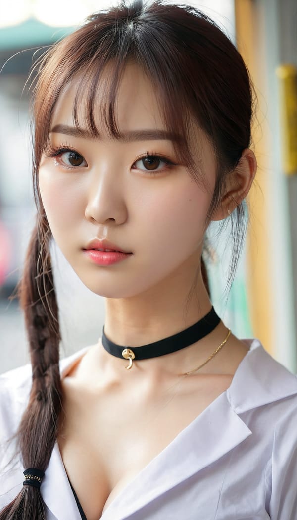 Tags: 21872187, SDXL
{"3": {"inputs": {"seed": 725838610825655, "steps": 64, "cfg": 7.8, "sampler_name": "dpmpp_2m", "scheduler": "karras", "denoise": 1.0, "model": ["27", 0], "positive": ["6", 0], "negative": ["7", 0], "latent_image": ["5", 0]}, "class_type": "KSampler"}, "4": {"inputs": {"ckpt_name": "juggernautxl.safetensors"}, "class_type": "CheckpointLoaderSimple"}, "5": {"inputs": {"width": 768, "height": 1344, "batch_size": 1}, "class_type": "EmptyLatentImage"}, "6": {"inputs": {"text": "26 year old girl, (korean:1.03), (seductive pose:1.11), (eyelashes:1.11), (temptress:1.07), (slim:1.11), (double eyelids:1.03), (cute:0.99), (detailed face:0.99), (idol:1.08), (sexy lips:1.09), (beautiful eyes:0.97), (pale skin:1.11), (in a seductive pose:1.09), (large perky breasts:1.02), (cleavage:1.12), (thigh gap:1.06), (school uniform:1.05), choker, busy street, (candid cinema:1.00), (film:1.04), (soft lighting:1.06), (detailed skin:1.00), (portra:1.09), (skin fuzz:1.09), (RAW:1.07), (textured skin:1.07), (natural looking skin:1.04)", "clip": ["27", 1]}, "class_type": "CLIPTextEncode"}, "7": {"inputs": {"text": "(twisted:1.12), (low resolution:1.14), (distorted:1.12), (watermark:1.09), (bad hands:1.09), (open mouth:1.08), (worst quality:1.11)", "clip": ["27", 1]}, "class_type": "CLIPTextEncode"}, "8": {"inputs": {"samples": ["3", 0], "vae": ["4", 2]}, "class_type": "VAEDecode"}, "25": {"inputs": {"lora_name": "nudify_xl.safetensors", "strength_model": 0.01, "strength_clip": 0.15, "model": ["4", 0], "clip": ["4", 1]}, "class_type": "LoraLoader"}, "26": {"inputs": {"lora_name": "shirtlift_SDXL_v2.safetensors", "strength_model": 0.14, "strength_clip": 0.04, "model": ["25", 0], "clip": ["25", 1]}, "class_type": "LoraLoader"}, "27": {"inputs": {"lora_name": "PerfectEyesXL.safetensors", "strength_model": 0.14, "strength_clip": 0.17, "model": ["26", 0], "clip": ["26", 1]}, "class_type": "LoraLoader"}, "30": {"inputs": {"model_name": "4x_NMKD-Superscale-SP_178000_G.pth"}, "class_type": "UpscaleModelLoader"}, "31": {"inputs": {"upscale_model": ["30", 0], "image": ["8", 0]}, "class_type": "ImageUpscaleWithModel"}, "32": {"inputs": {"upscale_method": "lanczos", "scale_by": 0.5, "image": ["31", 0]}, "class_type": "ImageScaleBy"}, "33": {"inputs": {"pixels": ["32", 0], "vae": ["4", 2]}, "class_type": "VAEEncode"}, "34": {"inputs": {"seed": 725838610825655, "steps": 64, "cfg": 7.8, "sampler_name": "dpmpp_2m", "scheduler": "karras", "denoise": 0.3, "model": ["27", 0], "positive": ["6", 0], "negative": ["7", 0], "latent_image": ["33", 0]}, "class_type": "KSampler"}, "36": {"inputs": {"samples": ["34", 0], "vae": ["4", 2]}, "class_type": "VAEDecode"}, "39": {"inputs": {"filename_prefix": "comfyapi-1716675995473", "images": ["36", 0]}, "class_type": "SaveImage"}}