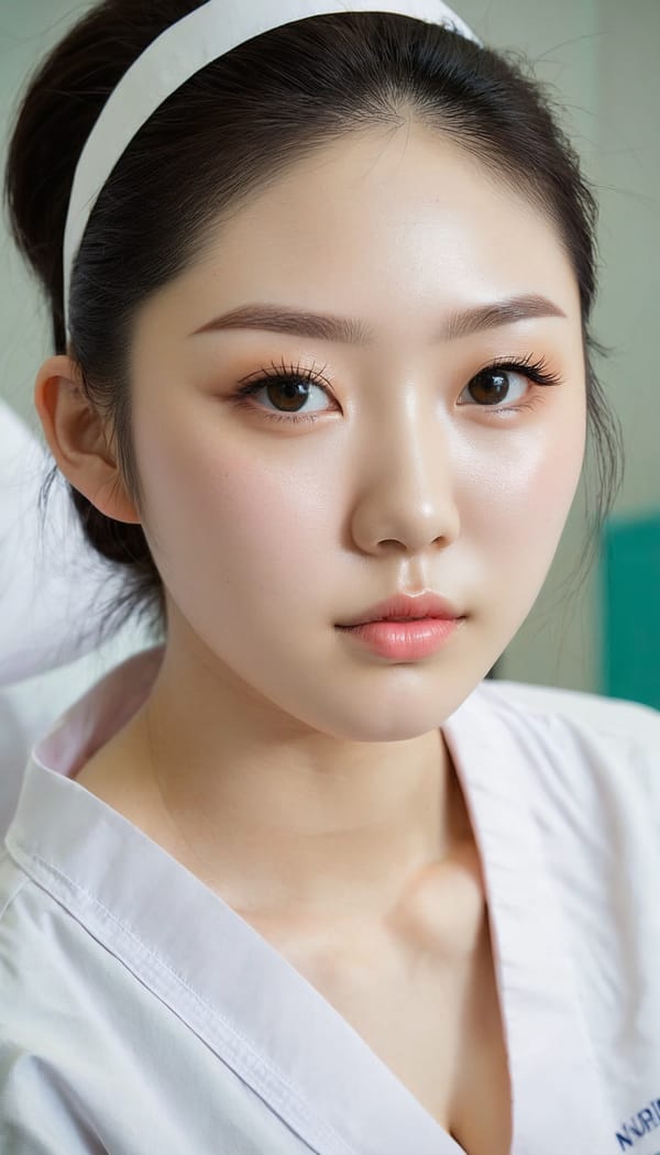 Tags: 21872187, SDXL
{"3": {"inputs": {"seed": 472551526957196, "steps": 32, "cfg": 7.8, "sampler_name": "dpmpp_2m", "scheduler": "karras", "denoise": 1.0, "model": ["27", 0], "positive": ["6", 0], "negative": ["7", 0], "latent_image": ["5", 0]}, "class_type": "KSampler"}, "4": {"inputs": {"ckpt_name": "juggernautxl.safetensors"}, "class_type": "CheckpointLoaderSimple"}, "5": {"inputs": {"width": 768, "height": 1344, "batch_size": 1}, "class_type": "EmptyLatentImage"}, "6": {"inputs": {"text": "21 year old girl, (korean:1.07), (irish:1.12), (pale skin:1.06), (seductive facial expression:0.95), (eyelashes:1.03), (seductive pose:0.97), (beautiful eyes:1.10), (cute:1.09), (temptress:1.03), (double eyelids:1.11), (detailed face:1.04), (idol:1.06), (sexy lips:0.97), (slim:1.12), (on all fours:1.10), (spreading ass cheeks:1.11), (from behind:1.04), (backboob:1.03), (nurse in uniform:1.06) working in a hospital ward, (portra:1.07), (RAW:1.09), (candid cinema:1.07), (natural looking skin:1.04), (detailed skin:1.06), (skin fuzz:1.08), (soft lighting:1.06), (film:1.07), (textured skin:1.08)", "clip": ["27", 1]}, "class_type": "CLIPTextEncode"}, "7": {"inputs": {"text": "(distorted:1.13), (twisted:1.09), (open mouth:1.06), (worst quality:1.05), (bad hands:1.10), (low resolution:1.12), (watermark:1.10)", "clip": ["27", 1]}, "class_type": "CLIPTextEncode"}, "8": {"inputs": {"samples": ["3", 0], "vae": ["4", 2]}, "class_type": "VAEDecode"}, "25": {"inputs": {"lora_name": "nudify_xl.safetensors", "strength_model": 0.03, "strength_clip": 0.06, "model": ["4", 0], "clip": ["4", 1]}, "class_type": "LoraLoader"}, "26": {"inputs": {"lora_name": "shirtlift_SDXL_v2.safetensors", "strength_model": 0.15, "strength_clip": 0.17, "model": ["25", 0], "clip": ["25", 1]}, "class_type": "LoraLoader"}, "27": {"inputs": {"lora_name": "PerfectEyesXL.safetensors", "strength_model": 0.02, "strength_clip": 0.08, "model": ["26", 0], "clip": ["26", 1]}, "class_type": "LoraLoader"}, "30": {"inputs": {"model_name": "4x_NMKD-Superscale-SP_178000_G.pth"}, "class_type": "UpscaleModelLoader"}, "31": {"inputs": {"upscale_model": ["30", 0], "image": ["8", 0]}, "class_type": "ImageUpscaleWithModel"}, "32": {"inputs": {"upscale_method": "lanczos", "scale_by": 0.5, "image": ["31", 0]}, "class_type": "ImageScaleBy"}, "33": {"inputs": {"pixels": ["32", 0], "vae": ["4", 2]}, "class_type": "VAEEncode"}, "34": {"inputs": {"seed": 472551526957196, "steps": 32, "cfg": 7.8, "sampler_name": "dpmpp_2m", "scheduler": "karras", "denoise": 0.3, "model": ["27", 0], "positive": ["6", 0], "negative": ["7", 0], "latent_image": ["33", 0]}, "class_type": "KSampler"}, "36": {"inputs": {"samples": ["34", 0], "vae": ["4", 2]}, "class_type": "VAEDecode"}, "39": {"inputs": {"filename_prefix": "comfyapi-1732025803892", "images": ["36", 0]}, "class_type": "SaveImage"}}