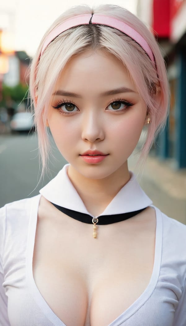 Tags: 21872187, SDXL
{"3": {"inputs": {"seed": 446825784369297, "steps": 32, "cfg": 7.84, "sampler_name": "dpmpp_2m", "scheduler": "karras", "denoise": 1.0, "model": ["27", 0], "positive": ["6", 0], "negative": ["7", 0], "latent_image": ["5", 0]}, "class_type": "KSampler"}, "4": {"inputs": {"ckpt_name": "juggernautxl.safetensors"}, "class_type": "CheckpointLoaderSimple"}, "5": {"inputs": {"width": 768, "height": 1344, "batch_size": 1}, "class_type": "EmptyLatentImage"}, "6": {"inputs": {"text": "22 year old girl, (blush:1.08), (idol:1.01), (cute:0.96), (beautiful eyes:0.96), (slim:1.13), (detailed face:1.02), (seductive facial expression:1.06), (double eyelids:1.01), (temptress:1.02), (pale skin:1.06), (sexy lips:1.03), (seductive pose:1.08), (in a seductive pose:1.07), (large perky breasts:0.96), (cleavage:1.08), (thigh gap:1.10), (school uniform:1.04), choker, busy street, (textured skin:1.09), (skin fuzz:1.03), (portra:1.00), (RAW:1.03), (natural looking skin:1.09), (candid cinema:1.03), (soft lighting:1.03), (detailed skin:1.08), (film:1.04)", "clip": ["27", 1]}, "class_type": "CLIPTextEncode"}, "7": {"inputs": {"text": "(twisted:1.05), (worst quality:1.11), (low resolution:1.13), (watermark:1.08), (distorted:1.05), (open mouth:1.08), (bad hands:1.13)", "clip": ["27", 1]}, "class_type": "CLIPTextEncode"}, "8": {"inputs": {"samples": ["3", 0], "vae": ["4", 2]}, "class_type": "VAEDecode"}, "25": {"inputs": {"lora_name": "nudify_xl.safetensors", "strength_model": 0.34, "strength_clip": 0.15, "model": ["4", 0], "clip": ["4", 1]}, "class_type": "LoraLoader"}, "26": {"inputs": {"lora_name": "shirtlift_SDXL_v2.safetensors", "strength_model": 0.05, "strength_clip": 0.1, "model": ["25", 0], "clip": ["25", 1]}, "class_type": "LoraLoader"}, "27": {"inputs": {"lora_name": "PerfectEyesXL.safetensors", "strength_model": 0.07, "strength_clip": 0.14, "model": ["26", 0], "clip": ["26", 1]}, "class_type": "LoraLoader"}, "30": {"inputs": {"model_name": "4x_NMKD-Superscale-SP_178000_G.pth"}, "class_type": "UpscaleModelLoader"}, "31": {"inputs": {"upscale_model": ["30", 0], "image": ["8", 0]}, "class_type": "ImageUpscaleWithModel"}, "32": {"inputs": {"upscale_method": "lanczos", "scale_by": 0.5, "image": ["31", 0]}, "class_type": "ImageScaleBy"}, "33": {"inputs": {"pixels": ["32", 0], "vae": ["4", 2]}, "class_type": "VAEEncode"}, "34": {"inputs": {"seed": 446825784369297, "steps": 32, "cfg": 7.84, "sampler_name": "dpmpp_2m", "scheduler": "karras", "denoise": 0.3, "model": ["27", 0], "positive": ["6", 0], "negative": ["7", 0], "latent_image": ["33", 0]}, "class_type": "KSampler"}, "36": {"inputs": {"samples": ["34", 0], "vae": ["4", 2]}, "class_type": "VAEDecode"}, "39": {"inputs": {"filename_prefix": "comfyapi-1713460867449", "images": ["36", 0]}, "class_type": "SaveImage"}}