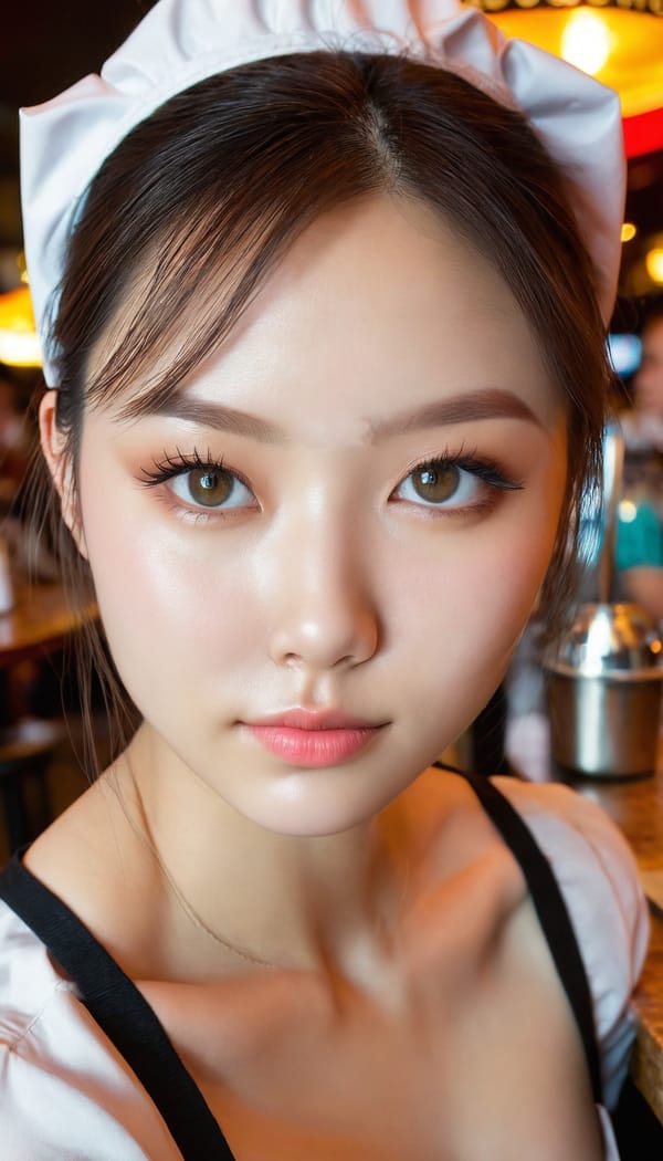 Tags: 21872187, SDXL
{"3": {"inputs": {"seed": 684968346909393, "steps": 64, "cfg": 7.56, "sampler_name": "dpmpp_2m", "scheduler": "karras", "denoise": 1.0, "model": ["27", 0], "positive": ["6", 0], "negative": ["7", 0], "latent_image": ["5", 0]}, "class_type": "KSampler"}, "4": {"inputs": {"ckpt_name": "juggernautxl.safetensors"}, "class_type": "CheckpointLoaderSimple"}, "5": {"inputs": {"width": 768, "height": 1344, "batch_size": 1}, "class_type": "EmptyLatentImage"}, "6": {"inputs": {"text": "25 year old girl, (double eyelids:1.11), (beautiful eyes:1.11), (detailed face:1.08), (pale skin:0.98), (seductive facial expression:1.07), (sexy lips:0.97), (seductive pose:0.99), (slim:1.10), (cute:1.01), (temptress:0.97), (eyelashes:0.96), (idol:1.07), (perky ass:1.01), (exposed ass:0.98), (looking back:1.01), (sexy ass:0.99), (thigh gap:0.98), (a waitress in uniform:1.00) working at a restaurant, (portra:1.06), (soft lighting:1.04), (film:1.00), (candid cinema:1.01), (natural looking skin:1.05), (RAW:1.06), (textured skin:1.09), (skin fuzz:1.06), (detailed skin:1.00)", "clip": ["27", 1]}, "class_type": "CLIPTextEncode"}, "7": {"inputs": {"text": "(low resolution:1.05), (distorted:1.08), (watermark:1.06), (worst quality:1.10), (twisted:1.13), (open mouth:1.05), (bad hands:1.12)", "clip": ["27", 1]}, "class_type": "CLIPTextEncode"}, "8": {"inputs": {"samples": ["3", 0], "vae": ["4", 2]}, "class_type": "VAEDecode"}, "25": {"inputs": {"lora_name": "nudify_xl.safetensors", "strength_model": 0.16, "strength_clip": 0.03, "model": ["4", 0], "clip": ["4", 1]}, "class_type": "LoraLoader"}, "26": {"inputs": {"lora_name": "shirtlift_SDXL_v2.safetensors", "strength_model": 0.19, "strength_clip": 0.02, "model": ["25", 0], "clip": ["25", 1]}, "class_type": "LoraLoader"}, "27": {"inputs": {"lora_name": "PerfectEyesXL.safetensors", "strength_model": 0.07, "strength_clip": 0.19, "model": ["26", 0], "clip": ["26", 1]}, "class_type": "LoraLoader"}, "30": {"inputs": {"model_name": "4x_NMKD-Superscale-SP_178000_G.pth"}, "class_type": "UpscaleModelLoader"}, "31": {"inputs": {"upscale_model": ["30", 0], "image": ["8", 0]}, "class_type": "ImageUpscaleWithModel"}, "32": {"inputs": {"upscale_method": "lanczos", "scale_by": 0.5, "image": ["31", 0]}, "class_type": "ImageScaleBy"}, "33": {"inputs": {"pixels": ["32", 0], "vae": ["4", 2]}, "class_type": "VAEEncode"}, "34": {"inputs": {"seed": 684968346909393, "steps": 64, "cfg": 7.56, "sampler_name": "dpmpp_2m", "scheduler": "karras", "denoise": 0.3, "model": ["27", 0], "positive": ["6", 0], "negative": ["7", 0], "latent_image": ["33", 0]}, "class_type": "KSampler"}, "36": {"inputs": {"samples": ["34", 0], "vae": ["4", 2]}, "class_type": "VAEDecode"}, "39": {"inputs": {"filename_prefix": "comfyapi-1728285766127", "images": ["36", 0]}, "class_type": "SaveImage"}}