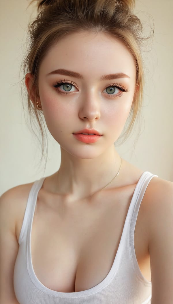 Tags: 21872187, SDXL
{"3": {"inputs": {"seed": 107465998899404, "steps": 32, "cfg": 6.94, "sampler_name": "dpmpp_2m", "scheduler": "karras", "denoise": 1.0, "model": ["27", 0], "positive": ["6", 0], "negative": ["7", 0], "latent_image": ["5", 0]}, "class_type": "KSampler"}, "4": {"inputs": {"ckpt_name": "juggernautxl.safetensors"}, "class_type": "CheckpointLoaderSimple"}, "5": {"inputs": {"width": 768, "height": 1344, "batch_size": 1}, "class_type": "EmptyLatentImage"}, "6": {"inputs": {"text": "21 year old girl, (irish:1.08), (sexy lips:1.08), (detailed face:1.11), (cute:0.96), (pale skin:1.12), (eyelashes:1.07), (seductive pose:0.97), (double eyelids:1.14), (beautiful eyes:1.14), (seductive facial expression:0.97), (slim:0.95), (idol:1.09), (in a seductive pose:1.02), (large perky breasts:0.98), (cleavage:1.02), (thigh gap:0.97), (white tanktop:1.14), busy street, (detailed skin:1.02), (natural looking skin:1.08), (portra:1.04), (textured skin:1.05), (soft lighting:1.09), (candid cinema:1.06), (RAW:1.08), (skin fuzz:1.08), (film:1.06)", "clip": ["27", 1]}, "class_type": "CLIPTextEncode"}, "7": {"inputs": {"text": "(distorted:1.06), (watermark:1.09), (bad hands:1.11), (twisted:1.07), (low resolution:1.13), (worst quality:1.09), (open mouth:1.12)", "clip": ["27", 1]}, "class_type": "CLIPTextEncode"}, "8": {"inputs": {"samples": ["3", 0], "vae": ["4", 2]}, "class_type": "VAEDecode"}, "25": {"inputs": {"lora_name": "nudify_xl.safetensors", "strength_model": 0.25, "strength_clip": 0.13, "model": ["4", 0], "clip": ["4", 1]}, "class_type": "LoraLoader"}, "26": {"inputs": {"lora_name": "shirtlift_SDXL_v2.safetensors", "strength_model": 0.03, "strength_clip": 0.06, "model": ["25", 0], "clip": ["25", 1]}, "class_type": "LoraLoader"}, "27": {"inputs": {"lora_name": "PerfectEyesXL.safetensors", "strength_model": 0.09, "strength_clip": 0.01, "model": ["26", 0], "clip": ["26", 1]}, "class_type": "LoraLoader"}, "30": {"inputs": {"model_name": "4x_NMKD-Superscale-SP_178000_G.pth"}, "class_type": "UpscaleModelLoader"}, "31": {"inputs": {"upscale_model": ["30", 0], "image": ["8", 0]}, "class_type": "ImageUpscaleWithModel"}, "32": {"inputs": {"upscale_method": "lanczos", "scale_by": 0.5, "image": ["31", 0]}, "class_type": "ImageScaleBy"}, "33": {"inputs": {"pixels": ["32", 0], "vae": ["4", 2]}, "class_type": "VAEEncode"}, "34": {"inputs": {"seed": 107465998899404, "steps": 32, "cfg": 6.94, "sampler_name": "dpmpp_2m", "scheduler": "karras", "denoise": 0.3, "model": ["27", 0], "positive": ["6", 0], "negative": ["7", 0], "latent_image": ["33", 0]}, "class_type": "KSampler"}, "36": {"inputs": {"samples": ["34", 0], "vae": ["4", 2]}, "class_type": "VAEDecode"}, "39": {"inputs": {"filename_prefix": "comfyapi-1732118969475", "images": ["36", 0]}, "class_type": "SaveImage"}}