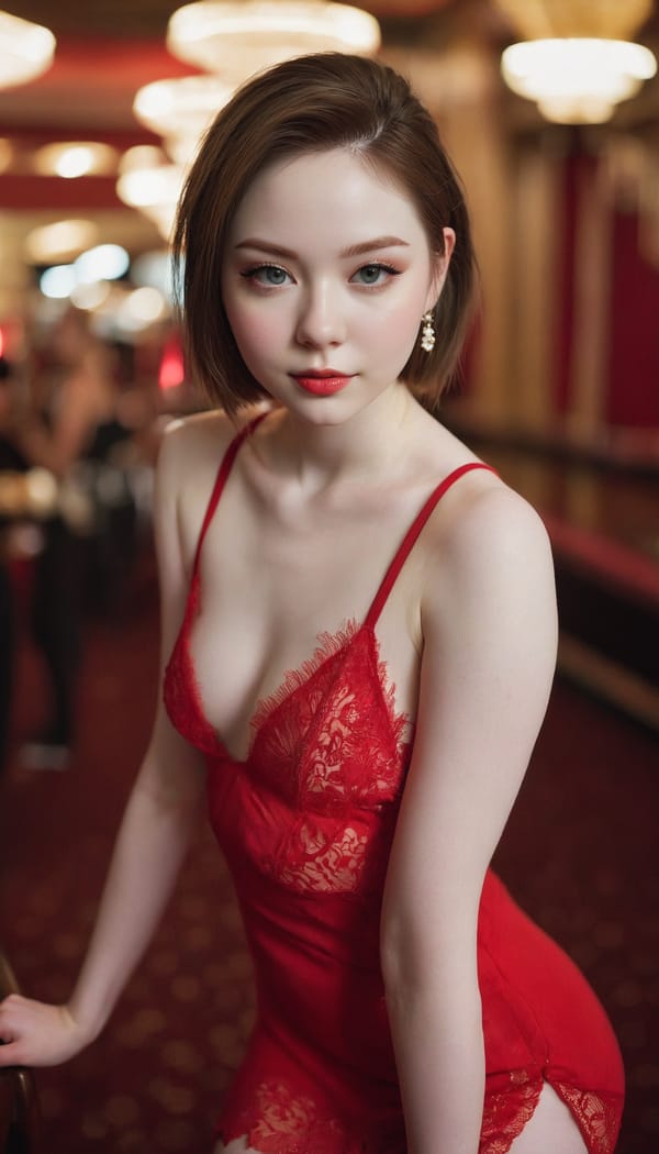 Tags: 21872187, SDXL
{"3": {"inputs": {"seed": 344798455887769, "steps": 32, "cfg": 6.77, "sampler_name": "dpmpp_2m", "scheduler": "karras", "denoise": 1.0, "model": ["27", 0], "positive": ["6", 0], "negative": ["7", 0], "latent_image": ["5", 0]}, "class_type": "KSampler"}, "4": {"inputs": {"ckpt_name": "juggernautxl.safetensors"}, "class_type": "CheckpointLoaderSimple"}, "5": {"inputs": {"width": 768, "height": 1344, "batch_size": 1}, "class_type": "EmptyLatentImage"}, "6": {"inputs": {"text": "24 year old girl, (pale skin:1.14), (idol:0.95), (detailed face:1.00), (slim:1.05), (seductive pose:1.04), (beautiful eyes:1.09), (eyelashes:1.10), (seductive facial expression:0.95), (cute:1.07), (blush:0.99), (double eyelids:1.11), (sexy lips:1.00), (perky ass:1.13), (exposed ass:1.10), (looking back:1.03), (sexy ass:0.95), (thigh gap:1.05), (wearing a low-cut red dress:1.08) at a ballroom, (film:1.00), (portra:1.00), (textured skin:1.08), (detailed skin:1.09), (soft lighting:1.03), (candid cinema:1.08), (RAW:1.00), (natural looking skin:1.07), (skin fuzz:1.03)", "clip": ["27", 1]}, "class_type": "CLIPTextEncode"}, "7": {"inputs": {"text": "(distorted:1.05), (twisted:1.11), (worst quality:1.07), (watermark:1.12), (bad hands:1.14), (low resolution:1.10), (open mouth:1.07)", "clip": ["27", 1]}, "class_type": "CLIPTextEncode"}, "8": {"inputs": {"samples": ["3", 0], "vae": ["4", 2]}, "class_type": "VAEDecode"}, "25": {"inputs": {"lora_name": "nudify_xl.safetensors", "strength_model": 0.13, "strength_clip": 0.38, "model": ["4", 0], "clip": ["4", 1]}, "class_type": "LoraLoader"}, "26": {"inputs": {"lora_name": "shirtlift_SDXL_v2.safetensors", "strength_model": 0.02, "strength_clip": 0.15, "model": ["25", 0], "clip": ["25", 1]}, "class_type": "LoraLoader"}, "27": {"inputs": {"lora_name": "PerfectEyesXL.safetensors", "strength_model": 0.13, "strength_clip": 0.19, "model": ["26", 0], "clip": ["26", 1]}, "class_type": "LoraLoader"}, "30": {"inputs": {"model_name": "4x_NMKD-Superscale-SP_178000_G.pth"}, "class_type": "UpscaleModelLoader"}, "31": {"inputs": {"upscale_model": ["30", 0], "image": ["8", 0]}, "class_type": "ImageUpscaleWithModel"}, "32": {"inputs": {"upscale_method": "lanczos", "scale_by": 0.5, "image": ["31", 0]}, "class_type": "ImageScaleBy"}, "33": {"inputs": {"pixels": ["32", 0], "vae": ["4", 2]}, "class_type": "VAEEncode"}, "34": {"inputs": {"seed": 344798455887769, "steps": 32, "cfg": 6.77, "sampler_name": "dpmpp_2m", "scheduler": "karras", "denoise": 0.3, "model": ["27", 0], "positive": ["6", 0], "negative": ["7", 0], "latent_image": ["33", 0]}, "class_type": "KSampler"}, "36": {"inputs": {"samples": ["34", 0], "vae": ["4", 2]}, "class_type": "VAEDecode"}, "39": {"inputs": {"filename_prefix": "comfyapi-1726802494469", "images": ["36", 0]}, "class_type": "SaveImage"}}