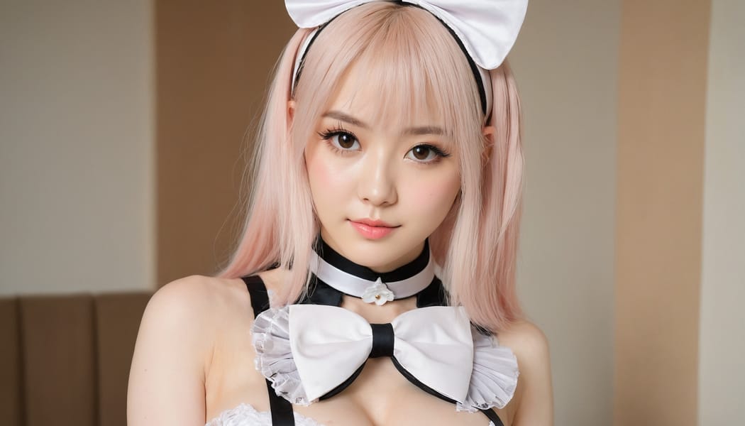 Tags: 21872187, SDXL
{"3": {"inputs": {"seed": 650057410435924, "steps": 64, "cfg": 6.41, "sampler_name": "dpmpp_2m", "scheduler": "karras", "denoise": 1.0, "model": ["27", 0], "positive": ["6", 0], "negative": ["7", 0], "latent_image": ["5", 0]}, "class_type": "KSampler"}, "4": {"inputs": {"ckpt_name": "juggernautxl.safetensors"}, "class_type": "CheckpointLoaderSimple"}, "5": {"inputs": {"width": 1344, "height": 768, "batch_size": 1}, "class_type": "EmptyLatentImage"}, "6": {"inputs": {"text": "27 year old girl, (cute:1.04), (slim:1.00), (blush:1.10), (double eyelids:1.08), (seductive facial expression:1.11), (detailed face:1.04), (idol:1.01), (eyelashes:1.01), (pale skin:1.01), (seductive pose:1.12), (beautiful eyes:0.95), (temptress:1.11), (sexy lips:1.07), (in a seductive pose:0.99), (large perky breasts:1.02), (cleavage:1.11), (thigh gap:1.05), in a (skimpy maid costume:1.05) working at a maid cafe, choker, bowtie, headband, pleated skirt, (skin fuzz:1.02), (portra:1.08), (RAW:1.04), (natural looking skin:1.09), (soft lighting:1.02), (film:1.07), (textured skin:1.03), (detailed skin:1.04), (candid cinema:1.05)", "clip": ["27", 1]}, "class_type": "CLIPTextEncode"}, "7": {"inputs": {"text": "(twisted:1.08), (low resolution:1.10), (worst quality:1.06), (open mouth:1.06), (bad hands:1.07), (distorted:1.05), (watermark:1.09)", "clip": ["27", 1]}, "class_type": "CLIPTextEncode"}, "8": {"inputs": {"samples": ["3", 0], "vae": ["4", 2]}, "class_type": "VAEDecode"}, "25": {"inputs": {"lora_name": "nudify_xl.safetensors", "strength_model": 0.12, "strength_clip": 0.13, "model": ["4", 0], "clip": ["4", 1]}, "class_type": "LoraLoader"}, "26": {"inputs": {"lora_name": "shirtlift_SDXL_v2.safetensors", "strength_model": 0.05, "strength_clip": 0.11, "model": ["25", 0], "clip": ["25", 1]}, "class_type": "LoraLoader"}, "27": {"inputs": {"lora_name": "PerfectEyesXL.safetensors", "strength_model": 0.1, "strength_clip": 0.01, "model": ["26", 0], "clip": ["26", 1]}, "class_type": "LoraLoader"}, "30": {"inputs": {"model_name": "4x_NMKD-Superscale-SP_178000_G.pth"}, "class_type": "UpscaleModelLoader"}, "31": {"inputs": {"upscale_model": ["30", 0], "image": ["8", 0]}, "class_type": "ImageUpscaleWithModel"}, "32": {"inputs": {"upscale_method": "lanczos", "scale_by": 0.5, "image": ["31", 0]}, "class_type": "ImageScaleBy"}, "33": {"inputs": {"pixels": ["32", 0], "vae": ["4", 2]}, "class_type": "VAEEncode"}, "34": {"inputs": {"seed": 650057410435924, "steps": 64, "cfg": 6.41, "sampler_name": "dpmpp_2m", "scheduler": "karras", "denoise": 0.3, "model": ["27", 0], "positive": ["6", 0], "negative": ["7", 0], "latent_image": ["33", 0]}, "class_type": "KSampler"}, "36": {"inputs": {"samples": ["34", 0], "vae": ["4", 2]}, "class_type": "VAEDecode"}, "39": {"inputs": {"filename_prefix": "comfyapi-1731906719659", "images": ["36", 0]}, "class_type": "SaveImage"}}