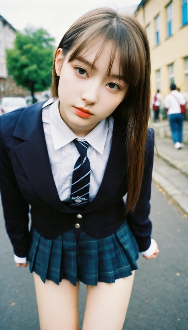 Tags: 21872187, SDXL
{"3": {"inputs": {"seed": 237211187144374, "steps": 64, "cfg": 7.15, "sampler_name": "dpmpp_2m", "scheduler": "karras", "denoise": 1.0, "model": ["27", 0], "positive": ["6", 0], "negative": ["7", 0], "latent_image": ["5", 0]}, "class_type": "KSampler"}, "4": {"inputs": {"ckpt_name": "helloworldxl.safetensors"}, "class_type": "CheckpointLoaderSimple"}, "5": {"inputs": {"width": 768, "height": 1344, "batch_size": 1}, "class_type": "EmptyLatentImage"}, "6": {"inputs": {"text": "18 year old girl, (irish:1.13), (russian:1.08), (sexy lips:1.06), (slim:0.95), (cute:1.06), (eyelashes:0.95), (double eyelids:1.08), (beautiful eyes:1.01), (detailed face:0.96), (idol:1.12), (blush:0.99), (seductive pose:0.95), (pale skin:1.03), (perky ass:0.99), (exposed ass:0.98), (looking back:1.01), (sexy ass:0.95), (thigh gap:0.95), (school uniform:1.11), choker, busy street, (textured skin:1.05), (natural looking skin:1.03), (portra:1.01), (candid cinema:1.00), (skin fuzz:1.04), (film:1.08), (soft lighting:1.03), (detailed skin:1.00), (RAW:1.06)", "clip": ["27", 1]}, "class_type": "CLIPTextEncode"}, "7": {"inputs": {"text": "(low resolution:1.05), (distorted:1.09), (worst quality:1.10), (open mouth:1.06), (watermark:1.14), (twisted:1.08), (bad hands:1.09)", "clip": ["27", 1]}, "class_type": "CLIPTextEncode"}, "8": {"inputs": {"samples": ["3", 0], "vae": ["4", 2]}, "class_type": "VAEDecode"}, "25": {"inputs": {"lora_name": "nudify_xl.safetensors", "strength_model": 0.19, "strength_clip": 0.31, "model": ["4", 0], "clip": ["4", 1]}, "class_type": "LoraLoader"}, "26": {"inputs": {"lora_name": "shirtlift_SDXL_v2.safetensors", "strength_model": 0.11, "strength_clip": 0.08, "model": ["25", 0], "clip": ["25", 1]}, "class_type": "LoraLoader"}, "27": {"inputs": {"lora_name": "PerfectEyesXL.safetensors", "strength_model": 0.19, "strength_clip": 0.08, "model": ["26", 0], "clip": ["26", 1]}, "class_type": "LoraLoader"}, "30": {"inputs": {"model_name": "4x_NMKD-Superscale-SP_178000_G.pth"}, "class_type": "UpscaleModelLoader"}, "31": {"inputs": {"upscale_model": ["30", 0], "image": ["8", 0]}, "class_type": "ImageUpscaleWithModel"}, "32": {"inputs": {"upscale_method": "lanczos", "scale_by": 0.5, "image": ["31", 0]}, "class_type": "ImageScaleBy"}, "33": {"inputs": {"pixels": ["32", 0], "vae": ["4", 2]}, "class_type": "VAEEncode"}, "34": {"inputs": {"seed": 237211187144374, "steps": 64, "cfg": 7.15, "sampler_name": "dpmpp_2m", "scheduler": "karras", "denoise": 0.3, "model": ["27", 0], "positive": ["6", 0], "negative": ["7", 0], "latent_image": ["33", 0]}, "class_type": "KSampler"}, "36": {"inputs": {"samples": ["34", 0], "vae": ["4", 2]}, "class_type": "VAEDecode"}, "39": {"inputs": {"filename_prefix": "comfyapi-1713941624721", "images": ["36", 0]}, "class_type": "SaveImage"}}