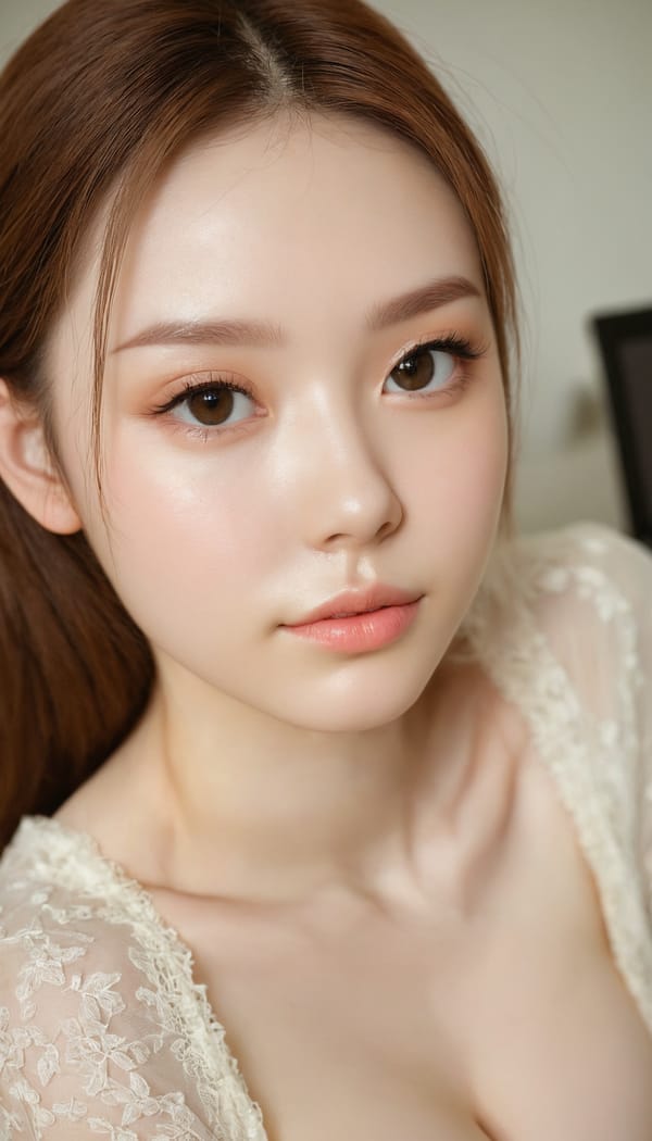 Tags: 21872187, SDXL
{"3": {"inputs": {"seed": 638778153784844, "steps": 64, "cfg": 5.83, "sampler_name": "dpmpp_2m", "scheduler": "karras", "denoise": 1.0, "model": ["27", 0], "positive": ["6", 0], "negative": ["7", 0], "latent_image": ["5", 0]}, "class_type": "KSampler"}, "4": {"inputs": {"ckpt_name": "juggernautxl.safetensors"}, "class_type": "CheckpointLoaderSimple"}, "5": {"inputs": {"width": 768, "height": 1344, "batch_size": 1}, "class_type": "EmptyLatentImage"}, "6": {"inputs": {"text": "18 year old girl, (double eyelids:1.04), (pale skin:1.10), (seductive facial expression:0.96), (detailed face:1.14), (blush:1.06), (seductive pose:0.96), (eyelashes:1.08), (slim:1.01), (cute:1.13), (sexy lips:0.97), (temptress:1.13), (beautiful eyes:0.97), (on all fours:0.99), (spreading ass cheeks:1.02), (from behind:0.98), (backboob:1.02), (an office lady:1.08), (soft lighting:1.08), (detailed skin:1.01), (textured skin:1.03), (portra:1.04), (film:1.07), (natural looking skin:1.07), (candid cinema:1.03), (skin fuzz:1.09), (RAW:1.03)", "clip": ["27", 1]}, "class_type": "CLIPTextEncode"}, "7": {"inputs": {"text": "(open mouth:1.12), (twisted:1.05), (watermark:1.12), (bad hands:1.09), (worst quality:1.09), (distorted:1.05), (low resolution:1.13)", "clip": ["27", 1]}, "class_type": "CLIPTextEncode"}, "8": {"inputs": {"samples": ["3", 0], "vae": ["4", 2]}, "class_type": "VAEDecode"}, "25": {"inputs": {"lora_name": "nudify_xl.safetensors", "strength_model": 0.21, "strength_clip": 0.23, "model": ["4", 0], "clip": ["4", 1]}, "class_type": "LoraLoader"}, "26": {"inputs": {"lora_name": "shirtlift_SDXL_v2.safetensors", "strength_model": 0.08, "strength_clip": 0.05, "model": ["25", 0], "clip": ["25", 1]}, "class_type": "LoraLoader"}, "27": {"inputs": {"lora_name": "PerfectEyesXL.safetensors", "strength_model": 0.0, "strength_clip": 0.18, "model": ["26", 0], "clip": ["26", 1]}, "class_type": "LoraLoader"}, "30": {"inputs": {"model_name": "4x_NMKD-Superscale-SP_178000_G.pth"}, "class_type": "UpscaleModelLoader"}, "31": {"inputs": {"upscale_model": ["30", 0], "image": ["8", 0]}, "class_type": "ImageUpscaleWithModel"}, "32": {"inputs": {"upscale_method": "lanczos", "scale_by": 0.5, "image": ["31", 0]}, "class_type": "ImageScaleBy"}, "33": {"inputs": {"pixels": ["32", 0], "vae": ["4", 2]}, "class_type": "VAEEncode"}, "34": {"inputs": {"seed": 638778153784844, "steps": 64, "cfg": 5.83, "sampler_name": "dpmpp_2m", "scheduler": "karras", "denoise": 0.3, "model": ["27", 0], "positive": ["6", 0], "negative": ["7", 0], "latent_image": ["33", 0]}, "class_type": "KSampler"}, "36": {"inputs": {"samples": ["34", 0], "vae": ["4", 2]}, "class_type": "VAEDecode"}, "39": {"inputs": {"filename_prefix": "comfyapi-1715897755665", "images": ["36", 0]}, "class_type": "SaveImage"}}