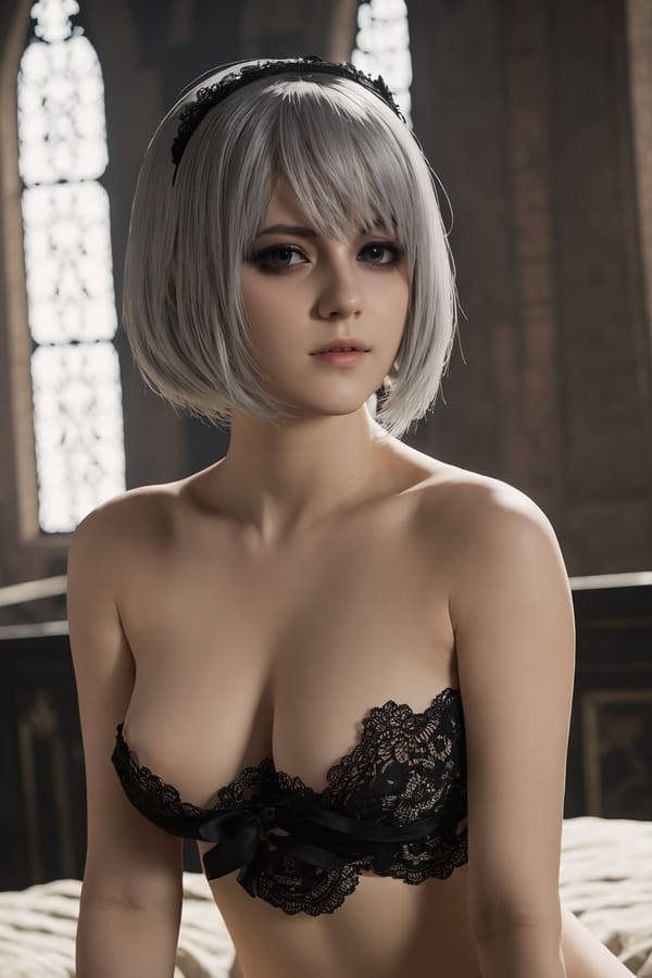 Tags: undefined
professional  cinematic photo, 2b nier automata, lace, (topless:1.8)
Negative prompt: (eyes),drawing, painting, crayon, sketch, graphite, impressionist, noisy, blurry, soft, deformed, ugly, (worst quality, low quality, normal quality, lowres, low details, oversaturated, undersaturated, overexposed, underexposed, grayscale, bw, bad photo, bad photography, bad art:1.4), (watermark, signature, text font, username, error, logo, words, letters, digits, autograph, trademark, name:1.2), (blur, blurry, grainy), morbid, ugly, asymmetrical, mutated malformed, mutilated, poorly lit, bad shadow, draft, cropped, out of frame, cut off, censored, jpeg artifacts, out of focus, glitch, duplicate, (airbrushed, cartoon, anime, semi-realistic, cgi, render, blender, digital art, manga, amateur:1.3), (3D ,3D Game, 3D Game Scene, 3D Character:1.1), (bad hands, bad anatomy, bad body, bad face, bad teeth, bad arms, bad legs, deformities:1.3)
Steps: 40, Sampler: DPM++ 2M, CFG scale: 7, Seed: 4229270569, Size: 768x1152, Model hash: aeb7e9e689, Model: juggernautXL_v8Rundiffusion, Denoising strength: 0.35, Hires upscale: 1.5, Hires upscaler: R-ESRGAN 4x+, Version: v1.7.0