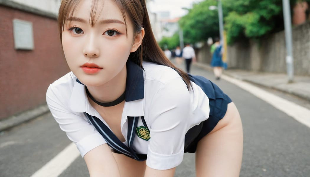 Tags: 21872187, SDXL
{"3": {"inputs": {"seed": 311135563872926, "steps": 32, "cfg": 5.75, "sampler_name": "dpmpp_2m", "scheduler": "karras", "denoise": 1.0, "model": ["27", 0], "positive": ["6", 0], "negative": ["7", 0], "latent_image": ["5", 0]}, "class_type": "KSampler"}, "4": {"inputs": {"ckpt_name": "leosamsHelloworldSDXL_helloworldSDXL32DPO.safetensors"}, "class_type": "CheckpointLoaderSimple"}, "5": {"inputs": {"width": 1344, "height": 768, "batch_size": 1}, "class_type": "EmptyLatentImage"}, "6": {"inputs": {"text": "21 year old girl, (irish:1.06), (chinese:1.00), (japanese:1.06), (double eyelids:1.05), (cute:1.09), (eyelashes:1.03), (sexy lips:1.05), (seductive facial expression:1.10), (slim:1.03), (pale skin:1.13), (idol:1.01), (blush:1.11), (detailed face:1.02), (beautiful eyes:1.09), (seductive pose:0.98), (temptress:0.96), (perky ass:1.08), (exposed ass:1.10), (looking back:0.99), (sexy ass:1.04), (thigh gap:1.01), (school uniform:0.97), choker, busy street, (textured skin:1.05), (detailed skin:1.00), (natural looking skin:1.04), (skin fuzz:1.03), (film:1.08), (RAW:1.07), (candid cinema:1.04), (portra:1.05), (soft lighting:1.01)", "clip": ["27", 1]}, "class_type": "CLIPTextEncode"}, "7": {"inputs": {"text": "(distorted:1.08), (low resolution:1.14), (bad hands:1.07), (open mouth:1.06), (worst quality:1.12), (twisted:1.06), (watermark:1.09)", "clip": ["27", 1]}, "class_type": "CLIPTextEncode"}, "8": {"inputs": {"samples": ["3", 0], "vae": ["4", 2]}, "class_type": "VAEDecode"}, "25": {"inputs": {"lora_name": "nudify_xl.safetensors", "strength_model": 0.07, "strength_clip": 0.19, "model": ["4", 0], "clip": ["4", 1]}, "class_type": "LoraLoader"}, "26": {"inputs": {"lora_name": "shirtlift_SDXL_v2.safetensors", "strength_model": 0.13, "strength_clip": 0.04, "model": ["25", 0], "clip": ["25", 1]}, "class_type": "LoraLoader"}, "27": {"inputs": {"lora_name": "PerfectEyesXL.safetensors", "strength_model": 0.1, "strength_clip": 0.05, "model": ["26", 0], "clip": ["26", 1]}, "class_type": "LoraLoader"}, "30": {"inputs": {"model_name": "4x_NMKD-Superscale-SP_178000_G.pth"}, "class_type": "UpscaleModelLoader"}, "31": {"inputs": {"upscale_model": ["30", 0], "image": ["8", 0]}, "class_type": "ImageUpscaleWithModel"}, "32": {"inputs": {"upscale_method": "lanczos", "scale_by": 0.5, "image": ["31", 0]}, "class_type": "ImageScaleBy"}, "33": {"inputs": {"pixels": ["32", 0], "vae": ["4", 2]}, "class_type": "VAEEncode"}, "34": {"inputs": {"seed": 311135563872926, "steps": 32, "cfg": 5.75, "sampler_name": "dpmpp_2m", "scheduler": "karras", "denoise": 0.3, "model": ["27", 0], "positive": ["6", 0], "negative": ["7", 0], "latent_image": ["33", 0]}, "class_type": "KSampler"}, "36": {"inputs": {"samples": ["34", 0], "vae": ["4", 2]}, "class_type": "VAEDecode"}, "39": {"inputs": {"filename_prefix": "comfyapi-1708126610010", "images": ["36", 0]}, "class_type": "SaveImage"}}