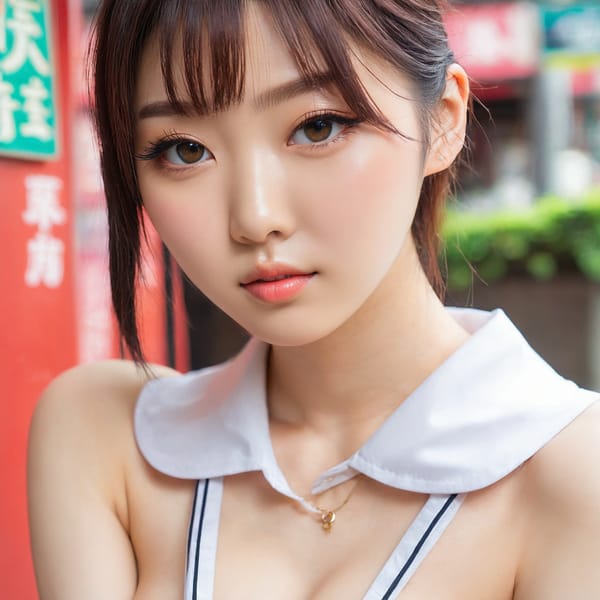 Tags: 21872187, SDXL
{"3": {"inputs": {"seed": 249499950879093, "steps": 64, "cfg": 6.48, "sampler_name": "dpmpp_2m", "scheduler": "karras", "denoise": 1.0, "model": ["27", 0], "positive": ["6", 0], "negative": ["7", 0], "latent_image": ["5", 0]}, "class_type": "KSampler"}, "4": {"inputs": {"ckpt_name": "juggernautxl.safetensors"}, "class_type": "CheckpointLoaderSimple"}, "5": {"inputs": {"width": 1024, "height": 1024, "batch_size": 1}, "class_type": "EmptyLatentImage"}, "6": {"inputs": {"text": "24 year old girl, (japanese:1.14), (taiwanese:0.98), (korean:1.04), (irish:1.09), (idol:0.97), (eyelashes:0.98), (detailed face:0.98), (cute:1.11), (slim:1.10), (double eyelids:1.12), (sexy lips:1.14), (beautiful eyes:1.09), (pale skin:1.06), (seductive pose:1.00), (blush:1.13), (temptress:1.09), (seductive facial expression:0.95), (in a seductive pose:1.00), (large perky breasts:0.98), (cleavage:0.95), (thigh gap:1.13), (school uniform:0.98), choker, busy street, (natural looking skin:1.00), (soft lighting:1.01), (detailed skin:1.08), (candid cinema:1.03), (film:1.04), (RAW:1.08), (textured skin:1.03), (portra:1.00), (skin fuzz:1.01)", "clip": ["27", 1]}, "class_type": "CLIPTextEncode"}, "7": {"inputs": {"text": "(distorted:1.07), (watermark:1.07), (worst quality:1.11), (bad hands:1.07), (low resolution:1.09), (open mouth:1.14)", "clip": ["27", 1]}, "class_type": "CLIPTextEncode"}, "8": {"inputs": {"samples": ["3", 0], "vae": ["4", 2]}, "class_type": "VAEDecode"}, "25": {"inputs": {"lora_name": "nudify_xl.safetensors", "strength_model": 0.07, "strength_clip": 0.08, "model": ["4", 0], "clip": ["4", 1]}, "class_type": "LoraLoader"}, "26": {"inputs": {"lora_name": "shirtlift_SDXL_v2.safetensors", "strength_model": 0.07, "strength_clip": 0.07, "model": ["25", 0], "clip": ["25", 1]}, "class_type": "LoraLoader"}, "27": {"inputs": {"lora_name": "PerfectEyesXL.safetensors", "strength_model": 0.11, "strength_clip": 0.11, "model": ["26", 0], "clip": ["26", 1]}, "class_type": "LoraLoader"}, "30": {"inputs": {"model_name": "4x_NMKD-Superscale-SP_178000_G.pth"}, "class_type": "UpscaleModelLoader"}, "31": {"inputs": {"upscale_model": ["30", 0], "image": ["8", 0]}, "class_type": "ImageUpscaleWithModel"}, "32": {"inputs": {"upscale_method": "lanczos", "scale_by": 0.5, "image": ["31", 0]}, "class_type": "ImageScaleBy"}, "33": {"inputs": {"pixels": ["32", 0], "vae": ["4", 2]}, "class_type": "VAEEncode"}, "34": {"inputs": {"seed": 249499950879093, "steps": 64, "cfg": 6.48, "sampler_name": "dpmpp_2m", "scheduler": "karras", "denoise": 0.3, "model": ["27", 0], "positive": ["6", 0], "negative": ["7", 0], "latent_image": ["33", 0]}, "class_type": "KSampler"}, "36": {"inputs": {"samples": ["34", 0], "vae": ["4", 2]}, "class_type": "VAEDecode"}, "39": {"inputs": {"filename_prefix": "comfyapi-1730644044138", "images": ["36", 0]}, "class_type": "SaveImage"}}