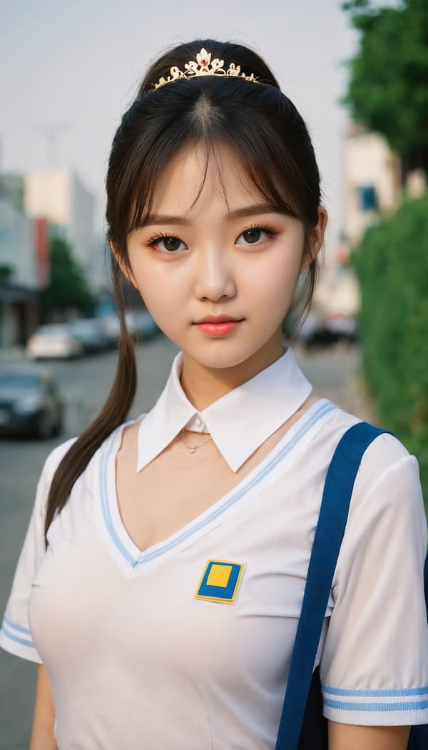 Tags: 21872187, SDXL
{"3": {"inputs": {"seed": 494771649113971, "steps": 32, "cfg": 7.4, "sampler_name": "dpmpp_2m", "scheduler": "karras", "denoise": 1.0, "model": ["27", 0], "positive": ["6", 0], "negative": ["7", 0], "latent_image": ["5", 0]}, "class_type": "KSampler"}, "4": {"inputs": {"ckpt_name": "juggernautXL_v8Rundiffusion.safetensors"}, "class_type": "CheckpointLoaderSimple"}, "5": {"inputs": {"width": 768, "height": 1344, "batch_size": 1}, "class_type": "EmptyLatentImage"}, "6": {"inputs": {"text": "18 year old girl, (korean:1.00), (ukrainian:1.14), (cute:1.08), (seductive pose:1.11), (double eyelids:1.08), (sexy lips:1.00), (slim:1.08), (idol:1.14), (beautiful eyes:0.95), (eyelashes:1.06), (detailed face:1.00), (seductive facial expression:0.99), (temptress:1.05), (in a seductive pose:1.10), (large perky breasts:0.96), (cleavage:0.95), (thigh gap:1.10), (school uniform:1.05), choker, busy street, (detailed skin:1.07), (skin fuzz:1.04), (candid cinema:1.07), (textured skin:1.09), (portra:1.02), (RAW:1.05), (natural looking skin:1.01), (film:1.00), (soft lighting:1.07)", "clip": ["27", 1]}, "class_type": "CLIPTextEncode"}, "7": {"inputs": {"text": "(distorted:1.05), (bad hands:1.11), (worst quality:1.11), (low resolution:1.10), (twisted:1.13), (open mouth:1.12), (watermark:1.08)", "clip": ["27", 1]}, "class_type": "CLIPTextEncode"}, "8": {"inputs": {"samples": ["3", 0], "vae": ["4", 2]}, "class_type": "VAEDecode"}, "25": {"inputs": {"lora_name": "nudify_xl.safetensors", "strength_model": 0.32, "strength_clip": 0.01, "model": ["4", 0], "clip": ["4", 1]}, "class_type": "LoraLoader"}, "26": {"inputs": {"lora_name": "shirtlift_SDXL_v2.safetensors", "strength_model": 0.05, "strength_clip": 0.07, "model": ["25", 0], "clip": ["25", 1]}, "class_type": "LoraLoader"}, "27": {"inputs": {"lora_name": "PerfectEyesXL.safetensors", "strength_model": 0.11, "strength_clip": 0.19, "model": ["26", 0], "clip": ["26", 1]}, "class_type": "LoraLoader"}, "30": {"inputs": {"model_name": "4x_NMKD-Superscale-SP_178000_G.pth"}, "class_type": "UpscaleModelLoader"}, "31": {"inputs": {"upscale_model": ["30", 0], "image": ["8", 0]}, "class_type": "ImageUpscaleWithModel"}, "32": {"inputs": {"upscale_method": "lanczos", "scale_by": 0.5, "image": ["31", 0]}, "class_type": "ImageScaleBy"}, "33": {"inputs": {"pixels": ["32", 0], "vae": ["4", 2]}, "class_type": "VAEEncode"}, "34": {"inputs": {"seed": 494771649113971, "steps": 32, "cfg": 7.4, "sampler_name": "dpmpp_2m", "scheduler": "karras", "denoise": 0.3, "model": ["27", 0], "positive": ["6", 0], "negative": ["7", 0], "latent_image": ["33", 0]}, "class_type": "KSampler"}, "36": {"inputs": {"samples": ["34", 0], "vae": ["4", 2]}, "class_type": "VAEDecode"}, "39": {"inputs": {"filename_prefix": "comfyapi-1708003746444", "images": ["36", 0]}, "class_type": "SaveImage"}}