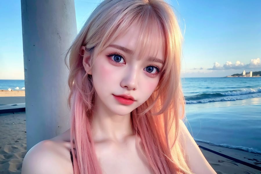 Tags: 21872187
(russian:0.95), beach, (bikini:1.11), <lora:skirtlift-v4:0.81 <lora:Addams:0.30>, extremely detailed eyes, extremely detailed face, cute, (photorealistic:1.14), sexy lips, double eyelids, eyelashes, pale skin, perky breasts, full body portrait, textured skin, 4K, RAW, best quality, blush, 1girl, solo, (stunningly attractive:1.14)
Negative prompt: drawings, sketches, paintings, anime, black and white, (worst quality:2.05)
Steps: 48, Sampler: DPM++ 2M Karras, CFG scale: 5.75, Seed: 3984829588, Size: 768x512, Model hash: fc2511737a, Model: chilloutmix_NiPrunedFp32Fix, Seed resize from: -1x-1, Denoising strength: 0.35, Version: v1.2.1, Hires upscale: 2.0, Hires steps: 48, Hires upscaler: ESRGAN_4x