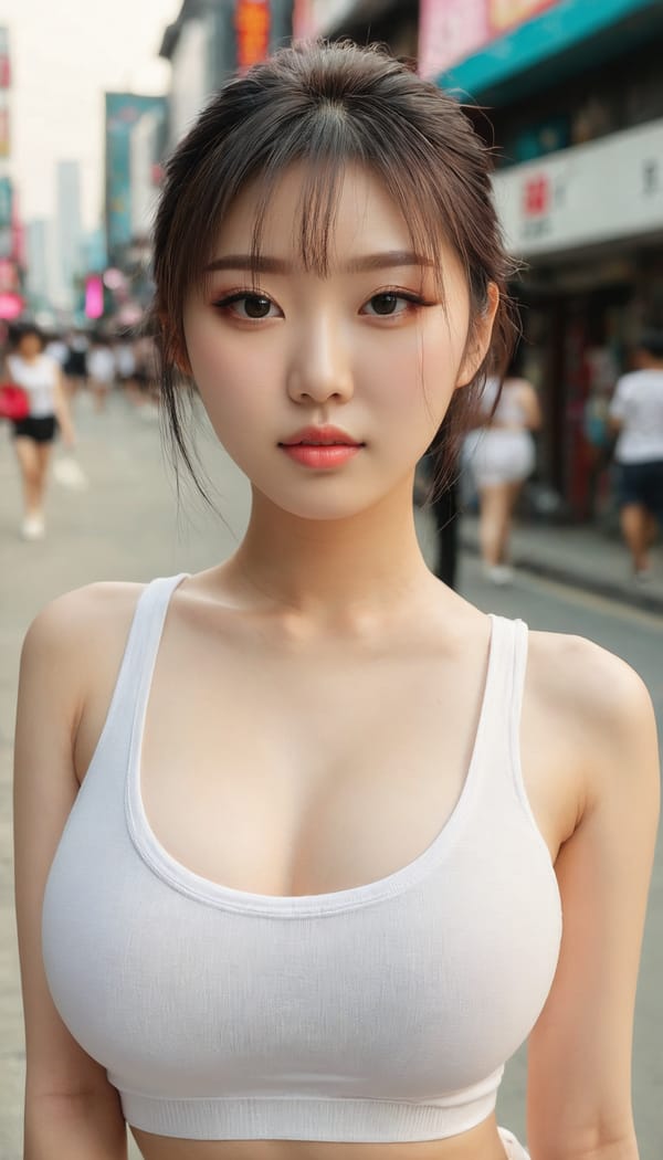 Tags: 21872187, SDXL
{"3": {"inputs": {"seed": 680689417220732, "steps": 32, "cfg": 5.04, "sampler_name": "dpmpp_2m", "scheduler": "karras", "denoise": 1.0, "model": ["27", 0], "positive": ["6", 0], "negative": ["7", 0], "latent_image": ["5", 0]}, "class_type": "KSampler"}, "4": {"inputs": {"ckpt_name": "juggernautxl.safetensors"}, "class_type": "CheckpointLoaderSimple"}, "5": {"inputs": {"width": 768, "height": 1344, "batch_size": 1}, "class_type": "EmptyLatentImage"}, "6": {"inputs": {"text": "23 year old girl, (korean:1.07), (chinese:1.00), (detailed face:0.95), (sexy lips:1.12), (seductive pose:0.99), (pale skin:1.11), (blush:0.97), (double eyelids:1.05), (idol:0.97), (slim:0.95), (beautiful eyes:1.03), (eyelashes:1.13), (cute:1.03), (in a seductive pose:0.96), (large perky breasts:0.96), (cleavage:1.07), (thigh gap:1.02), (white tanktop:1.04), busy street, (candid cinema:1.02), (skin fuzz:1.04), (RAW:1.02), (portra:1.06), (detailed skin:1.05), (film:1.06), (soft lighting:1.05), (natural looking skin:1.02)", "clip": ["27", 1]}, "class_type": "CLIPTextEncode"}, "7": {"inputs": {"text": "(distorted:1.13), (watermark:1.06), (twisted:1.08), (low resolution:1.07), (worst quality:1.10), (open mouth:1.11), (bad hands:1.10)", "clip": ["27", 1]}, "class_type": "CLIPTextEncode"}, "8": {"inputs": {"samples": ["3", 0], "vae": ["4", 2]}, "class_type": "VAEDecode"}, "25": {"inputs": {"lora_name": "nudify_xl.safetensors", "strength_model": 0.36, "strength_clip": 0.39, "model": ["4", 0], "clip": ["4", 1]}, "class_type": "LoraLoader"}, "26": {"inputs": {"lora_name": "shirtlift_SDXL_v2.safetensors", "strength_model": 0.06, "strength_clip": 0.05, "model": ["25", 0], "clip": ["25", 1]}, "class_type": "LoraLoader"}, "27": {"inputs": {"lora_name": "PerfectEyesXL.safetensors", "strength_model": 0.11, "strength_clip": 0.14, "model": ["26", 0], "clip": ["26", 1]}, "class_type": "LoraLoader"}, "30": {"inputs": {"model_name": "4x_NMKD-Superscale-SP_178000_G.pth"}, "class_type": "UpscaleModelLoader"}, "31": {"inputs": {"upscale_model": ["30", 0], "image": ["8", 0]}, "class_type": "ImageUpscaleWithModel"}, "32": {"inputs": {"upscale_method": "lanczos", "scale_by": 0.5, "image": ["31", 0]}, "class_type": "ImageScaleBy"}, "33": {"inputs": {"pixels": ["32", 0], "vae": ["4", 2]}, "class_type": "VAEEncode"}, "34": {"inputs": {"seed": 680689417220732, "steps": 32, "cfg": 5.04, "sampler_name": "dpmpp_2m", "scheduler": "karras", "denoise": 0.3, "model": ["27", 0], "positive": ["6", 0], "negative": ["7", 0], "latent_image": ["33", 0]}, "class_type": "KSampler"}, "36": {"inputs": {"samples": ["34", 0], "vae": ["4", 2]}, "class_type": "VAEDecode"}, "39": {"inputs": {"filename_prefix": "comfyapi-1719663873146", "images": ["36", 0]}, "class_type": "SaveImage"}}