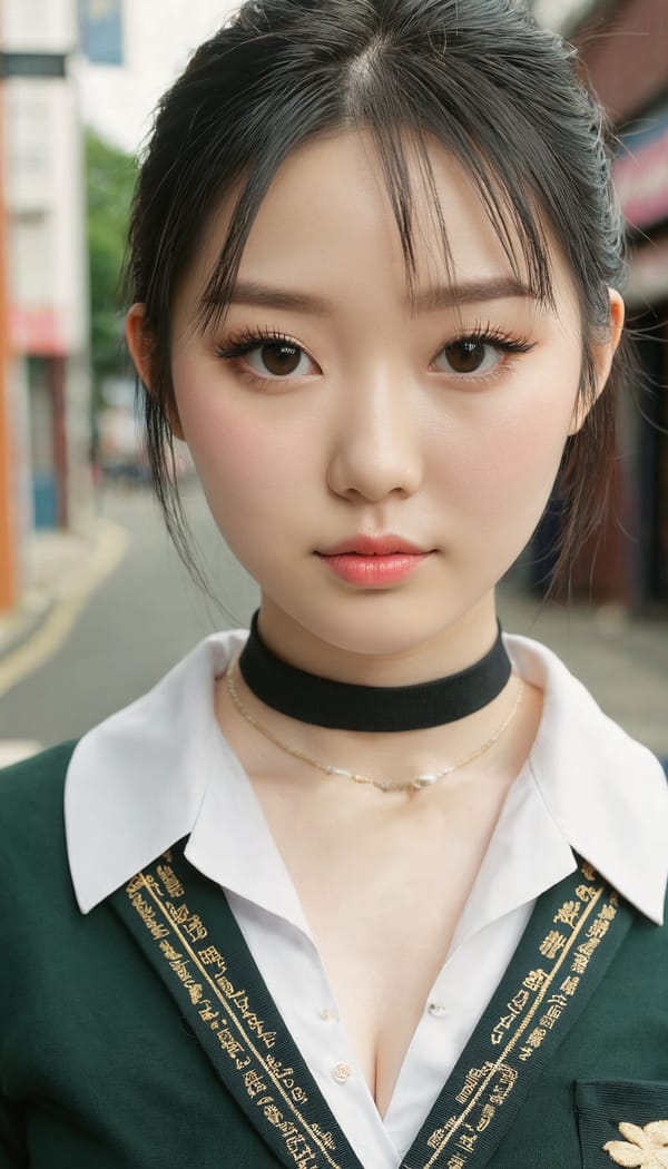 Tags: 21872187, SDXL
{"3": {"inputs": {"seed": 165060807215133, "steps": 32, "cfg": 6.98, "sampler_name": "dpmpp_2m", "scheduler": "karras", "denoise": 1.0, "model": ["27", 0], "positive": ["6", 0], "negative": ["7", 0], "latent_image": ["5", 0]}, "class_type": "KSampler"}, "4": {"inputs": {"ckpt_name": "juggernautxl.safetensors"}, "class_type": "CheckpointLoaderSimple"}, "5": {"inputs": {"width": 768, "height": 1344, "batch_size": 1}, "class_type": "EmptyLatentImage"}, "6": {"inputs": {"text": "23 year old girl, (irish:0.99), (chinese:1.09), (eyelashes:1.08), (pale skin:0.98), (idol:0.95), (seductive facial expression:1.03), (detailed face:1.13), (blush:1.10), (beautiful eyes:1.06), (double eyelids:1.02), (sexy lips:1.08), (cute:0.97), (temptress:1.05), (slim:1.11), (in a seductive pose:1.13), (large perky breasts:1.11), (cleavage:1.05), (thigh gap:1.13), (school uniform:1.03), choker, busy street, (candid cinema:1.01), (natural looking skin:1.00), (skin fuzz:1.06), (RAW:1.01), (portra:1.03), (detailed skin:1.00), (textured skin:1.00), (soft lighting:1.04), (film:1.00)", "clip": ["27", 1]}, "class_type": "CLIPTextEncode"}, "7": {"inputs": {"text": "(open mouth:1.06), (low resolution:1.09), (bad hands:1.09), (worst quality:1.06), (watermark:1.09), (distorted:1.09), (twisted:1.06)", "clip": ["27", 1]}, "class_type": "CLIPTextEncode"}, "8": {"inputs": {"samples": ["3", 0], "vae": ["4", 2]}, "class_type": "VAEDecode"}, "25": {"inputs": {"lora_name": "nudify_xl.safetensors", "strength_model": 0.37, "strength_clip": 0.38, "model": ["4", 0], "clip": ["4", 1]}, "class_type": "LoraLoader"}, "26": {"inputs": {"lora_name": "shirtlift_SDXL_v2.safetensors", "strength_model": 0.19, "strength_clip": 0.09, "model": ["25", 0], "clip": ["25", 1]}, "class_type": "LoraLoader"}, "27": {"inputs": {"lora_name": "PerfectEyesXL.safetensors", "strength_model": 0.04, "strength_clip": 0.18, "model": ["26", 0], "clip": ["26", 1]}, "class_type": "LoraLoader"}, "30": {"inputs": {"model_name": "4x_NMKD-Superscale-SP_178000_G.pth"}, "class_type": "UpscaleModelLoader"}, "31": {"inputs": {"upscale_model": ["30", 0], "image": ["8", 0]}, "class_type": "ImageUpscaleWithModel"}, "32": {"inputs": {"upscale_method": "lanczos", "scale_by": 0.5, "image": ["31", 0]}, "class_type": "ImageScaleBy"}, "33": {"inputs": {"pixels": ["32", 0], "vae": ["4", 2]}, "class_type": "VAEEncode"}, "34": {"inputs": {"seed": 165060807215133, "steps": 32, "cfg": 6.98, "sampler_name": "dpmpp_2m", "scheduler": "karras", "denoise": 0.3, "model": ["27", 0], "positive": ["6", 0], "negative": ["7", 0], "latent_image": ["33", 0]}, "class_type": "KSampler"}, "36": {"inputs": {"samples": ["34", 0], "vae": ["4", 2]}, "class_type": "VAEDecode"}, "39": {"inputs": {"filename_prefix": "comfyapi-1730513156892", "images": ["36", 0]}, "class_type": "SaveImage"}}