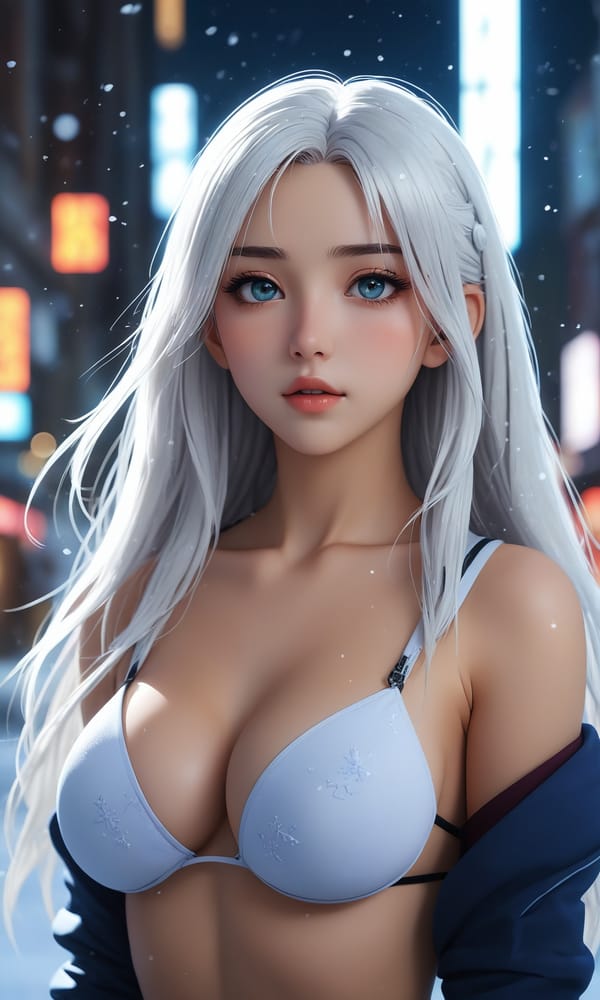 Tags: undefined
anime artwork a super sexy Anime girl with long hair, in 2099 city, snow flake, frozen buildings, cyberpunk style, high detailed on face, beatuiful eyes, best quality, 8k ((boobs out)), ((naked)), cinematic  photorealistic, 8k uhd natural lighting, raw, rich, intricate details, key visual, atmospheric lighting, 35mm photograph, film, bokeh, professional, 4k, highly detailed . anime style, key visual, vibrant, studio anime,  highly detailed
Negative prompt: photo, deformed, black and white, realism, disfigured, low contrast, ((bokeh)) Deviantart, ((bokeh)), Deviantart, jpeg , (worst quality, low quality, normal quality, lowres, low details, oversaturated, undersaturated, overexposed, underexposed, grayscale, bw, bad photo, bad photography, bad art:1.4), (watermark, signature, text font, username, error, logo, words, letters, digits, autograph, trademark, name:1.2), (blur, blurry, grainy), morbid, ugly, asymmetrical, mutated malformed, mutilated, poorly lit, bad shadow, draft, cropped, out of frame, cut off, censored, jpeg artifacts, out of focus, glitch, duplicate, (airbrushed, cartoon, anime, semi-realistic, cgi, render, blender, digital art, manga, amateur:1.3), (3D ,3D Game, 3D Game Scene, 3D Character:1.1), (bad hands, bad anatomy, bad body, bad face, bad teeth, bad arms, bad legs, deformities:1.3)
Steps: 5, Sampler: DPM++ SDE, CFG scale: 2, Seed: 1851830233, Size: 768x1280, Model hash: c8df560d29, Model: juggernautXL_v9Rdphoto2Lightning, Denoising strength: 0.3, Hires upscale: 1.5, Hires steps: 2, Hires upscaler: R-ESRGAN 4x+, Version: v1.7.0