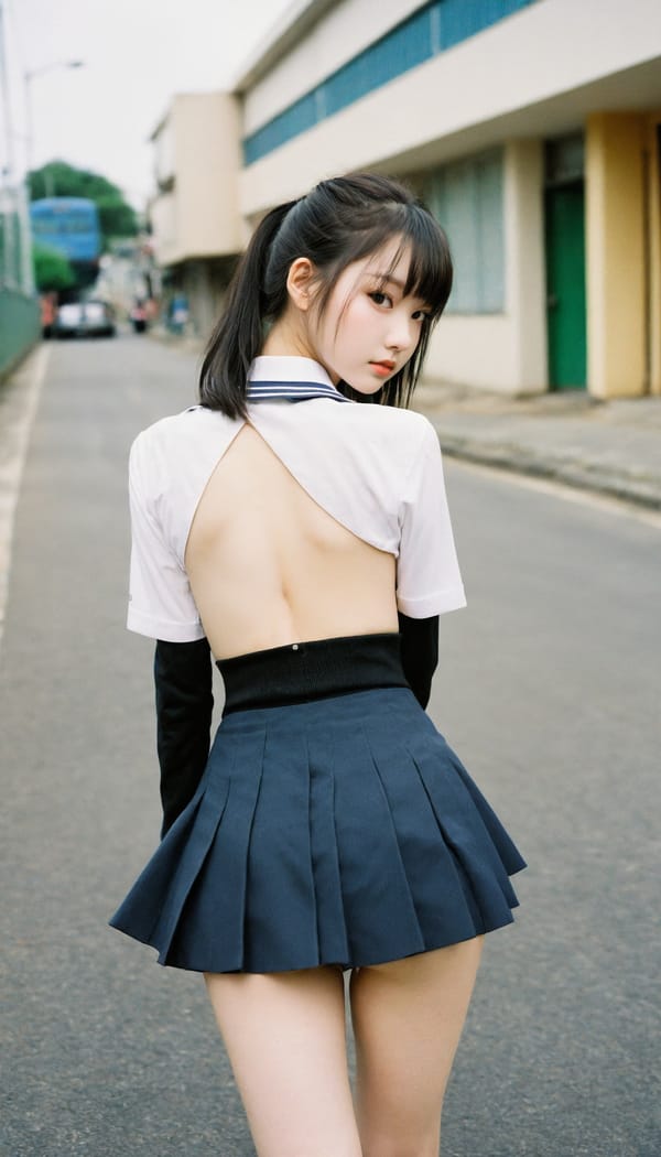 Tags: 21872187, SDXL
{"3": {"inputs": {"seed": 778187055072344, "steps": 64, "cfg": 6.19, "sampler_name": "dpmpp_2m", "scheduler": "karras", "denoise": 1.0, "model": ["27", 0], "positive": ["6", 0], "negative": ["7", 0], "latent_image": ["5", 0]}, "class_type": "KSampler"}, "4": {"inputs": {"ckpt_name": "helloworldxl.safetensors"}, "class_type": "CheckpointLoaderSimple"}, "5": {"inputs": {"width": 768, "height": 1344, "batch_size": 1}, "class_type": "EmptyLatentImage"}, "6": {"inputs": {"text": "19 year old girl, (slim:1.09), (double eyelids:0.98), (seductive facial expression:0.95), (eyelashes:1.05), (cute:1.01), (blush:1.12), (idol:1.02), (sexy lips:1.06), (temptress:0.95), (pale skin:1.00), (beautiful eyes:1.05), (seductive pose:0.99), (detailed face:0.95), (perky ass:0.96), (exposed ass:0.97), (looking back:1.09), (sexy ass:0.95), (thigh gap:1.01), (school uniform:1.03), choker, busy street, (textured skin:1.07), (natural looking skin:1.04), (film:1.08), (skin fuzz:1.07), (RAW:1.01), (candid cinema:1.06), (soft lighting:1.03), (detailed skin:1.01), (portra:1.02)", "clip": ["27", 1]}, "class_type": "CLIPTextEncode"}, "7": {"inputs": {"text": "(twisted:1.07), (bad hands:1.06), (low resolution:1.10), (distorted:1.10), (worst quality:1.11), (watermark:1.08), (open mouth:1.13)", "clip": ["27", 1]}, "class_type": "CLIPTextEncode"}, "8": {"inputs": {"samples": ["3", 0], "vae": ["4", 2]}, "class_type": "VAEDecode"}, "25": {"inputs": {"lora_name": "nudify_xl.safetensors", "strength_model": 0.33, "strength_clip": 0.35, "model": ["4", 0], "clip": ["4", 1]}, "class_type": "LoraLoader"}, "26": {"inputs": {"lora_name": "shirtlift_SDXL_v2.safetensors", "strength_model": 0.11, "strength_clip": 0.12, "model": ["25", 0], "clip": ["25", 1]}, "class_type": "LoraLoader"}, "27": {"inputs": {"lora_name": "PerfectEyesXL.safetensors", "strength_model": 0.13, "strength_clip": 0.17, "model": ["26", 0], "clip": ["26", 1]}, "class_type": "LoraLoader"}, "30": {"inputs": {"model_name": "4x_NMKD-Superscale-SP_178000_G.pth"}, "class_type": "UpscaleModelLoader"}, "31": {"inputs": {"upscale_model": ["30", 0], "image": ["8", 0]}, "class_type": "ImageUpscaleWithModel"}, "32": {"inputs": {"upscale_method": "lanczos", "scale_by": 0.5, "image": ["31", 0]}, "class_type": "ImageScaleBy"}, "33": {"inputs": {"pixels": ["32", 0], "vae": ["4", 2]}, "class_type": "VAEEncode"}, "34": {"inputs": {"seed": 778187055072344, "steps": 64, "cfg": 6.19, "sampler_name": "dpmpp_2m", "scheduler": "karras", "denoise": 0.3, "model": ["27", 0], "positive": ["6", 0], "negative": ["7", 0], "latent_image": ["33", 0]}, "class_type": "KSampler"}, "36": {"inputs": {"samples": ["34", 0], "vae": ["4", 2]}, "class_type": "VAEDecode"}, "39": {"inputs": {"filename_prefix": "comfyapi-1718436835618", "images": ["36", 0]}, "class_type": "SaveImage"}}