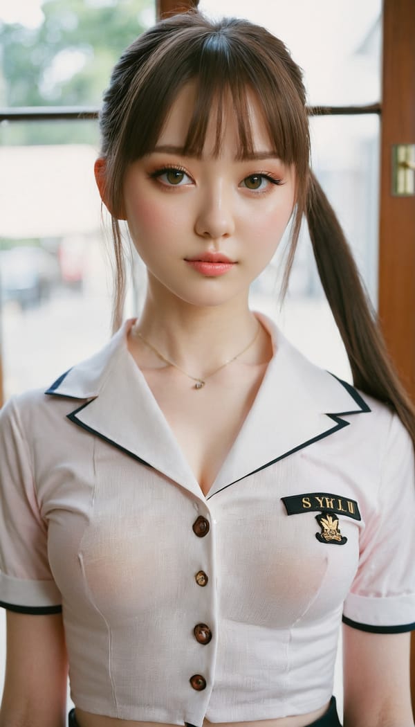 Tags: 21872187, SDXL
{"3": {"inputs": {"seed": 598470012318928, "steps": 32, "cfg": 7.64, "sampler_name": "dpmpp_2m", "scheduler": "karras", "denoise": 1.0, "model": ["27", 0], "positive": ["6", 0], "negative": ["7", 0], "latent_image": ["5", 0]}, "class_type": "KSampler"}, "4": {"inputs": {"ckpt_name": "juggernautxl.safetensors"}, "class_type": "CheckpointLoaderSimple"}, "5": {"inputs": {"width": 768, "height": 1344, "batch_size": 1}, "class_type": "EmptyLatentImage"}, "6": {"inputs": {"text": "25 year old girl, (eyelashes:0.98), (temptress:1.10), (detailed face:1.00), (double eyelids:0.98), (cute:1.04), (seductive facial expression:1.14), (pale skin:1.11), (beautiful eyes:1.05), (slim:1.06), (idol:1.10), (seductive pose:0.98), (blush:1.05), (sexy lips:1.01), (in a seductive pose:1.09), (large perky breasts:1.06), (cleavage:1.09), (thigh gap:1.06), (school uniform:1.11), choker, busy street, (natural looking skin:1.07), (RAW:1.01), (candid cinema:1.03), (detailed skin:1.05), (textured skin:1.04), (soft lighting:1.02), (film:1.09), (portra:1.01), (skin fuzz:1.00)", "clip": ["27", 1]}, "class_type": "CLIPTextEncode"}, "7": {"inputs": {"text": "(twisted:1.09), (open mouth:1.08), (low resolution:1.11), (worst quality:1.13), (watermark:1.14), (distorted:1.05)", "clip": ["27", 1]}, "class_type": "CLIPTextEncode"}, "8": {"inputs": {"samples": ["3", 0], "vae": ["4", 2]}, "class_type": "VAEDecode"}, "25": {"inputs": {"lora_name": "nudify_xl.safetensors", "strength_model": 0.14, "strength_clip": 0.0, "model": ["4", 0], "clip": ["4", 1]}, "class_type": "LoraLoader"}, "26": {"inputs": {"lora_name": "shirtlift_SDXL_v2.safetensors", "strength_model": 0.17, "strength_clip": 0.12, "model": ["25", 0], "clip": ["25", 1]}, "class_type": "LoraLoader"}, "27": {"inputs": {"lora_name": "PerfectEyesXL.safetensors", "strength_model": 0.1, "strength_clip": 0.17, "model": ["26", 0], "clip": ["26", 1]}, "class_type": "LoraLoader"}, "30": {"inputs": {"model_name": "4x_NMKD-Superscale-SP_178000_G.pth"}, "class_type": "UpscaleModelLoader"}, "31": {"inputs": {"upscale_model": ["30", 0], "image": ["8", 0]}, "class_type": "ImageUpscaleWithModel"}, "32": {"inputs": {"upscale_method": "lanczos", "scale_by": 0.5, "image": ["31", 0]}, "class_type": "ImageScaleBy"}, "33": {"inputs": {"pixels": ["32", 0], "vae": ["4", 2]}, "class_type": "VAEEncode"}, "34": {"inputs": {"seed": 598470012318928, "steps": 32, "cfg": 7.64, "sampler_name": "dpmpp_2m", "scheduler": "karras", "denoise": 0.3, "model": ["27", 0], "positive": ["6", 0], "negative": ["7", 0], "latent_image": ["33", 0]}, "class_type": "KSampler"}, "36": {"inputs": {"samples": ["34", 0], "vae": ["4", 2]}, "class_type": "VAEDecode"}, "39": {"inputs": {"filename_prefix": "comfyapi-1724781723085", "images": ["36", 0]}, "class_type": "SaveImage"}}